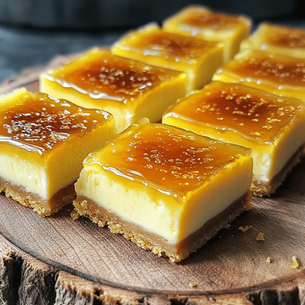 Crème Brûlée Cheesecake Bars sind eine köstliche Mischung aus zwei Klassikern. Sie vereinen die cremige Textur von Cheesecake mit dem knusprigen Karamell der Crème Brûlée. Diese Dessertidee hat viele Fans, da sie sowohl süß als auch elegant ist. Sie schmecken toll und sehen fantastisch aus.