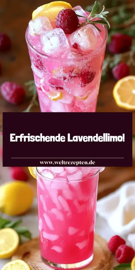 Genieße den Sommer mit erfrischender Pink Lavender Lemonade! Diese köstliche Limonade kombiniert frischen Zitronensaft, aromatischen Lavendel und süße Himbeeren für einen einzigartigen Geschmack. In diesem Rezept erfährst du, wie du bei der Zubereitung Schritt für Schritt vorgehst und welche gesundheitlichen Vorteile Lavendel bietet. Klick hier, um dein Rezept zu entdecken und deinen eigenen gesunden Sommerdrink zu kreieren!