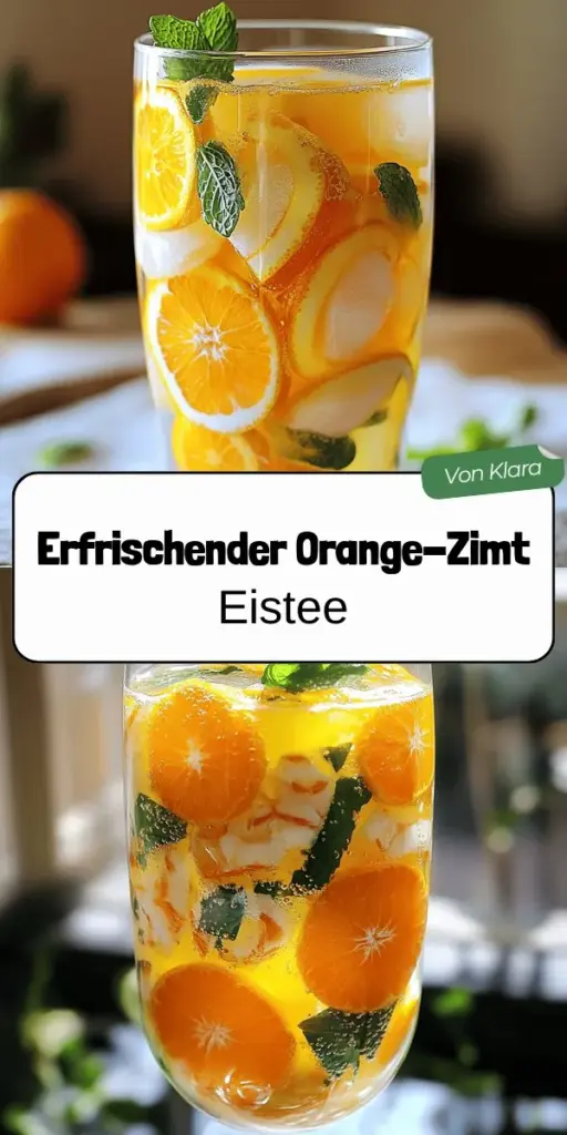 Erlebe die erfrischende Geschmacksexplosion des einfachen Orange-Zimt Eistees! Dieses einfache Rezept zeigt dir, wie du mit frischen Zutaten in wenigen Schritten ein köstliches Sommergetränk zaubern kannst. Von der Zubereitung bis zu kreativen Variationen, du wirst überrascht sein, wie gesund und lecker selbstgemachter Eistee ist. Klicke jetzt, um die vollständigen Zutaten und Anleitungen zu entdecken und erfrische deinen Sommer!