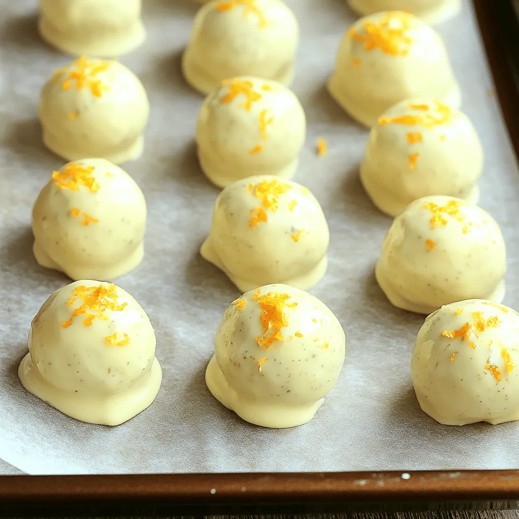 Um die no bake orange creamsicle truffles zuzubereiten, brauchst du einige einfache Zutaten. Die Hauptbestandteile sind die zerdrückten Vanillewaffelkekse und der weiche Frischkäse. Diese Zutaten sorgen für die cremige Basis der Trüffel. Du benötigst auch frische Orangenschale, um einen tollen Geschmack zu erzielen. Die Orangenschale gibt den Trüffeln einen frischen, zitrusartigen Kick. Zusätzlich brauchst du Puderzucker und Vanilleextrakt, um die Mischung zu süßen. Für die Schokoladenschicht kommen weiße Schokoladenstückchen und etwas Kokosöl dazu.