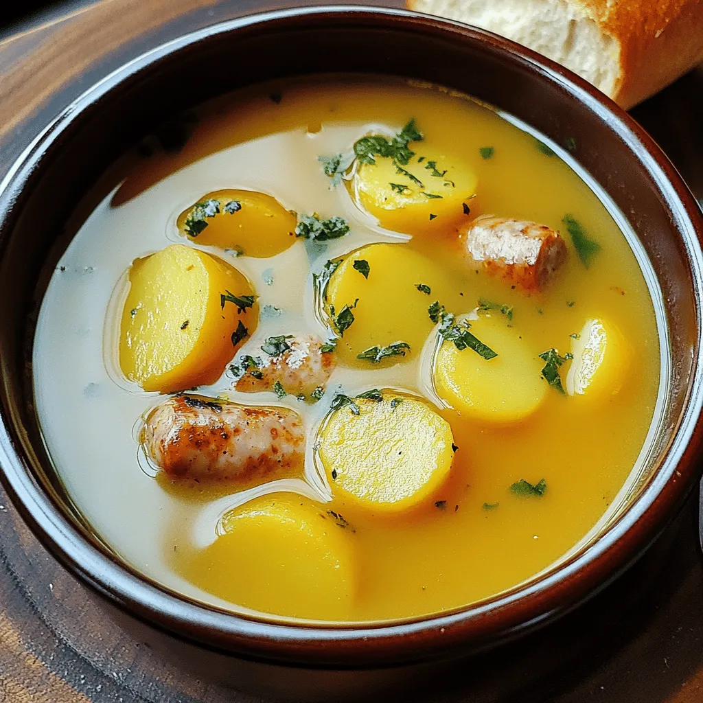 Für die langsame deutsche Kartoffelsuppe brauche ich frische, hochwertige Zutaten. Diese machen die Suppe besonders lecker und nahrhaft.