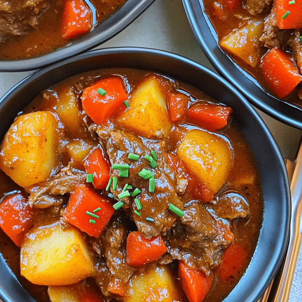 Um ein leckeres saucy Hungarian red potato goulash zu machen, brauchen wir einige einfache Zutaten. Zuerst sind die roten Kartoffeln wichtig. Sie geben dem Gulasch eine schöne Farbe und Textur. Dann benötigen wir Rindfleisch, Zwiebeln, Knoblauch, Paprika und Karotten. Die Gewürze wie Paprikapulver und Kümmel sind entscheidend für den Geschmack. Frische Kräuter wie Schnittlauch runden das Gericht ab.