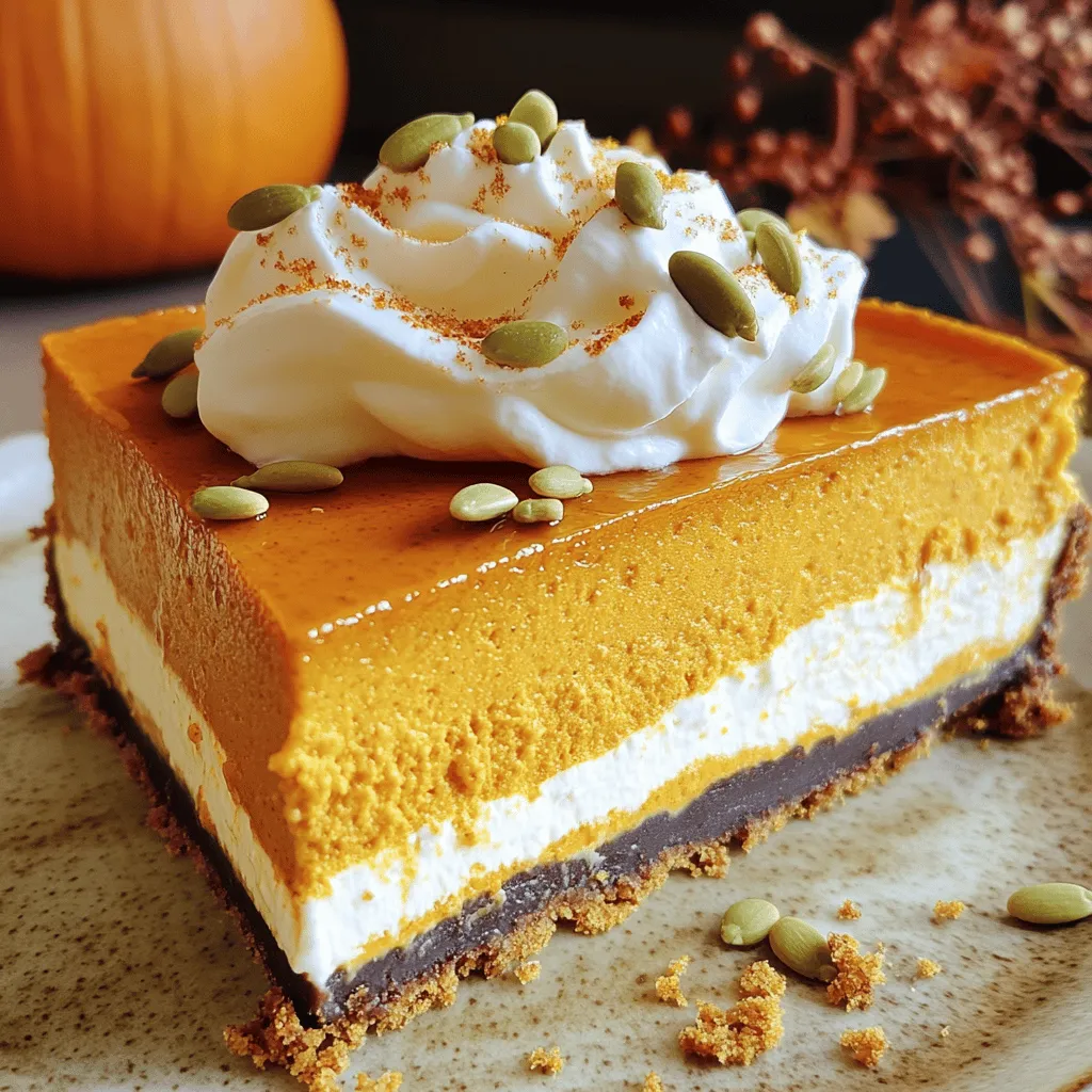 Um den besten Kürbis-Cheesecake zu machen, brauchst du einige einfache Zutaten: - 1 ½ Tassen zerbröselte Grahams-Cracker - ½ Tasse ungesalzene Butter, geschmolzen - 2 Esslöffel Zucker - 24 oz Frischkäse, weich - 1 Tasse Zucker - 1 Tasse Kürbispüree aus der Dose - 3 große Eier - 1 Teelöffel Vanilleextrakt - 1 Teelöffel gemahlener Zimt - ½ Teelöffel gemahlene Muskatnuss - ½ Teelöffel gemahlener Ingwer - ¼ Teelöffel Salz - 1 Tasse saure Sahne - Schlagsahne (zum Garnieren) - Kürbiskerne (zur Dekoration) Diese Zutaten sorgen für einen köstlichen Geschmack und eine tolle Textur. Wenn du die besten Zutaten wählst, achte auf die Qualität. Hier sind einige Tipps: - Frischkäse: Wähle einen hochwertigen, vollen Frischkäse. Dies macht den Cheesecake cremiger. - Kürbispüree: Verwende reines Kürbispüree aus der Dose. Es ist einfach und hat den besten Geschmack. - Gewürze: Verwende frische Gewürze. Sie geben mehr Aroma in dein Rezept. - Eier: Frische Eier sorgen für eine bessere Textur. Achte darauf, die Zutaten gut vorzubereiten. So kann der Cheesecake gleichmäßig backen und perfekt werden. Du kannst auch einige Zusätze ausprobieren, um neue Geschmäcker zu entdecken. Hier sind einige Ideen: - Schokoladenstückchen: Füge dunkle oder weiße Schokolade für einen süßen Twist hinzu. - Nüsse: Walnüsse oder Pekannüsse geben einen tollen Crunch. - Kekse: Zerbröselte Kekse in der Kruste verleihen einen anderen Geschmack. - Frisches Kürbispüree: Verwende selbstgemachtes Kürbispüree, wenn du es magst. Diese Ergänzungen machen deinen Kürbis-Cheesecake noch interessanter und leckerer. Für die vollständige Anleitung, schau dir das Rezept an: [Full Recipe]. Zuerst heize deinen Ofen auf 175°C vor. In einer mittelgroßen Schüssel vermischst du die zerbröselten Grahams-Cracker, die geschmolzene Butter und 2 Esslöffel Zucker. Diese Mischung drückst du gleichmäßig in den Boden einer 23 cm großen Springform. Achte darauf, dass die Kruste gut formt. Backe die Kruste 8-10 Minuten lang, bis sie leicht goldbraun ist. Nach dem Backen nimmst du die Kruste aus dem Ofen und lässt sie abkühlen. In einer großen Schüssel schlägst du den weichen Frischkäse mit einem elektrischen Mixer auf mittlerer Stufe cremig. Füge langsam 1 Tasse Zucker hinzu und mixe, bis alles gut vermischt ist. Jetzt rührst du das Kürbispüree, den Vanilleextrakt, den gemahlenen Zimt, den gemahlenen Ingwer, die gemahlene Muskatnuss und das Salz ein. Mische alles gut. Dann gib die Eier einzeln dazu und rühre bei niedriger Geschwindigkeit, nur bis alles vermischt ist. Übermische die Füllung nicht, um die Cremigkeit zu erhalten. Gieße die Cheesecake-Füllung in die abgekühlte Kruste. Stelle die Springform in den vorgeheizten Ofen und backe den Cheesecake 55-65 Minuten lang. Die Ränder sollten fest sein, während die Mitte leicht wackelt. Schalte den Ofen aus und klemme die Tür einen Spalt auf. Lass den Cheesecake 1 Stunde im Ofen abkühlen. Nimm ihn dann heraus und lass ihn bei Raumtemperatur komplett abkühlen. Kühle den Cheesecake mindestens 4 Stunden, besser über Nacht. So verbinden sich die Aromen gut. Nach dem Kühlen kannst du die Seiten der Springform abnehmen und mit Schlagsahne und Kürbiskernen dekorieren. Für das gesamte Rezept, schau dir den Full Recipe an. Beim Backen kann viel schiefgehen. Ein häufiger Fehler ist, die Zutaten zu stark zu vermischen. Dies kann den Cheesecake zäh machen. Achte darauf, die Eier nur kurz einzurühren. Ein anderer Fehler ist die falsche Backzeit. Kontrolliere den Cheesecake regelmäßig. Wenn die Ränder fest sind, aber die Mitte noch leicht wackelt, ist er perfekt. Die Temperatur ist sehr wichtig. Backe den Cheesecake bei 175 °C. Wenn du ihn aus dem Ofen nimmst, lass die Tür einen Spalt offen. So kann der Cheesecake langsam abkühlen. Dies hilft, Risse zu vermeiden. Kühle den Cheesecake mindestens vier Stunden im Kühlschrank. Am besten ist es, ihn über Nacht ruhen zu lassen. So verbinden sich die Aromen gut. Die Dekoration macht viel aus. Verwende Schlagsahne für einen schönen Look. Kürbiskerne sind eine tolle Ergänzung. Sie bringen Textur und Farbe. Du kannst auch einen Zimtstaub darüber streuen. Das sieht hübsch aus und gibt zusätzlichen Geschmack. Diese kleinen Details machen deinen Kürbis-Cheesecake besonders. Für mehr Informationen schaue dir die [Full Recipe] an. {{image_4}} Eine tolle Möglichkeit, den Kürbis-Cheesecake zu variieren, ist die Hinzunahme von Schokolade oder Nüssen. Fügen Sie ½ Tasse gehackte Schokolade oder Nüsse zur Füllung hinzu. Schokolade gibt dem Cheesecake einen süßen Kick. Nüsse sorgen für einen knusprigen Biss. Sie können auch eine Schokoladenkruste aus Kakaopulver und zerbröselten Keksen machen. Diese Variationen machen den Kuchen noch interessanter. Wer glutenfrei oder vegan essen möchte, hat viele Optionen. Für eine glutenfreie Kruste nutzen Sie gemahlene Mandeln oder glutenfreie Kekse. Ersetzen Sie die Eier durch Leinsamen oder Apfelmus. Für die Füllung verwenden Sie veganen Frischkäse und Kokosmilch. Diese Alternativen sind einfach und lecker. Sie schmecken fast genauso gut wie das Original und sind eine tolle Wahl für alle. Für saisonale Anpassungen können Sie Gewürze nach Lust und Laune ändern. Fügen Sie Nelken oder Piment für einen festlichen Geschmack hinzu. Dekorieren Sie den Cheesecake mit frischen Äpfeln oder Cranberries. Diese Früchte verleihen dem Dessert eine herbstliche Note. Für Feiertage können Sie auch eine Zimt-Zucker-Mischung oben drauf streuen. Diese kleinen Änderungen machen Ihren Kürbis-Cheesecake besonders und unvergesslich. Für das gesamte Rezept schauen Sie sich den Full Recipe an. Um deinen Kürbis-Cheesecake frisch zu halten, lagere ihn im Kühlschrank. Decke ihn gut ab, um Gerüche zu vermeiden. Ein luftdichter Behälter ist ideal. So bleibt die Creme fest und lecker. Hier sind einige Tipps, um die Haltbarkeit deines Cheesecakes zu verlängern: - Kühlen: Lass ihn immer im Kühlschrank. Bei Raumtemperatur kann er schnell verderben. - Einzelportionen: Teile den Cheesecake in Stücke. So kannst du jeweils nur das benötigte Stück entnehmen. - Einfrieren: Wenn du ihn länger aufbewahren willst, friere ihn ein. Wickel ihn fest in Frischhaltefolie und dann in Alufolie. So bleibt er bis zu drei Monate frisch. Achte auf diese Zeichen, um zu wissen, ob dein Cheesecake schlecht geworden ist: - Geruch: Wenn er unangenehm riecht, ist es Zeit, ihn wegzuwerfen. - Farbe: Veränderungen in der Farbe sind ein Warnsignal. Ein grauer oder bräunlicher Belag deutet auf Verderb hin. - Textur: Wenn die Füllung wässrig oder klumpig ist, solltest du ihn nicht mehr essen. Für das vollständige Rezept, besuche die Seite des Full Recipe und genieße deinen Kürbis-Cheesecake in vollen Zügen! Ein Cheesecake braucht Zeit, um fest zu werden. Ich empfehle, ihn mindestens 4 Stunden im Kühlschrank zu kühlen. Am besten ist es, wenn Sie ihn über Nacht stehen lassen. So verbinden sich die Aromen gut. Ein kühler Cheesecake schmeckt immer besser! Ja, frisches Kürbispüree ist eine tolle Wahl! Sie müssen den Kürbis zuerst garen und pürieren. Achten Sie darauf, dass das Püree nicht zu wässrig ist. Das kann die Konsistenz des Cheesecakes beeinflussen. Frisches Püree bringt einen intensiveren Geschmack. Probieren Sie es aus! Ein perfekter Cheesecake hat feste Ränder und eine leicht wackelige Mitte. Wenn Sie ihn aus dem Ofen nehmen, sollte die Mitte noch leicht wackeln, aber nicht flüssig sein. Lassen Sie ihn im Ofen abkühlen, damit er nicht reißt. Vertrauen Sie Ihrem Gefühl und schauen Sie sich den Kuchen genau an! Der Kürbis-Cheesecake ist ein tolles Dessert, das jeder genießen kann. Wir haben die besten Zutaten, eine klare Schritt-für-Schritt-Anleitung und viele Tipps geteilt. Achte auf Temperatur und Kühlung, um perfekte Ergebnisse zu erzielen. Du kannst auch verschiedene Variationen ausprobieren, um deinen Cheesecake einzigartig zu machen. Richtig gelagert hält er lange und bleibt frisch. Nutze die FAQs, um Zweifel zu klären und vertraue dem Prozess. Viel Spaß beim Backen und Genießen!