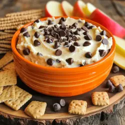 Um einen köstlichen Schokoladenkeks-Teig-Dip zu machen, brauchst du einige einfache Zutaten. Hier ist die Liste: - 1 Tasse Weizenmehl (zur Sicherheit erhitzt) - ½ Tasse ungesalzene Butter, weich - ½ Tasse brauner Zucker, fest gepackt - ¼ Tasse weißer Zucker - 1 Teelöffel Vanilleextrakt - ¼ Teelöffel Salz - 1 (226 g) Packung Frischkäse, weich - ½ Tasse Mini-Schokoladenstückchen - ⅓ Tasse gehackte Nüsse (optional) - Verschiedene Dips: Graham-Cracker, Brezeln, Apfelscheiben oder Mini-Kekse Manchmal hast du nicht alle Zutaten zur Hand. Hier sind einige Alternativen, die gut funktionieren: - Statt Weizenmehl kannst du Mandelmehl oder Hafermehl verwenden. - Verwende vegane Butter, wenn du eine pflanzliche Option suchst. - Ersetze den Frischkäse durch einen veganen Frischkäse oder griechischen Joghurt für eine leichtere Version. - Für die Süße kannst du Honig oder Agavendicksaft nutzen. Die Qualität deiner Zutaten macht einen großen Unterschied. Hier sind einige Tipps: - Verwende frische Zutaten. Alte Butter oder abgelaufener Frischkäse schmecken nicht gut. - Achte darauf, dass dein Weizenmehl gut gelagert ist. Alte Vorräte können schal schmecken. - Hochwertige Schokoladenstückchen sorgen für einen intensiveren Geschmack. Wähle dunkle oder halbherbe Schokolade für mehr Tiefe. - Wenn du Nüsse hinzufügst, achte darauf, dass sie frisch sind. Ranzige Nüsse ruinieren den Geschmack. Für das gesamte Rezept und die Zubereitung kannst du [Full Recipe] anschauen. Um sicherzustellen, dass das Weizenmehl für unseren Dip sicher ist, erhitze es in der Mikrowelle. Nimm eine mikrowellengeeignete Schüssel und gebe das Mehl hinein. Erhitze es für 1 Minute auf hoher Stufe. Achte darauf, dass es gleichmäßig erhitzt wird. Danach lass das Mehl etwas abkühlen, bevor du es weiterverwendest. In einer großen Rührschüssel mischst du die weiche Butter mit braunem und weißem Zucker. Nimm einen Handmixer und schlage die Mischung cremig. Das sollte etwa 2 Minuten dauern, bis es gut vermischt und leicht luftig ist. Füge dann den weichen Frischkäse hinzu. Schlage weiter, bis die Mischung glatt ist. Danach füge das Vanilleextrakt und das Salz hinzu. Rühre alles gut, bis es homogen ist. Jetzt kommt der spaßige Teil. Gib das abgekühlte Weizenmehl nach und nach in die Mischung. Rühre weiter, bis der Teig ganz glatt ist. Schwenke dann die Mini-Schokoladenstückchen und die optionalen Nüsse unter. Achte darauf, dass du alles gut vermischst. Gib den Dip in eine Servierschüssel und stelle ihn für etwa 30 Minuten in den Kühlschrank. So wird er etwas fester und noch leckerer! Jetzt hast du einen tollen Schokoladenkeks-Teig-Dip, den du mit Graham-Crackern, Brezeln oder Apfelscheiben genießen kannst! Schau dir auch das [Full Recipe] an für weitere Details. Um die perfekte Konsistenz für deinen Schokoladenkeks-Teig-Dip zu erzielen, achte auf die Butter. Sie sollte weich, aber nicht geschmolzen sein. Mische die Zutaten gut, um Luft in den Dip zu bringen. Das gibt ihm eine leichte und cremige Textur. Wenn es zu dick ist, füge einen Esslöffel Milch hinzu, um es cremiger zu machen. Wenn der Dip zu dünn ist, kannst du mehr Mehl einarbeiten, bis die gewünschte Konsistenz erreicht ist. Der Dip sieht toll aus, wenn du ihn in einer schönen Schüssel servierst. Nutze ein farbenfrohes Design oder ein rustikales Holztablett. Lege verschiedene Dips wie Graham-Cracker, Brezeln oder Apfelscheiben daneben. So hat jeder die Wahl, was er dippen möchte. Garnieren mit zusätzlichen Schokoladenstückchen macht den Dip noch einladender. Ein häufiger Fehler ist, das Weizenmehl nicht zu erhitzen. Dies kann Bakterien enthalten. Vergiss auch nicht, die Butter richtig zu mischen. Wenn du die Butter nicht gut cremig schlägst, wird der Dip klumpig. Achte darauf, die Zutaten in der richtigen Reihenfolge zu mischen. Das macht einen großen Unterschied. Halte dich an die Anleitung im Full Recipe für die besten Ergebnisse. {{image_4}} Wenn du eine vegane Variante des Schokoladenkeks-Teig-Dips möchtest, gibt es einfache Anpassungen. Ersetze die Butter durch Kokosöl oder vegane Margarine. Statt Frischkäse kannst du Cashewcreme oder pflanzlichen Frischkäse verwenden. Diese Optionen geben dem Dip eine cremige Textur, die lecker bleibt. Du kannst den Dip auch aufpeppen! Füge Zimt oder Kakaopulver hinzu, um einen neuen Geschmack zu kreieren. Für eine fruchtige Note sind pürierte Erdbeeren oder zerdrückte Bananen perfekt. Wenn du es knusprig magst, mische etwas Haferflocken oder zerbrochene Kekse hinein. Experimentiere mit den Zutaten, um deinen Lieblingsgeschmack zu finden. Der Schokoladenkeks-Teig-Dip passt zu vielen Anlässen. Serviere ihn bei einer Party in einer großen Schüssel mit verschiedenen Dips wie Graham-Crackern, Brezeln und Obstscheiben. Für einen Filmabend, stell kleine Schalen mit dem Dip und Snacks bereit. Wenn du einen süßen Abschluss für ein Abendessen brauchst, ist dieser Dip auch eine tolle Wahl. Jeder wird ihn lieben! Um den Schokoladenkeks-Teig-Dip frisch zu halten, lege ihn in einen luftdichten Behälter. So bleibt der Dip cremig und lecker. Stelle den Behälter in den Kühlschrank. Er hält sich gut für bis zu fünf Tage. Vor dem Servieren kannst du ihn kurz umrühren, um die Textur zu verbessern. Wenn du mehr Dip machen möchtest, kannst du ihn auch einfrieren. Fülle den Dip in einen gefrierfesten Behälter. Achte darauf, etwas Platz oben zu lassen, da der Dip sich beim Einfrieren ausdehnt. Der Dip hält sich bis zu drei Monate im Gefrierfach. Zum Auftauen lege ihn einfach über Nacht in den Kühlschrank. Rühre ihn nach dem Auftauen gut durch. Der Dip bleibt frisch und lecker im Kühlschrank für etwa fünf Tage. Im Gefrierfach hält er sich länger, bis zu drei Monate. Achte darauf, ihn gut zu verpacken. Wenn der Dip seltsam riecht oder die Farbe sich ändert, solltest du ihn nicht mehr essen. So sicherst du dir immer einen köstlichen Snack für dich und deine Freunde. Ja, du kannst den Dip im Voraus zubereiten. Es ist sogar eine gute Idee. Mache den Dip einen Tag vorher. So haben die Aromen Zeit, sich gut zu vermischen. Bewahre ihn in einem luftdichten Behälter im Kühlschrank auf. Vor dem Servieren kannst du ihn kurz umrühren. So bleibt er frisch und lecker. Das Rezept ist nicht glutenfrei, da es Weizenmehl enthält. Du kannst jedoch glutenfreies Mehl verwenden. Achte darauf, dass das Mehl für das Backen geeignet ist. Mit dieser Ersatzoption schmeckt der Dip immer noch toll. So können auch glutenfreie Freunde den Dip genießen. Es gibt viele leckere Snacks, die du zum Dippen verwenden kannst. Hier sind einige beliebte Optionen: - Graham-Cracker - Brezeln - Apfelscheiben - Mini-Kekse Diese Snacks bieten verschiedene Texturen. Sie passen perfekt zum süßen Geschmack des Dips. Probiere sie aus und finde deine Favoriten! Der Schokoladenkeks-Teig-Dip ist einfach und lecker. In diesem Artikel haben wir die wichtigsten Zutaten, eine Schritt-für-Schritt-Anleitung und nützliche Tipps behandelt. Variationen für jeden Geschmack machen das Rezept spannend. Achten Sie auf die Qualität der Zutaten für das beste Ergebnis. Halten Sie den Dip gut kühl und genießen Sie ihn mit Ihren Lieblingssnacks. Machen Sie diesen Dip für jeden Anlass oder genießen Sie ihn einfach so. Experimentieren Sie mit Aromen und teilen Sie Ihre Kreationen!