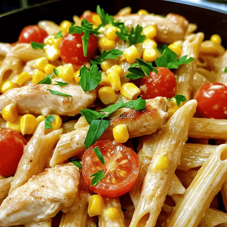 Für dieses leckere Gericht benötigst du: - 2 Hähnchenbrustfilets, ohne Haut und knochenlos - 240 g Penne-Pasta - 4 Esslöffel Butter - 3 Knoblauchzehen, fein gehackt - 240 ml Hühnerbrühe - 240 ml Sahne - 200 g Cherrytomaten, halbiert - 150 g Maiskörner (frisch oder gefroren) Diese Zutaten sind einfach zu finden und machen das Gericht besonders schmackhaft. Die Gewürze sorgen für den besonderen Kick. Du brauchst: - 1 Esslöffel geräuchertes Paprikapulver - 1 Teelöffel Cayennepfeffer (nach Geschmack anpassen) - 1 Teelöffel Zwiebelpulver - 1 Teelöffel getrockneter Oregano - Salz und schwarzer Pfeffer nach Geschmack Diese Gewürze geben dem Gericht eine rauchige und würzige Note. Zum Garnieren empfehle ich: - Frischer Petersilie oder Koriander, gehackt Die frischen Kräuter bringen Farbe und Frische auf den Teller. Sie runden das Gericht perfekt ab. Du findest das vollständige Rezept in der vorherigen Sektion. Zuerst bringe einen großen Topf mit gesalzenem Wasser zum Kochen. Füge die Penne-Pasta hinzu und koche sie nach den Anweisungen auf der Verpackung. Achte darauf, dass die Pasta al dente bleibt. Nach dem Kochen gieße die Pasta ab und lege sie beiseite. Während die Pasta kocht, würze die Hähnchenbrustfilets mit Salz, Pfeffer und etwas geräuchertem Paprikapulver. In einer großen Pfanne schmelze 2 Esslöffel Butter bei mittlerer bis hoher Hitze. Lege die Hähnchenbrustfilets in die Pfanne und brate sie etwa 5-7 Minuten pro Seite. Sie sollten goldbraun und durchgegart sein. Nimm die Filets aus der Pfanne und lasse sie kurz ruhen, bevor du sie in Streifen schneidest. In derselben Pfanne gib die restlichen 2 Esslöffel Butter dazu. Wenn die Butter geschmolzen ist, füge den gehackten Knoblauch, das geräucherte Paprika, den Cayennepfeffer, das Zwiebelpulver und den Oregano hinzu. Brate alles etwa 1 Minute lang an, bis es gut riecht. Jetzt ist es Zeit, die Hühnerbrühe hinzuzufügen. Schabe die Reste vom Pfannenboden ab, um den vollen Geschmack zu nutzen. Lass die Mischung zum Köcheln bringen und reduziere die Hitze. Rühre die Sahne, die halbierten Cherrytomaten und die Maiskörner ein. Lasse alles 3-5 Minuten köcheln, bis die Sauce leicht eindickt. Gib die gekochte Penne-Pasta und die geschnittenen Hähnchenstreifen in die Pfanne. Mische alles gut, damit die Pasta die Sauce aufnimmt. Lass es weitere 2-3 Minuten kochen. Schmecke nach Belieben mit Salz und Pfeffer ab. Nimm die Pfanne vom Herd und garniere das Gericht mit frisch gehackter Petersilie oder Koriander. - Vollständiges Rezept: Cowboy Butter Chicken Pasta. Um Cowboy Butter Chicken Pasta perfekt zu machen, halte die Zutaten bereit. Das macht den Kochprozess schneller. Nutze frische Kräuter, um den Geschmack zu heben. Achte darauf, das Hähnchen gleichmäßig zu braten. So wird es saftig und zart. Wenn du die Pasta kochst, lasse sie al dente. So bleibt sie bissfest. Für die ideale Sauce sollte sie cremig, aber nicht zu dick sein. Wenn die Sauce zu dick wird, füge etwas Hühnerbrühe hinzu. Das gibt der Sauce mehr Geschmack und die richtige Textur. Auch frische Tomaten helfen, die Sauce leicht zu halten. Achte darauf, sie nicht zu lange zu kochen. Ein häufiger Fehler ist, das Hähnchen zu lange zu braten. Dann wird es trocken. Verwende immer frische Zutaten. Alte Gewürze verlieren ihren Geschmack. Außerdem solltest du die Pasta nicht überkochen. Das führt zu einer matschigen Textur. Wenn du diese Tipps befolgst, wird dein Gericht noch besser. Probiere das vollständige Rezept aus, um die beste Cowboy Butter Chicken Pasta zu genießen! {{image_4}} Wenn du eine vegetarische Variante machen möchtest, ersetze das Hähnchen. Nutze stattdessen Tofu oder Kichererbsen. Diese Optionen sind nahrhaft und lecker. Du kannst auch Gemüse wie Zucchini oder Paprika hinzufügen. Diese bringen Farbe und Geschmack in das Gericht. Das Gewürzspiel ist wichtig für Cowboy Butter Chicken Pasta. Probiere verschiedene Gewürze aus. Füge italienische Kräuter wie Basilikum oder Thymian hinzu. Koriander gibt einen frischen Geschmack. Für mehr Schärfe kannst du auch mehr Cayennepfeffer verwenden. Serviere Cowboy Butter Chicken Pasta mit einem frischen Salat. Ein grüner Salat mit Vinaigrette passt gut dazu. Auch Knoblauchbrot ist eine tolle Beilage. Es saugt die köstliche Sauce auf und ergänzt das Gericht perfekt. Um Reste der Cowboy Butter Chicken Pasta gut aufzubewahren, folge diesen einfachen Schritten: - Lass die Pasta auf Raumtemperatur abkühlen. - Fülle die Reste in einen luftdichten Behälter. - Stelle sicher, dass der Behälter gut verschlossen ist. - Lagere ihn im Kühlschrank. Das Aufwärmen ist einfach und schnell: - Nimm die gewünschte Portion aus dem Kühlschrank. - Gib die Pasta in eine Pfanne oder Mikrowelle. - Füge einen Schuss Hühnerbrühe oder Sahne hinzu, um die Sauce zu beleben. - Erhitze die Pasta bei mittlerer Hitze oder in der Mikrowelle, bis sie warm ist. Die Haltbarkeit hängt von den Zutaten ab: - Gekochte Pasta hält sich 3-5 Tage im Kühlschrank. - Hähnchen bleibt 3-4 Tage frisch im Kühlschrank. - Sahne kann bis zu einer Woche haltbar sein, wenn sie ungeöffnet ist. - Überprüfe immer das Verfallsdatum der Zutaten. Für das vollständige Rezept schaue dir das Full Recipe an. Du kannst viele Alternativen zum Hähnchen ausprobieren. Rindfleisch oder Schweinefleisch sind gute Optionen. Für eine vegetarische Variante nutze Tofu oder Kichererbsen. Diese Zutaten lassen sich gut mit der Sauce kombinieren. Denke daran, die Garzeiten anzupassen, um die besten Ergebnisse zu erzielen. Ja, die Sauce schmeckt auch ohne Sahne hervorragend. Du kannst stattdessen Kokosmilch oder eine Mischung aus Brühe und Frischkäse verwenden. Diese Optionen geben der Sauce einen cremigen Geschmack. Du kannst auch pflanzliche Sahne ausprobieren, wenn du eine vegane Variante möchtest. Um die Pasta glutenfrei zu machen, wähle einfach glutenfreie Penne. Diese sind in vielen Geschäften erhältlich. Achte darauf, die Kochzeit entsprechend anzupassen. Glutenfreie Pasta kann schnell weich werden, also behalte sie im Auge. So bleibt dein Gericht köstlich und glutenfrei. Cowboy Butter Chicken Pasta ist ein einfaches Rezept. Ich habe die Hauptzutaten, Gewürze und leckere Garnierungen beschrieben. Du weißt nun, wie du Pasta kochst und Hähnchen zubereitest. Die Sauce verbindet alles. Achte auf die Tipps, um perfekte Ergebnisse zu erzielen. Es gibt auch Variationen für Vegetarier oder Glutenfreie. Bewahre Reste richtig auf und wärm sie sicher auf. Du kannst das Rezept anpassen, wie es dir gefällt. Kochen macht Spaß und bringt Freude am Essen. Probier dieses Gericht aus! Du wirst es sicher lieben!