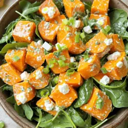 Süßkartoffeln sind nicht nur lecker, sondern auch sehr nahrhaft. Sie sind reich an Vitaminen und Ballaststoffen. In diesem Rezept verwende ich frischen Spinat und Rucola. Diese Blattgemüse bringen Farbe und Geschmack.