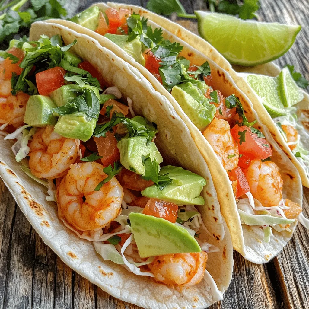 Um würzige Garnelen-Tacos zu machen, brauchst du frische und leckere Zutaten. Die Hauptzutaten sind: - 450 g große Garnelen, geschält und entdarmt - 8 kleine Maistortillas Diese Zutaten bilden die Basis für dein Gericht. Frische Garnelen sind wichtig, da sie den besten Geschmack bieten. Die Tortillas sind die perfekte Hülle für die Füllung. Die Gewürze bringen Leben in deine Tacos. Hier sind die Gewürze, die du verwenden solltest: - 2 Esslöffel Olivenöl - 2 Teelöffel Paprika - 1 Teelöffel Kreuzkümmel - 1 Teelöffel geräuchertes Paprikapulver - 1/2 Teelöffel Cayennepfeffer (nach Geschmack anpassen) - 1 Teelöffel Knoblauchpulver - Salz und schwarzer Pfeffer nach Geschmack Diese Gewürze geben deinen Garnelen den richtigen Kick. Achte darauf, die Gewürze gut zu vermischen, damit der Geschmack gleichmäßig verteilt wird. Die Beilagen machen deine Tacos noch besser. Hier sind einige tolle Optionen: - 1 Tasse fein gehobelter Kohl (rot oder grün) - 1/2 Tasse gewürfelte Tomaten - 1/4 Tasse frischer Koriander, gehackt - 1 Avocado, in Scheiben geschnitten - 1 Limette, in Spalten geschnitten - Optional: scharfe Soße zum Servieren Der frische Kohl und die Tomaten bringen Knackigkeit. Die Avocado fügt Cremigkeit hinzu. Limettensaft sorgt für Frische. Du kannst auch nach Belieben scharfe Soße hinzufügen. Diese Kombination macht deine würzigen Garnelen-Tacos zu einem echten Genuss. Schau dir die [Full Recipe] für eine detaillierte Anleitung an! Zuerst benötigen wir frische Garnelen. Ich wähle große, geschälte und entdarmte Garnelen. Diese sind einfach zu handhaben und schmecken großartig. In einer großen Schüssel mische ich die Garnelen mit Olivenöl und Gewürzen. Ich benutze Paprika, Kreuzkümmel und geräuchertes Paprikapulver. Cayennepfeffer gibt der Mischung einen zusätzlichen Kick. Ich füge auch Knoblauchpulver, Salz und Pfeffer hinzu. Es ist wichtig, die Garnelen gut zu vermengen, damit sie gleichmäßig gewürzt sind. Ich erhitze eine beschichtete Pfanne auf mittlerer bis hoher Hitze. Wenn die Pfanne heiß ist, lege ich die gewürzten Garnelen hinein. Ich brate sie etwa zwei bis drei Minuten auf jeder Seite. Die Garnelen sollten rosa und undurchsichtig sein. Diese Farben zeigen, dass sie perfekt gegart sind. Wenn sie fertig sind, nehme ich sie vom Herd. Jetzt ist es Zeit, die Tacos zusammenzustellen. Ich erwärme die Maistortillas kurz in einer Pfanne oder Mikrowelle. Es dauert nur 15 bis 20 Sekunden, bis sie weich sind. Dann lege ich einige Garnelen auf jede Tortilla. Ich füge gehobelten Kohl, gewürfelte Tomaten und Avocadoscheiben hinzu. Eine großzügige Menge frischer Koriander macht die Tacos frisch und lecker. Zum Schluss serviere ich die Tacos mit Limettenspalten. So kann jeder frischen Limettensaft über seine Tacos träufeln. Wer es scharf mag, kann auch scharfe Soße hinzufügen. Für die komplette Anleitung schaue dir das Full Recipe an. Die Garzeit für Garnelen ist entscheidend. Sie sind schnell gar und brauchen nur 2-3 Minuten pro Seite. Achte darauf, dass sie rosa und undurchsichtig sind. Überkochende Garnelen werden gummiartig. Ich empfehle, sie sofort nach dem Braten zu servieren, damit sie frisch und zart bleiben. Das Erwärmen der Tortillas ist einfach, aber wichtig. Du kannst sie in einer Pfanne oder Mikrowelle aufwärmen. In der Pfanne sollten sie 15-20 Sekunden pro Seite erhitzt werden. In der Mikrowelle reicht eine kurze Zeit von 15-20 Sekunden. Weiche Tortillas lassen sich besser rollen und schmecken besser. Die Präsentation macht viel aus. Beginne mit einer weichen Tortilla. Füge die Garnelen in der Mitte hinzu. Garniere sie mit frischem Kohl, Tomaten und Avocado. Streue den Koriander darüber. Limettenspalten sind ein schöner Farbtupfer. Optional kannst du scharfe Soße hinzuzufügen. So sehen die Tacos nicht nur gut aus, sie schmecken auch besser. Für das vollständige Rezept, schau dir die [Full Recipe] an. {{image_4}} Wenn du Garnelen nicht magst oder eine vegetarische Option suchst, probiere Tofu oder Jackfruit. Tofu nimmt viele Aromen auf, wenn du es gut würzt. Jackfruit hat eine interessante Textur und kann die Garnelen gut ersetzen. Marinieren ist der Schlüssel! Verwende die gleichen Gewürze aus dem Rezept, um Geschmack zu garantieren. Die Tortilla ist wichtig für jeden Taco. Du kannst Maistortillas verwenden, aber auch Weizentortillas sind gut. Für eine glutenfreie Option, versuche Tortillas aus Reismehl. Diese sind leicht und haben einen milden Geschmack. Für einen besonderen Touch, probiere Tortillas mit Geschmack, wie Spinat oder Tomate. Scharfe Saucen bringen deine Tacos auf das nächste Level. Sriracha ist eine beliebte Wahl. Wenn du es wirklich heiß magst, probiere Habanero-Sauce. Diese Saucen sind einfach zu finden und machen einen großen Unterschied. Du kannst auch frische Jalapeños oder Chipotle-Sauce verwenden, um mehr Geschmack hinzuzufügen. Die Auswahl ist groß, also experimentiere ruhig! Für das vollständige Rezept, siehe die [Full Recipe]. Wenn du Tacos hast, die übrig bleiben, bewahre sie gut auf. Lege die Tacos in einen luftdichten Behälter. So bleiben sie frisch und lecker. Du kannst sie im Kühlschrank bis zu zwei Tage lagern. Wenn du die Tacos später essen möchtest, erwärme sie in einer Pfanne oder Mikrowelle. Halte die Füllung getrennt von den Tortillas, wenn möglich. Das hilft, die Tortillas knusprig zu halten. Falls du Garnelen übrig hast, kannst du sie einfrieren. Lege die gekochten Garnelen in einen gefrierfesten Beutel. Drücke die Luft heraus, bevor du den Beutel verschließt. So bleiben die Garnelen bis zu drei Monate frisch. Wenn du sie auftauen möchtest, lege sie über Nacht in den Kühlschrank. Du kannst sie auch in kaltem Wasser auftauen. Vermeide es, sie in der Mikrowelle aufzutauen, da dies die Textur ändern kann. Die Haltbarkeit der Zutaten ist wichtig für den Geschmack. Frische Garnelen halten sich im Kühlschrank bis zu zwei Tage. Achte darauf, sie in einem luftdichten Behälter zu lagern. Gemüse wie Kohl und Tomaten bleiben etwa eine Woche frisch. Lagere sie in einem kühlen, dunklen Ort. Tortillas kannst du bis zu drei Wochen im Kühlschrank aufbewahren. Prüfe das Haltbarkeitsdatum auf der Verpackung. So stellst du sicher, dass alle Zutaten frisch und lecker sind. Die Schärfe der Tacos hängt vom Cayennepfeffer ab. Ich empfehle, mit 1/2 Teelöffel zu starten. Das gibt einen leichten Kick. Wenn du es schärfer magst, füge mehr hinzu. Du kannst auch scharfe Soße als Topping verwenden. So kontrollierst du die Schärfe besser. Ja, das ist eine großartige Idee! Du kannst die Garnelen bis zu zwei Stunden im Voraus marinieren. Das gibt den Gewürzen Zeit, in die Garnelen einzuziehen. Wenn du mehr Geschmack möchtest, mariniere sie über Nacht im Kühlschrank. Aber denke daran, sie rechtzeitig herauszunehmen, damit sie Zimmertemperatur erreichen. Zu würzigen Garnelen-Tacos passen viele Getränke gut. Ein frisches, kaltes Bier ist immer eine gute Wahl. Auch ein spritziger Weißwein, wie Sauvignon Blanc, harmoniert gut. Wenn du etwas ohne Alkohol möchtest, versuche eine Limonade mit Limette. Das passt perfekt zu den Aromen! Würzige Garnelen-Tacos bieten viel Spaß und Geschmack. Wir haben die Zutaten besprochen, die für diese leckeren Tacos nötig sind. Ich habe einen klaren Plan für die Zubereitung gegeben, damit auch die Garzeit klappt. Mit meinen Tipps und Tricks sorgt ihr für perfekte Tacos. Variationen helfen euch, kreativ zu sein. Denkt an Lagerung, um nichts zu verschwenden. Beantwortete Fragen geben euch die letzten vor wichtigen Fragen. Macht es euch bequem, probiert neue Varianten aus und genießt jeden Bissen.