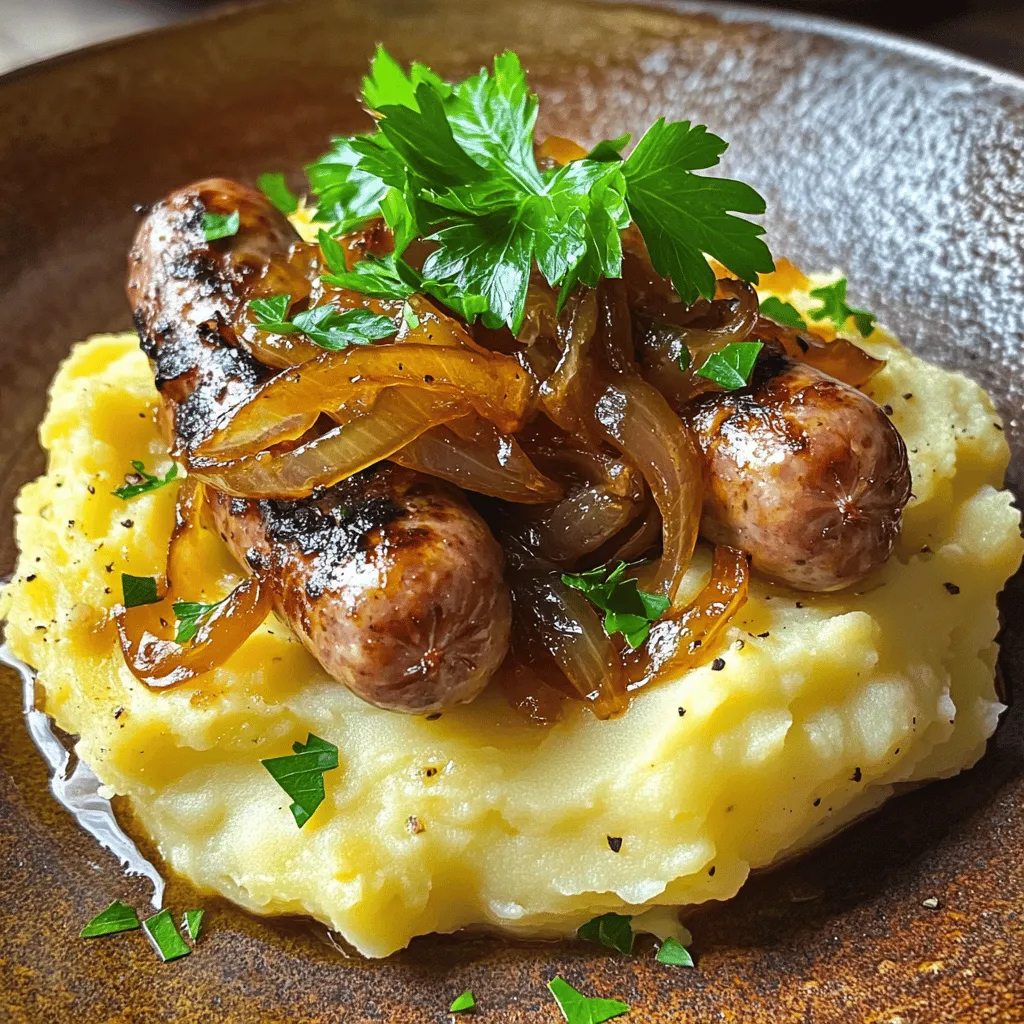 - 4 Schweinswürste (wählen Sie zwischen scharfen oder milden) - 450 g Yukon Gold Kartoffeln - 120 ml Milch - 4 Esslöffel ungesalzene Butter