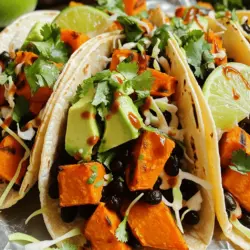 - 2 mittelgroße Süßkartoffeln, geschält und gewürfelt - 1 Dose (425 g) schwarze Bohnen, abgetropft und abgespült - 8 kleine Tortillas aus Mais Die Süßkartoffeln sind die Hauptzutat. Sie bringen eine natürliche Süße und eine tolle Farbe. Die schwarzen Bohnen sind proteinreich und machen die Tacos sättigend. Die Maistortillas sind weich und halten die Füllung gut zusammen. - 1 Esslöffel Olivenöl - 1 Teelöffel Kreuzkümmel - 1 Teelöffel geräuchertes Paprikapulver - 1/2 Teelöffel Chilipulver - Salz und Pfeffer nach Geschmack Die Gewürze verleihen den Tacos einen tollen Geschmack. Kreuzkümmel gibt eine erdige Note. Geräuchertes Paprikapulver bringt Tiefe. Chilipulver sorgt für einen kleinen Kick. Das Olivenöl hilft, die Süßkartoffeln zu rösten und macht sie zart. - 1 Avocado, in Scheiben geschnitten - 1 Tasse Kohl, fein gehobelt - 1/4 Tasse frischer Koriander, gehackt - Limettenspalten zum Servieren - Optional: Sriracha oder eine andere scharfe Soße für einen extra Kick Die Avocado macht die Tacos cremig und lecker. Der Kohl bringt Crunch und Frische. Koriander fügt ein tolles Aroma hinzu. Limettenspalten geben einen frischen, spritzigen Geschmack. Sriracha kann für die, die es scharf mögen, eine perfekte Wahl sein. Für die gesamte Zubereitung können Sie das [Full Recipe] verwenden. Heize deinen Ofen auf 220°C (425°F) vor. Nimm die gewürfelten Süßkartoffeln und gib sie in eine große Schüssel. Füge 1 Esslöffel Olivenöl, 1 Teelöffel Kreuzkümmel, 1 Teelöffel geräuchertes Paprikapulver, 1/2 Teelöffel Chilipulver, Salz und Pfeffer hinzu. Mische alles gut, bis die Süßkartoffeln gleichmäßig bedeckt sind. Verteile die Süßkartoffeln auf einem mit Backpapier ausgelegten Backblech. Röste sie 25-30 Minuten, bis sie zart sind. Wende die Süßkartoffeln nach der Hälfte der Zeit. Erhitze die schwarzen Bohnen in einem kleinen Topf bei mittlerer Hitze. Füge eine Prise Salz hinzu und wärme die Bohnen etwa 5 Minuten lang. Rühre sie gelegentlich um, damit sie gleichmäßig warm werden. Du kannst die Tortillas in der Mikrowelle oder in einer trockenen Pfanne aufwärmen. Wickel sie in ein feuchtes Papiertuch und erhitze sie für 30 Sekunden in der Mikrowelle. Alternativ röste sie 30 Sekunden auf jeder Seite in der Pfanne, bis sie warm sind. Nimm eine Tortilla und gebe 1 Esslöffel schwarze Bohnen darauf. Füge die gerösteten Süßkartoffeln hinzu. Lege einige Avocadoscheiben und gehobelten Kohl darüber. Garniere die Tacos mit frischem Koriander und serviere sie sofort mit Limettenspalten. Du kannst auch etwas Sriracha für einen extra Kick dazugeben. Für das gesamte Rezept schaue dir die [Full Recipe] an. Um Süßkartoffeln perfekt zu rösten, achte darauf, sie regelmäßig zu wenden. Das Wenden sorgt für eine gleichmäßige Röstung. Ich empfehle, Backpapier auf das Blech zu legen. So lassen sich die gerösteten Stücke leicht entfernen und die Reinigung wird einfacher. Es gibt zwei Hauptmethoden, um Tortillas aufzuwärmen: die Mikrowelle oder die Pfanne. In der Mikrowelle wickelst du die Tortillas in ein feuchtes Papiertuch. Erhitze sie 30 Sekunden lang. In der Pfanne kannst du sie trocken rösten. Mach das jeweils 30 Sekunden auf jeder Seite. Um die Tortillas warm zu halten, lege sie in ein sauberes Küchentuch. Um die Schärfe anzupassen, kannst du die Menge des Chilipulvers verändern. Wenn du es milder magst, beginne mit weniger. Füge nach und nach mehr hinzu, bis es dir passt. Wichtige Gewürze wie Kreuzkümmel und geräuchertes Paprikapulver bringen viel Geschmack. Diese Gewürze sind entscheidend für den Geschmack deiner Tacos. {{image_4}} Für vegane Süßkartoffel-Schwarze-Bohnen-Tacos kann man viele pflanzliche Toppings nutzen. Statt Joghurt oder saurer Sahne kann man Avocado oder Guacamole verwenden. Diese geben einen cremigen Geschmack. Außerdem passen frische Salsa oder Tomatensalat gut zu den Tacos. Wenn du Käse magst, kannst du eine vegane Käsealternative nehmen. Es gibt viele leckere Sorten. Diese sind oft aus Nüssen oder Soja gemacht. So bleibst du beim veganen Ansatz, ohne auf Geschmack zu verzichten. Glutenfreie Tortillas sind leicht zu finden. Viele Geschäfte bieten sie an. Achte darauf, dass die Tortillas aus Mais oder Reis sind. Diese sind perfekt für deine Tacos. Wenn du glutenfreie Zutaten wählst, achte auf die Gewürze. Einige Gewürzmischungen enthalten Gluten. Du kannst frische Gewürze nutzen, um sicher zu gehen. So bleibst du glutenfrei und gesund. Du kannst deine Tacos mit weiteren Füllungen anpassen. Mais und Paprika sind tolle Optionen. Sie bringen zusätzlichen Geschmack und Farbe. Eine Mischung aus verschiedenen Bohnen ist auch eine gute Idee. Weiße Bohnen oder Kidneybohnen passen gut zu schwarzen Bohnen. Das gibt deinen Tacos mehr Textur und Nährstoffe. So hast du einen bunten und nahrhaften Genuss. Für das vollständige Rezept schaue dir die [Full Recipe] an. Um die Süßkartoffel-Schwarze-Bohnen-Tacos frisch zu halten, lagere sie in luftdichten Behältern. Dies hilft, die Aromen zu bewahren und die Tortillas weich zu halten. Wenn du die Tacos stapelst, lege ein Blatt Backpapier zwischen die Schichten. So vermeidest du gesunkene Tortillas. Du kannst die Füllungen und Tortillas getrennt einfrieren. Wickele die Füllung in Frischhaltefolie und lege sie in einen Gefrierbeutel. Für die Tortillas empfehle ich, sie in einem anderen Behälter zu lagern. Zum Wiederaufbereiten, tau die Füllung über Nacht im Kühlschrank auf. Erhitze sie dann in einem Topf. Die Tortillas kannst du in der Mikrowelle oder Pfanne aufwärmen. Zubereitete Süßkartoffeln und schwarze Bohnen halten sich etwa drei bis fünf Tage im Kühlschrank. Achte darauf, sie gut zu verpacken. Frische Zutaten sind wichtig. Verwende frische Süßkartoffeln und Bohnen für den besten Geschmack. Prüfe immer das Verfallsdatum und die Frische vor der Zubereitung. Die Süßkartoffel-Schwarze-Bohnen-Tacos ergeben 4 Portionen. Die Zubereitungszeit beträgt 15 Minuten. Die Gesamtzeit für das Gericht ist 45 Minuten. Ja, du kannst die Zutaten im Voraus vorbereiten. Koche die Süßkartoffeln und die Bohnen und stelle sie in den Kühlschrank. Erwärme sie einfach, wenn du bereit bist, die Tacos zu bauen. Das spart Zeit an hektischen Tagen. Absolut! Diese Tacos sind perfekt für Meal Prep. Du kannst die Füllung in luftdichten Behältern aufbewahren. So hast du eine gesunde Option für deine Woche. Du kannst die Tortillas getrennt aufbewahren, um sie frisch zu halten. Zu diesen Tacos passen viele Getränke gut. Wasser mit Limette ist erfrischend. Ein kaltes Bier oder ein fruchtiger Sangria sind ebenfalls tolle Optionen. Diese Getränke ergänzen den Geschmack der Tacos perfekt. In diesem Blogbeitrag haben wir die Zubereitung köstlicher Süßkartoffel-Schwarzbohnen-Tacos behandelt. Wir begannen mit den wichtigen Zutaten und führten dann Schritt für Schritt durch die Zubereitung. Ob du Gewürze anpasst oder die Tacos lagerst, die Tipps helfen dir weiter. Diese Tacos sind nicht nur lecker, sondern auch einfach zuzubereiten und vielseitig. Experimentiere mit Füllungen und Toppings, um deine perfekte Version zu finden. Lass den Genuss beginnen!
