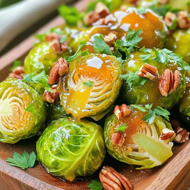- 450 g Rosenkohl, geputzt und halbiert - 3 Esslöffel reiner Ahornsirup - 2 Esslöffel Olivenöl - 1 Esslöffel Apfelessig Die Hauptzutaten sind einfach zu finden und machen den Rosenkohl lecker. Der Ahornsirup bringt eine süße Note. Das Olivenöl sorgt für die nötige Feuchtigkeit beim Rösten. Der Apfelessig gibt einen schönen, sauren Kontrast. Diese Kombination hebt die natürlichen Aromen des Rosenkohls hervor. - 1 Teelöffel Dijon-Senf - 1/2 Teelöffel Knoblauchpulver - Salz und Pfeffer nach Geschmack - 30 g gehackte Pekannüsse (optional) - Frische Petersilie zum Garnieren Die Gewürze sind wichtig für den Geschmack. Dijon-Senf fügt eine leichte Schärfe hinzu. Knoblauchpulver gibt eine aromatische Tiefe. Du kannst die Pekannüsse verwenden, um etwas Crunch hinzuzufügen. Frische Petersilie bringt Farbe auf den Teller. Für das vollständige Rezept, schau dir den [Full Recipe] an. Heize deinen Ofen auf 200°C (400°F) vor. Dies sorgt für eine gleichmäßige Hitze. Nimm 450 g Rosenkohl, putze sie und halbiere sie. Gib die Rosenkohlhälften in eine große Schüssel. In einer kleinen Schüssel kombinierst du 3 Esslöffel reinen Ahornsirup, 1 Esslöffel Apfelessig, 1 Teelöffel Dijon-Senf und 1/2 Teelöffel Knoblauchpulver. Rühre die Mischung gut um, bis alles gleichmäßig verteilt ist. Gieße die Glasur über die vorbereiteten Rosenkohlhälften. Tossiere alles gut, damit die Glasur gleichmäßig verteilt ist. Verteile den Rosenkohl in einer einzigen Schicht auf einem Backblech. Röste ihn im vorgeheizten Ofen für 20-25 Minuten. Rühre den Rosenkohl in der Mitte der Garzeit um. So wird er zart und leicht karamellisiert. Wenn du Pekannüsse verwendest, streue sie in den letzten 5 Minuten über den Rosenkohl. Sie geben einen tollen Crunch. Für das gesamte Rezept schau dir die [Full Recipe] an. Um den Rosenkohl gleichmäßig zu rösten, achte darauf, ihn in einer einzigen Schicht auf das Backblech zu legen. Wenn die Stücke sich überlappen, garen sie nicht gleichmäßig. Rühre den Rosenkohl während des Röstens einmal um, in der Mitte der Garzeit. So erhält er eine schöne, karamellisierte Farbe. Es gibt viele Möglichkeiten, die Glasur zu variieren. Du kannst Honig oder Agavendicksaft anstelle von Ahornsirup verwenden. Für einen scharfen Kick füge etwas Chili oder Cayennepfeffer hinzu. Experimentiere mit verschiedenen Essigen, wie balsamischem Essig, um neue Geschmäcker zu entdecken. Serviere den Rosenkohl als Beilage zu Fleischgerichten oder als Hauptgericht mit Quinoa. Eine Prise frisch geriebener Parmesan kann dem Gericht auch einen tollen Geschmack verleihen. Für einen frischen Touch garnierst du den Rosenkohl mit frischer Petersilie oder gerösteten Nüssen. Diese kleinen Extras machen das Gericht besonders. Für das vollständige Rezept, schau dir die [Full Recipe] an. {{image_4}} Ich liebe es, mit verschiedenen Gemüsesorten zu experimentieren. Du kannst den Rosenkohl mit Karotten oder Süßkartoffeln kombinieren. Diese Gemüse sind süß und ergänzen den Geschmack des Ahornsirups. Schneide sie in kleine Stücke, damit sie gleichmäßig garen. Ein Mix aus verschiedenen Farben macht das Gericht noch ansprechender. Die Glasur ist der Schlüssel zu diesem Rezept. Du kannst auch Honig oder Agavensirup verwenden, wenn du möchtest. Diese Süßungsmittel haben eigene Geschmäcker, die gut passen. Gewürze wie Zimt oder Muskatnuss bringen zusätzliche Tiefe. Sei kreativ und finde deine Lieblingskombination. Die Saison spielt eine große Rolle bei den Zutaten. Im Herbst sind Kürbisse und Äpfel toll. Du kannst sie leicht rösten und mit dem Rosenkohl servieren. Im Winter sind Nüsse wie Walnüsse eine gute Wahl. Sie geben einen knackigen Biss. Nutze das, was du gerade zur Hand hast, um Abwechslung zu schaffen. Für das vollständige Rezept, schau hier: [Full Recipe]. Um deinen übrig gebliebenen Rosenkohl frisch zu halten, lege ihn in einen luftdichten Behälter. Stelle den Behälter in den Kühlschrank. So bleibt der Rosenkohl für etwa drei bis vier Tage gut. Achte darauf, dass er gut abgekühlt ist, bevor du ihn verpackst. Dies hilft, die Feuchtigkeit zu reduzieren und Schimmel zu vermeiden. Wenn du die Reste aufwärmen möchtest, gibt es einige gute Methoden. Die einfachste Methode ist, den Ofen auf 180°C (350°F) vorzuheizen. Lege den Rosenkohl auf ein Backblech und erhitze ihn für etwa 10 bis 15 Minuten. So bleibt er knusprig. Du kannst ihn auch in einer Pfanne auf dem Herd bei mittlerer Hitze aufwärmen. Füge ein wenig Olivenöl hinzu, um die Röstung zu erhalten. Das Vorbereiten der Zutaten im Voraus macht das Kochen einfacher. Du kannst den Rosenkohl schon am Tag vorher putzen und halbieren. Lagere ihn in einem luftdichten Behälter im Kühlschrank. Auch die Glasur kannst du vorbereiten. Mische den Ahornsirup, Apfelessig, Dijon-Senf und Knoblauchpulver in einer Schüssel. Bewahre diese Mischung im Kühlschrank auf, bis du bereit bist, zu kochen. So sparst du Zeit und kannst schnell dein leckeres Gericht zubereiten. Für das vollständige Rezept schau dir die [Full Recipe] an. Die Ahornsirup-Glasur hält sich gut im Kühlschrank. Sie kann bis zu einer Woche aufbewahrt werden. Lagern Sie sie in einem luftdichten Behälter. Vor der Verwendung rühren Sie die Glasur gut um. Sie kann auch leicht erwärmt werden, um sie flüssiger zu machen. Ja, Sie können andere Nüsse verwenden. Mandeln oder Walnüsse passen gut zu diesem Gericht. Sie bieten eine andere Textur und einen neuen Geschmack. Wenn Sie eine Nussallergie haben, lassen Sie die Nüsse einfach weg. Das Gericht bleibt trotzdem köstlich. Zu Ahornsirup-Glasiertem Rosenkohl passen viele Gemüsesorten. Karotten, Süßkartoffeln und Blumenkohl sind tolle Ergänzungen. Diese Gemüsesorten bringen Farbe und Geschmack auf den Teller. Sie können sie einfach zusammen rösten, um ein leckeres Gericht zu schaffen. Ja, das Rezept ist vielseitig. Es ist glutenfrei, wenn Sie glutenfreies Olivenöl verwenden. Zudem ist es vegan, da es keine tierischen Produkte enthält. Dies macht es zu einer großartigen Wahl für viele Diäten. Sie können es leicht anpassen, um es noch gesünder zu machen. Probieren Sie den Full Recipe für weitere Ideen! Zusammenfassend haben wir die einfachen Schritte für die Zubereitung von Ahornsirup-Glasiertem Rosenkohl betrachtet. Ich habe die Hauptzutaten, Zubereitungen, Rösttechniken und Variationen detailliert erklärt. Dieses Gericht ist nicht nur schmackhaft, sondern auch anpassungsfähig. Experimentiere mit anderen Gemüsen oder Gewürzen, um neue Geschmäcker zu entdecken. Ob als Beilage oder Hauptgericht, dieser Rosenkohl wird sicher ein Hit. Bereite ihn im Voraus vor und bewahre die Reste richtig auf. Viel Spaß beim Kochen und Genießen!