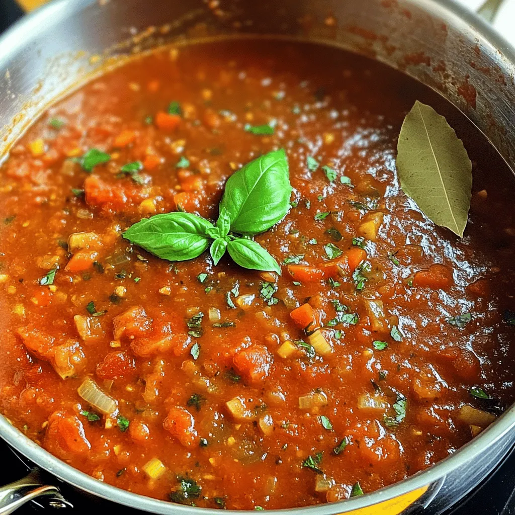 Für meine köstliche Spaghetti-Sauce benötige ich einige Grundzutaten. Diese sind: - 2 Esslöffel Olivenöl - 1 mittelgroße Zwiebel, fein gehackt - 3 Knoblauchzehen, gehackt Olivenöl ist wichtig, um den Geschmack zu starten. Es gibt der Sauce einen feinen, reichhaltigen Geschmack. Die Zwiebel fügt Süße hinzu, und der Knoblauch sorgt für das aromatische Element. Für den perfekten Geschmack kommen noch mehr Zutaten dazu: - 1 Karotte, gerieben - 1 Selleriestange, fein gewürfelt - 1 Teelöffel getrockneter Oregano - 1 Teelöffel getrocknetes Basilikum Die Karotte macht die Sauce süßlich und gibt sie eine schöne Farbe. Sellerie bringt eine knackige Textur in die Sauce. Oregano und Basilikum sind klassische italienische Kräuter. Sie bringen frische Aromen, die die Sauce lebendig machen. Um die Sauce vollmundig zu machen, füge ich noch diese Zutaten hinzu: - 2 Dosen (je 400 g) gehackte Tomaten - 2 Esslöffel Tomatenmark - 1 Teelöffel Zucker - 1 Lorbeerblatt Hacktomaten geben der Sauce die Basis. Das Tomatenmark intensiviert den Geschmack. Der Zucker hilft, die Säure aus den Tomaten auszugleichen. Und das Lorbeerblatt bringt eine tiefere, komplexe Note. Für eine detaillierte Anleitung und weitere Tipps, schau dir bitte das Full Recipe an. Um die Sauce perfekt zuzubereiten, beginnen wir mit der Vorbereitung. Nehmen Sie: - 2 Esslöffel Olivenöl - 1 mittelgroße Zwiebel, fein gehackt - 3 Knoblauchzehen, gehackt - 1 Karotte, gerieben - 1 Selleriestange, fein gewürfelt Erhitzen Sie das Olivenöl in einem großen Topf bei mittlerer Hitze. Fügen Sie die Zwiebel hinzu und sautieren Sie sie für etwa fünf Minuten, bis sie weich und durchsichtig ist. Danach kommt der gehackte Knoblauch, die geriebene Karotte und der Sellerie dazu. Kochen Sie alles zusammen für weitere drei bis vier Minuten, bis das Gemüse zart ist. Diese Schritte sind wichtig, um die Aromen gut zu entfalten. Jetzt machen wir die Sauce! Gießen Sie die gehackten Tomaten und das Tomatenmark in den Topf. Rühren Sie alles gut um. Streuen Sie dann den getrockneten Oregano, das getrocknete Basilikum, sowie die roten Pfefferflocken hinzu, wenn Sie es schärfer mögen. Vergessen Sie nicht, Salz und Pfeffer nach Geschmack hinzuzufügen. Fügen Sie das Lorbeerblatt und einen Teelöffel Zucker hinzu. Der Zucker hilft, die Säure der Tomaten auszugleichen. Reduzieren Sie die Hitze auf niedrig und decken Sie den Topf ab. Lassen Sie die Sauce etwa 30 Minuten köcheln. Rühren Sie gelegentlich um, damit sich die Aromen gut vermischen. Wenn die Zeit um ist, entfernen Sie das Lorbeerblatt. Jetzt können Sie die Gewürze anpassen. Probieren Sie die Sauce und fügen Sie nach Bedarf mehr Salz oder Pfeffer hinzu. Garnieren Sie die Sauce mit frischem Basilikum. Das bringt frische Aromen und eine schöne Farbe. Servieren Sie die Sauce über gekochte Spaghetti. Für das vollständige Rezept schauen Sie sich Mama Mia’s herzhaftes Spaghetti-Sauce an. Um die perfekte Sauce zu machen, achte auf die Temperatur. Koche die Sauce bei niedriger Hitze. Das hilft, die Aromen zu entwickeln. Rühre die Sauce regelmäßig um. So bleibt sie gleichmäßig warm und brennt nicht an. Die Kochzeit ist wichtig. Lass die Sauce mindestens 30 Minuten köcheln. So wird sie reichhaltig und voll im Geschmack. Du kannst die Sauce leicht anpassen. Für Fleischliebhaber füge Rinderhackfleisch oder Wurst hinzu. Brate das Fleisch zuerst an, bevor du das Gemüse hinzufügst. Für eine vegetarische Variante nimm einfach mehr Gemüse. Zucchini oder Paprika passen gut. Auch Linsen sind eine tolle Proteinquelle. Manchmal wird die Sauce zu sauer. Ein einfacher Trick ist, Zucker hinzuzufügen. Ein Teelöffel kann helfen, die Säure auszugleichen. Wenn die Sauce zu wässrig ist, koche sie länger. Das reduziert die Flüssigkeit. Du kannst auch eine kleine Menge Tomatenmark hinzufügen, um die Konsistenz zu verbessern. {{image_4}} Für eine vegetarische Version der Sauce, nutze Gemüsebrühe statt Fleischbrühe. Du kannst auch mehr Gemüse hinzufügen. Zucchini, Paprika und Pilze passen sehr gut. Diese Zutaten bringen einen frischen Geschmack. Außerdem machen sie die Sauce nahrhafter. Experimentiere mit verschiedenen Gemüsesorten. Es gibt viele Möglichkeiten. Wenn du Fleisch liebst, füge Rinderhackfleisch oder Wurst zur Sauce hinzu. Brate das Fleisch zuerst in dem Olivenöl an, bevor du die Zwiebel hinzufügst. Das gibt der Sauce einen herzhaften Geschmack. Du kannst auch italienische Wurst verwenden. Diese bringt Gewürze und Aromen mit. Achte darauf, das Fleisch gut zu bräunen, um den besten Geschmack zu erzielen. Schau dir die vielen regionalen Varianten an. In Italien gibt es viele Rezepte für Spaghetti-Sauce. Eine beliebte Version ist die Bolognese. Sie hat eine reichhaltige, fleischige Basis mit Wurst und Tomaten. Eine mediterrane Variante könnte Oliven und Feta enthalten. Diese Zutaten bringen einen tollen Geschmack und machen die Sauce einzigartig. Nutze die Möglichkeiten, um deine eigene Version zu kreieren, und entdecke neue Geschmäcker. Du kannst die vollständige Rezeptur unter dem Titel "Mama Mia’s Herzhaftes Spaghetti-Sauce" finden. Bewahre die Sauce in einem luftdichten Behälter auf. Stelle sicher, dass die Sauce abgekühlt ist, bevor du sie in den Kühlschrank stellst. So bleibt die Frische erhalten. Die Temperatur im Kühlschrank sollte unter 4 Grad Celsius liegen. So bleibt die Sauce lecker und sicher zum Essen. Um die Sauce einzufrieren, folge diesen einfachen Schritten: 1. Lass die Sauce vollständig abkühlen. 2. Fülle die Sauce in einen gefrierfesten Behälter oder einen Gefrierbeutel. 3. Drücke die Luft aus dem Beutel, um Gefrierbrand zu vermeiden. 4. Beschrifte den Behälter mit dem Datum. 5. Lege die Sauce in den Gefrierschrank. So hast du immer eine schnelle Mahlzeit zur Hand! Im Kühlschrank hält die Sauce etwa 3 bis 5 Tage. Im Gefrierfach bleibt sie bis zu 3 Monate frisch. Achte darauf, die Sauce vor dem Verzehr gut aufzutauen. Erhitze sie vollständig, um sicherzustellen, dass sie heiß und sicher ist. So bleibt der Geschmack auch nach dem Lagern erhalten. Um die Sauce dicker zu machen, gibt es einige einfache Tipps. - Lassen Sie die Sauce länger köcheln. - Fügen Sie einen Esslöffel Tomatenmark hinzu. - Verwenden Sie weniger Flüssigkeit, wenn Sie die Tomaten hinzufügen. - Eine weitere Methode ist, die Sauce mit einem Pürierstab leicht zu pürieren. Diese Tricks helfen, die Sauce reichhaltiger und sämiger zu machen. Ja, Sie können frische Tomaten verwenden. - Wählen Sie reife Tomaten für den besten Geschmack. - Verwenden Sie etwa 1,5 kg frische Tomaten. - Blanchieren Sie sie kurz, um die Haut leicht zu entfernen. - Hacken Sie die Tomaten und fügen Sie sie der Sauce hinzu. Frische Tomaten geben der Sauce eine wunderbare Frische und einen tollen Geschmack. Ja, die Sauce ist glutenfrei. - Die Hauptzutaten enthalten kein Gluten. - Achten Sie jedoch auf die Gewürze und Brühen, die Sie verwenden. - Überprüfen Sie die Etiketten von Tomatenmark und Dosen-Tomaten. So können Sie sicherstellen, dass Ihre Sauce für alle Gäste geeignet ist. In diesem Artikel haben wir die wichtigsten Zutaten für eine leckere Sauce besprochen. Du lernst, wie du die Sauce zubereitest, variieren kannst und sie richtig lagerst. Ich habe dir Tipps gegeben, um häufige Fehler zu vermeiden. Eine gute Sauce schmeckt besser und macht jedes Gericht schöner. Trau dich, neue Dinge auszuprobieren und finde deine Variante. Mit den richtigen Zutaten und etwas Geduld kannst du tolle Ergebnisse erzielen. Mach weiterhin kulinarische Entdeckungen!