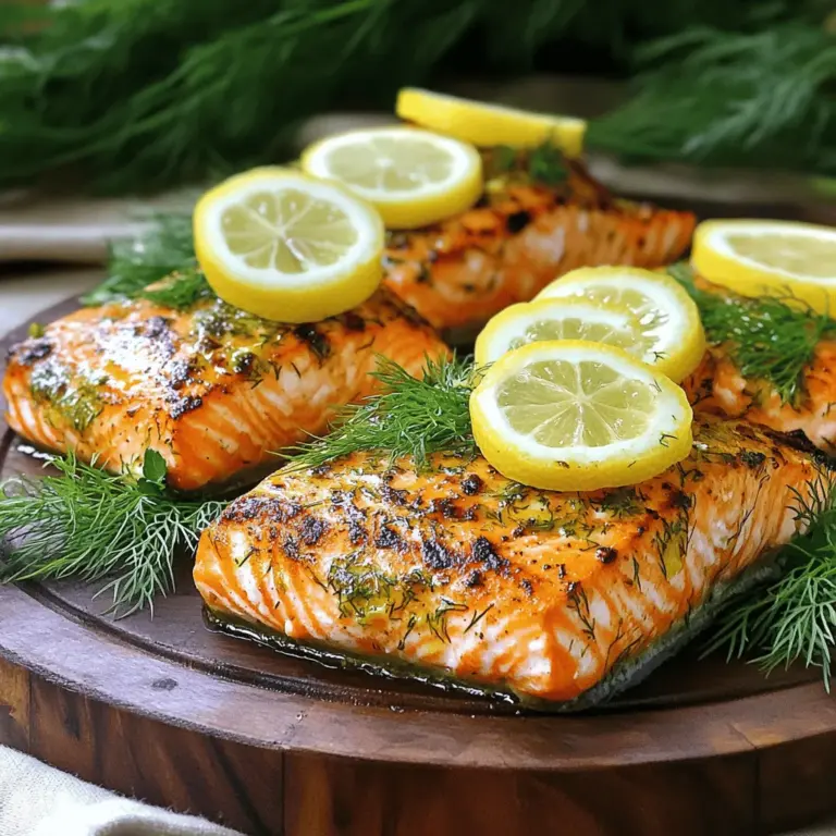 Um den Lachs wirklich lecker zu machen, beginne mit der Marinade. Du brauchst Olivenöl, Zitronenschale, Zitronensaft, gehackten Knoblauch, Dill, Petersilie, Salz und Pfeffer. Vermische alles in einer kleinen Schüssel. Rühre gut, bis die Zutaten gut gemischt sind. Jetzt ist es Zeit, die Lachsfilets vorzubereiten. Lege sie in eine flache Schale. Gieße die Marinade gleichmäßig über die Filets. Achte darauf, dass sie gut bedeckt sind. Decke die Schale ab und stelle sie für mindestens 30 Minuten in den Kühlschrank. So können die Aromen einziehen. Heize den Grill auf mittlere bis hohe Hitze vor. Das ist wichtig, damit der Lachs gleichmäßig gart. Um zu verhindern, dass die Filets kleben bleiben, pinsel die Grillroste leicht mit Öl ein. Ein kleiner Trick, um ein Ankleben zu vermeiden. So bleibt der Lachs schön ganz, wenn du ihn wendest. Nach der Marinierzeit nimm die Lachsfilets aus der Marinade. Lass die überschüssige Marinade abtropfen und entsorge sie. Lege die Lachsfilets mit der Hautseite nach unten auf den Grill. Grill sie für etwa 6-8 Minuten. Die genaue Zeit hängt von der Dicke der Filets ab. Der Fisch sollte undurchsichtig sein und sich leicht mit einer Gabel zerteilen lassen. Wende die Filets nicht, um die Haut intakt zu halten. Wenn sie fertig sind, benutze einen Bratenwender, um sie vorsichtig auf eine Servierplatte zu heben. Du kannst sie nach Belieben mit frischen Zitronenscheiben und Kräutern garnieren. Für das vollständige Rezept, schau dir die vollständige Anleitung an. Achte beim Kauf von Lachs auf einige Dinge. Der Lachs sollte frisch riechen. Er sollte klar und glänzend sein. Die Filets sollten fest und elastisch sein. Die Haut sollte silbrig und nicht trocken aussehen. Für die Kräuter wähle lebendige grüne Blätter ohne Braunstellen. Verwende frische Zitronen für den besten Geschmack. Wähle sie aus, indem du leicht drückst. Sie sollten fest, aber nicht hart sein. Die Schale sollte glatt und glänzend sein. Beim Grillen ist die richtige Temperatur wichtig. Heize den Grill auf mittlere bis hohe Hitze vor. Achte darauf, dass der Grill gut heiß ist. So wird der Lachs knusprig und zart. Grill den Lachs für etwa 6-8 Minuten. Wende ihn nicht, damit die Haut nicht zerreißt. Ein häufiges Problem ist das Ankleben. Pinsle die Grillroste leicht mit Öl ein. So bleibt der Lachs nicht kleben und lässt sich leichter wenden. Das Anrichten ist wichtig für den Genuss. Serviere den Lachs auf einem schönen Holzbrett. Dekoriere ihn mit frischen Kräutern und Zitronenscheiben. Das sieht nicht nur gut aus, sondern schmeckt auch frisch. Du kannst auch einen bunten Salat daneben legen. So wird das Gericht noch attraktiver. Verwende verschiedene Garnituren, um den Lachs hervorzuheben. Das Auge isst mit, also achte auf die Präsentation. Für das vollständige Rezept schau dir die Full Recipe an. {{image_4}} Um den Lachs noch interessanter zu machen, kannst du verschiedene Kräuter und Gewürze verwenden. Probiere frischen Thymian oder Oregano für eine neue Note. Wenn du es schärfer magst, füge etwas Paprika oder Chili hinzu. So kann jeder seinen eigenen Geschmack finden. Zu gegrilltem Lachs passen viele Beilagen. Ein frischer grüner Salat ist eine tolle Wahl. Mische Blattsalate, Gurken und Tomaten für einen knackigen Genuss. Du kannst auch geröstetes Gemüse wie Zucchini oder Paprika servieren. Diese Farben und Aromen machen das Gericht noch schöner. Wenn du kreativ sein willst, kannst du die Marinade anpassen. Füge Honig für Süße oder Sojasauce für Umami hinzu. Diese kleinen Änderungen können große Unterschiede machen. Du kannst diese Marinade auch für andere Fischsorten verwenden. Forelle oder Kabeljau profitieren ebenfalls von diesem frischen Geschmack. Für das vollständige Rezept, schau dir die Anleitung unter dem Titel "Zitronenkräuter Gegrillter Lachs" an. Um gegrillten Lachs frisch zu halten, sollten Sie ihn schnell kühlen. Lassen Sie den Lachs zuerst auf Raumtemperatur abkühlen. Wickeln Sie ihn dann fest in Frischhaltefolie oder legen Sie ihn in einen luftdichten Behälter. So bleibt der Lachs bis zu drei Tage im Kühlschrank genießbar. Für die beste Frische frieren Sie den Lachs ein. Wickeln Sie ihn gut ein, um Frostschäden zu vermeiden. Im Gefrierschrank hält er bis zu drei Monate. Denken Sie daran, ihn am besten über Nacht im Kühlschrank aufzutauen, bevor Sie ihn wieder erwärmen. Haben Sie noch Lachs übrig? Nutzen Sie ihn für schmackhafte Gerichte! Sie können ihn in Salaten verwenden. Zerkleinern Sie den Lachs und mischen Sie ihn mit frischem Gemüse und Dressing. Eine weitere Idee ist ein Lachs-Sandwich. Legen Sie den Lachs auf ein frisches Brötchen mit etwas Frischkäse und Salat. Auch eine Lachs-Pasta ist einfach. Kochen Sie Pasta und mischen Sie sie mit etwas Sahne und dem Lachs. Sie sehen, es gibt viele Wege, um übrig gebliebenen Lachs lecker zu verwenden! Schauen Sie sich auch das [Full Recipe] an, um mehr über die Zubereitung zu erfahren. Um Lachs am Grill zu halten, benutze Öl. Bestreiche die Grillroste leicht mit Olivenöl. Das hilft, das Ankleben zu vermeiden. Eine andere Methode ist, den Lachs auf ein Stück Backpapier zu legen. So bleibt er nicht am Grill haften. Stelle sicher, dass der Grill heiß genug ist, bevor du den Lachs darauf legst. Ein heißer Grill brät den Fisch schnell an, was das Festkleben verringert. Ja, du kannst die Marinade für andere Fische nutzen. Die Aromen von Zitrone und Kräutern passen gut zu vielen Fischen. Probiere es mit Forelle oder Kabeljau. Diese Fische nehmen die Marinade gut auf und werden lecker. Achte darauf, die Marinierzeit je nach Fisch anzupassen. Zarterer Fisch braucht weniger Zeit. Ja, es ist wichtig, den Lachs vor dem Grillen zu trocknen. Nach dem Marinieren solltest du den Lachs abtropfen lassen. Feuchtigkeit kann dazu führen, dass der Lachs am Grill kleben bleibt. Trockne die Filets sanft mit einem Papiertuch. So wird die Haut knuspriger und der Fisch schmeckt besser. Zusammenfassend zeigt dieser Blogpost, wie man Lachs perfekt marinieren und grillen kann. Wir haben die wichtigsten Zutaten durchgehen, die Schritte für eine erfolgreiche Zubereitung erklärt und Tipps gegeben, um die besten Ergebnisse zu erzielen. Variationen und Lagerung des gegrillten Lachses machen dein Gericht noch vielseitiger. Mit diesen einfachen Anleitungen kannst du schnell ein köstliches, gesundes Essen zaubern. Ob du neu im Grillen bist oder Erfahrung hast, diese Tipps helfen dir, Lachs richtig zuzubereiten. Viel Spaß beim Grillen!