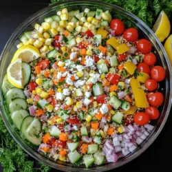 Für einen leckeren Gemüse-Quinoa-Salat brauchst du frische und gesunde Zutaten. Hier ist, was du benötigst: - 1 Tasse Quinoa, gut abgespült - 2 Tassen Gemüsebrühe oder Wasser - 1 Tasse Kirschtomaten, halbiert - 1 Salatgurke, gewürfelt - 1 rote Paprika, gewürfelt - 1 Tasse Mais (frisch oder aufgetaut, wenn gefroren) - 1 Karotte, gerieben - ½ Tasse rote Zwiebel, fein gehackt - ½ Tasse frische Petersilie, gehackt Diese Zutaten bilden die Basis für deinen Salat. Quinoa ist ein tolles Getreide, das viel Protein bietet. Es macht den Salat nahrhaft und sättigend. Du kannst den Salat nach deinem Geschmack anpassen. Hier sind ein paar leckere Ideen: - 3 Esslöffel Olivenöl - 2 Esslöffel Zitronensaft - 1 Teelöffel Honig oder Ahornsirup - Salz und Pfeffer nach Geschmack - Optional: ¼ Tasse Feta-Käse, zerbröselt (zum Bestreuen) Das Dressing bringt den Salat zum Leben. Feta-Käse fügt einen salzigen Geschmack hinzu. Du kannst auch andere Käsesorten oder Nüsse verwenden. Einige Küchenwerkzeuge machen die Zubereitung einfacher. Hier sind die wichtigsten: - Ein mittelgroßer Topf zum Kochen der Quinoa - Eine große Rührschüssel für den Salat - Ein scharfes Messer zum Schneiden des Gemüses - Eine Reibe für die Karotte - Ein Messbecher und Esslöffel für die genauen Mengen Diese Werkzeuge helfen dir, den Salat schnell und einfach zuzubereiten. Mit der richtigen Ausrüstung macht das Kochen mehr Spaß. Wenn du alles bereit hast, kannst du direkt mit dem Full Recipe beginnen. Um Quinoa perfekt zu kochen, bringe zwei Tassen Gemüsebrühe oder Wasser in einem Topf zum Kochen. Füge dann eine Tasse gut abgespülte Quinoa hinzu. Reduziere die Hitze, decke den Topf ab und lasse alles 15 Minuten köcheln. Achte darauf, dass die Quinoa fluffig ist und das Wasser aufgesogen ist. Nach dem Kochen lockere die Quinoa mit einer Gabel und lasse sie abkühlen. Während die Quinoa abkühlt, bereite das Gemüse vor. Halbiere eine Tasse Kirschtomaten. Würfle eine Salatgurke und eine rote Paprika. Reibe eine Karotte und hacke eine halbe Tasse rote Zwiebel fein. Wenn du gefrorenen Mais verwendest, lasse ihn abtropfen. Achte darauf, dass die Stücke gleichmäßig sind, damit sie gut im Salat verteilt werden. Für das Dressing mische in einer kleinen Schüssel drei Esslöffel Olivenöl, zwei Esslöffel Zitronensaft, einen Teelöffel Honig oder Ahornsirup, sowie Salz und Pfeffer. Verquirle alles gut, bis es gut vermischt ist. In einer großen Schüssel kombiniere die abgekühlte Quinoa, das geschnittene Gemüse, die geriebene Karotte, den Mais und die gehackte Petersilie. Gieße das Dressing über die Mischung und vermenge alles vorsichtig, bis alles gut verteilt ist. - Zubereitungszeit: 20 Minuten - Gesamtzeit: 20 Minuten - Portionen: 4-6 Lass den Salat für besten Geschmack mindestens 30 Minuten im Kühlschrank ziehen. Serviere ihn in einer großen Glasschüssel, um die Farben zu zeigen. Optional kannst du Feta-Käse darüber streuen. Um deinen Quinoa-Salat frisch zu halten, bewahre ihn in einem luftdichten Behälter auf. Kühle ihn im Kühlschrank. So bleibt er knackig und lecker. Du kannst den Salat bis zu drei Tage aufbewahren. Achte darauf, das Dressing separat aufzubewahren. Mische es erst kurz vor dem Servieren unter. Das hält die Zutaten frisch und verhindert matschiges Gemüse. Um die Aromen in deinem Salat zu verstärken, füge frische Kräuter hinzu. Petersilie, Basilikum oder Minze geben einen tollen Geschmack. Auch ein Spritzer Limettensaft kann die Frische steigern. Wenn du mehr Tiefe möchtest, probiere geröstete Nüsse oder Samen. Sie bringen nicht nur Geschmack, sondern auch eine knusprige Textur. Ein wenig Feta-Käse sorgt für eine cremige Note. Experimentiere mit verschiedenen Kombinationen, um deinen perfekten Salat zu finden. Die Präsentation ist wichtig. Serviere deinen Salat in einer großen Glasschüssel. So kannst du die bunten Farben zeigen. Garniere den Salat mit frischen Kräutern und Zitronenschnitzen. Das sieht nicht nur schön aus, es macht den Salat auch einladend. Du kannst auch die Zutaten schichten, um einen schönen Effekt zu erzielen. Denke daran, den Salat vor dem Servieren gut zu mischen. So sind alle Aromen gleichmäßig verteilt. Für die besten Ergebnisse folge der Anleitung im Full Recipe. {{image_4}} Um deinen Gemüse-Quinoa-Salat noch nahrhafter zu machen, füge proteinreiche Zutaten hinzu. Hier sind einige tolle Optionen: - Kichererbsen: Sie sind eine großartige pflanzliche Proteinquelle. Spüle sie ab und mische sie einfach unter den Salat. - Gegrilltes Hähnchen: In Streifen geschnittenes Hähnchen gibt dem Salat einen herzhaften Geschmack. - Tofu: Marinierten Tofu in Würfeln macht deinen Salat besonders lecker und proteinreich. - Nüsse oder Samen: Mandeln, Sonnenblumenkerne oder Kürbiskerne fügen Knusprigkeit und Eiweiß hinzu. Diese Ergänzungen machen deinen Salat nicht nur sättigender, sondern auch bunter und schmackhafter. Der Gemüse-Quinoa-Salat ist von Natur aus vegetarisch. Um ihn vegan zu machen, lasse die optionalen Zutaten wie Feta-Käse weg. Stattdessen kannst du folgende Optionen verwenden: - Avocado: Sie bringt Cremigkeit und gesunde Fette. Schneide sie in Würfel und füge sie hinzu. - Veganer Käse: Es gibt viele leckere Sorten, die gut zu deinem Salat passen. - Hülsenfrüchte: Du kannst auch schwarze Bohnen oder Linsen für extra Eiweiß verwenden. Diese Optionen sorgen dafür, dass dein Salat weiterhin reichhaltig und schmackhaft bleibt. Je nach Saison kannst du verschiedene Gemüsesorten verwenden. Hier sind einige Ideen, um deinen Salat frisch und spannend zu halten: - Frühling: Verwende Spargel oder Radieschen für einen knackigen Biss. - Sommer: Füge Zucchini oder Paprika hinzu, wenn sie frisch und saftig sind. - Herbst: Kürbis oder Rote Beete bringen eine süße Note in deinen Salat. - Winter: Grünkohl oder Wirsing sind nahrhaft und halten gut. Diese saisonalen Alternativen geben deinem Salat eine neue Dimension und machen ihn immer interessant. Um deinen Gemüse-Quinoa-Salat frisch zu halten, bewahre ihn in einem luftdichten Behälter auf. Stelle sicher, dass der Salat gut abgekühlt ist, bevor du ihn in den Kühlschrank stellst. So bleibt der Salat knackig. Wenn du Feta-Käse oder andere Toppings verwendest, füge diese erst kurz vor dem Servieren hinzu. Das hält alles frisch und lecker. Der Salat schmeckt am besten, wenn du ihn nach etwa 30 Minuten im Kühlschrank ziehst. So können die Aromen gut miteinander verschmelzen. Du kannst ihn aber auch einen Tag im Voraus zubereiten. Beachte, dass die knackigen Gemüsestücke nach ein paar Tagen weicher werden. Der Salat ist bis zu drei Tage im Kühlschrank haltbar. Einfrieren ist für den Salat nicht ideal. Das Gemüse kann beim Auftauen matschig werden. Wenn du jedoch Quinoa übrig hast, kannst du sie bis zu drei Monate im Gefrierfach aufbewahren. Um die Quinoa aufzutauen, lasse sie einfach über Nacht im Kühlschrank oder erwärme sie kurz in der Mikrowelle. So bleibt sie locker und lecker. Für den besten Geschmack bereite das Gemüse frisch zu. Der Gemüse-Quinoa-Salat bleibt im Kühlschrank etwa drei bis fünf Tage frisch. Das hängt auch von der Frische der Zutaten ab. Achte darauf, ihn in einem luftdichten Behälter aufzubewahren. So bleibt er länger knackig und schmackhaft. Ja, du kannst das Rezept nach deinem Geschmack anpassen. Füge dein Lieblingsgemüse hinzu oder tausche Zutaten aus. Wenn du Avocado magst, passt sie perfekt dazu. Auch Hülsenfrüchte wie Kichererbsen sind eine gute Ergänzung. Lass deiner Kreativität freien Lauf! Neben dem klassischen Olivenöl-Zitronen-Dressing kannst du auch Joghurt-Dressing verwenden. Ein Balsamico-Dressing bringt eine süß-saure Note. Experimentiere mit verschiedenen Kräutern und Gewürzen für mehr Geschmack. Ja, dieser Salat ist glutenfrei, solange du glutenfreie Quinoa verwendest. Quinoa ist von Natur aus glutenfrei. Achte bei anderen Zutaten darauf, dass sie auch kein Gluten enthalten. So kannst du diesen leckeren Salat ohne Sorgen genießen. Ein Gemüse-Quinoa-Salat ist einfach, gesund und vielseitig. Wir haben die Hauptzutaten sowie optionale Toppings und nützliche Küchengeräte besprochen. Die Schritt-für-Schritt-Anleitung hilft dir beim Kochen und Mixen. Tipps zur Frische und Aromensteigerung machen deinen Salat besonders. Variationen wie proteinreiche Ergänzungen oder saisonale Gemüseoptionen verleihen Vielfalt. Denke daran, den Salat richtig aufzubewahren. Du kannst ihn anpassen und nach Belieben genießen. Erlebe die leckeren Möglichkeiten, die dieser Salat bietet!