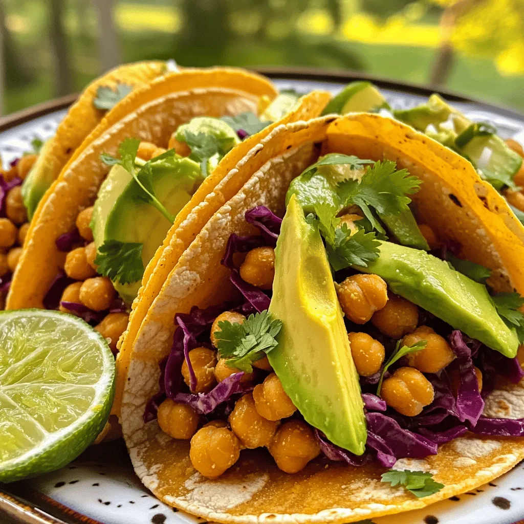 Um leckere würzige Kichererbsen-Tacos zu machen, brauchst du einige Hauptzutaten. Die Kichererbsen sind das Herzstück dieses Gerichts. Hier sind die Zutaten, die du benötigst: - 1 Dose (425 g) Kichererbsen, abgespült und abgetropft - 1 Esslöffel Olivenöl - 8 kleine Maistortillas Die Gewürze bringen viel Geschmack in die Tacos. Sie machen die Kichererbsen würzig und lecker. Hier ist, was du brauchst: - 1 Teelöffel geräuchertes Paprikapulver - 1 Teelöffel Kreuzkümmel - 1/2 Teelöffel Cayennepfeffer (je nach Schärfewunsch anpassen) - 1/4 Teelöffel Knoblauchpulver - 1/4 Teelöffel Salz - 1/4 Teelöffel schwarzer Pfeffer - 1 Esslöffel Limettensaft Die Toppings machen die Tacos bunt und schmackhaft. Hier sind einige einfache Ideen, um deine Tacos zu verschönern: - 1 Avocado, in Scheiben geschnitten - 1 Tasse Rotkohl, fein geschnitten - Frischer Koriander, gehackt (für die Garnierung) - Limettenspalten (zum Servieren) Diese Zutaten machen deine würzigen Kichererbsen-Tacos zu einem echten Genuss. Du kannst die Tacos ganz nach deinem Geschmack anpassen. Probiere die Full Recipe aus und genieße die Vielfalt! Zuerst öffne die Dose mit Kichererbsen. Gieße sie in ein Sieb und spüle sie gut ab. So entfernst du die Flüssigkeit und den Konservierungsstoff. Gib die Kichererbsen in eine Schüssel. Füge Olivenöl, geräuchertes Paprikapulver, Kreuzkümmel, Cayennepfeffer, Knoblauchpulver, Salz und schwarzen Pfeffer hinzu. Rühre alles gut um. Die Kichererbsen sollten jetzt gleichmäßig gewürzt sein. Erhitze eine beschichtete Pfanne bei mittlerer Hitze. Gib die gewürzten Kichererbsen in die Pfanne. Brate sie für etwa 5 bis 7 Minuten. Rühre dabei regelmäßig um. Die Kichererbsen sollten leicht knusprig werden. Füge in der letzten Minute den Limettensaft hinzu. Rühre alles gut um, damit die Kichererbsen den saftigen Geschmack aufnehmen. Nimm eine weitere trockene Pfanne und erhitze sie ebenfalls bei mittlerer Hitze. Lege eine Maistortilla hinein und erwärme sie für etwa 30 Sekunden auf jeder Seite. Die Tortilla sollte weich und biegsam sein. Wiederhole diesen Schritt mit den restlichen Tortillas. Decke sie mit einem sauberen Küchentuch ab, damit sie warm bleiben. Nimm eine warme Tortilla und lege sie auf einen Teller. Gib einen Löffel der würzigen Kichererbsen in die Mitte. Füge einige Avocadoscheiben hinzu. Dann streue den fein geschnittenen Rotkohl darüber. Garniere alles mit frischem Koriander. So bekommst du einen bunten und leckeren Taco. Wiederhole den Vorgang mit den restlichen Tortillas. Serviere die Tacos sofort. Lege einige Limettenspalten auf den Tisch. Diese geben den Tacos einen frischen, spritzigen Geschmack. Du kannst die Tacos auch auf einem schönen Teller anrichten. So sehen sie noch appetitlicher aus. Um die Kichererbsen knusprig zu machen, brate sie gut an. Ich empfehle, eine beschichtete Pfanne zu verwenden. So kleben sie nicht fest. Achte darauf, die Kichererbsen regelmäßig zu wenden. Das sorgt für eine gleichmäßige Bräunung. Wenn du eine extra knusprige Textur willst, lasse sie etwas länger braten. Die Schärfe ist wichtig für den Geschmack. Du kannst die Menge an Cayennepfeffer einfach anpassen. Für mildere Tacos, nimm weniger oder lass es ganz weg. Magst du es schärfer? Dann füge mehr Cayennepfeffer hinzu. Du kannst auch frische Jalapeños hinzufügen. Sie geben einen tollen Kick und frischen Geschmack. Zu diesen Tacos passen viele Beilagen gut. Guacamole ist immer ein Hit. Sie ist cremig und passt perfekt zu den würzigen Kichererbsen. Salsa verde ist eine weitere gute Wahl. Sie bringt Frische und einen tollen Geschmack. Du kannst auch einen einfachen Joghurt-Dip machen. Mische Joghurt mit Limettensaft und Koriander. So hast du eine erfrischende Beilage. Probiere auch verschiedene Gemüse wie Paprika oder Tomaten. Sie bringen Farbe und zusätzliche Vitamine. {{image_4}} Vegane Alternativen sind einfach und lecker. Du kannst die Kichererbsen-Tacos ganz ohne tierische Produkte zubereiten. Nutze einfach die in der Rezeptur angegebenen Zutaten. Die Kichererbsen sind schon vegan. Für einen extra Kick kannst du auch Mais oder schwarze Bohnen hinzufügen. Diese Zutaten sind nicht nur lecker, sondern auch nahrhaft. Für glutenfreie Optionen wähle glutenfreie Tortillas. Das sorgt dafür, dass alle den Genuss erleben können. Viele Marken bieten Mais- oder Reis-Tortillas an. Diese sind eine tolle Wahl für alle, die Gluten meiden möchten. Achte darauf, die Zutatenliste zu prüfen, um sicherzustellen, dass sie glutenfrei sind. Möchtest du die Tacos aufpeppen? Füge weitere Füllungen hinzu! Hier sind einige Ideen: - Gegrilltes Gemüse wie Paprika oder Zucchini - Frische Salsa für zusätzlichen Geschmack - Geriebener Käse oder veganer Käse - Eine Schicht Hummus als Basis Mit diesen Variationen kannst du die Würzigen Kichererbsen-Tacos ganz nach deinem Geschmack anpassen. Lass deiner Kreativität freien Lauf und genieße die Vielfalt! Für das vollständige Rezept, schau dir die [Full Recipe] an. Wenn du Kichererbsen-Tacos übrig hast, bewahre sie in einem luftdichten Behälter auf. Das hält sie frisch. Stelle sicher, dass die Füllung und die Tortillas getrennt sind. So bleibt die Tortilla weich und die Füllung bleibt knusprig. Du kannst die Reste bis zu drei Tage im Kühlschrank aufbewahren. Zum Wiedererwärmen nimm die Kichererbsen aus dem Kühlschrank. Erwärme sie in einer Pfanne bei mittlerer Hitze. Füge etwas Olivenöl hinzu, um die Kichererbsen wieder knusprig zu machen. Die Tortillas kannst du in einer trockenen Pfanne oder in der Mikrowelle erwärmen. Achte darauf, sie nicht zu lange zu erhitzen, damit sie nicht hart werden. Die Kichererbsen aus der Dose halten sich ungeöffnet bis zu zwei Jahre. Einmal geöffnet, sollten sie innerhalb von drei bis vier Tagen verbraucht werden. Limetten sind frisch bis zu einer Woche haltbar, wenn du sie kühl lagerst. Avocados reifen schnell, also achte darauf, sie rechtzeitig zu verwenden. Du kannst die Tacos bis zu zwei Tage im Kühlschrank aufbewahren. Lagere die Füllung getrennt von den Tortillas. Die Tortillas bleiben so frisch. Wenn du sie zusammen lagerst, werden sie matschig. Erhitze die Füllung, bevor du die Tacos wieder zusammenstellst. Ja, du kannst die Kichererbsen bis zu drei Tage im Voraus zubereiten. Bewahre sie in einem luftdichten Behälter im Kühlschrank auf. So sparst du Zeit, wenn du die Tacos machst. Du kannst sie auch einfrieren. Achte darauf, sie gut zu verpacken, um Gefrierbrand zu vermeiden. Wenn du keine Maistortillas magst, probiere Weizentortillas oder Salatblätter. Weizentortillas sind weich und leicht. Salatblätter sind eine kalorienarme Option. Du kannst auch glutenfreie Tortillas verwenden, wenn du Gluten meidest. Für eine frische Beilage bieten sich Guacamole und Salsa an. Du kannst auch einen einfachen grünen Salat machen. Ein Joghurt-Dip passt gut dazu. Wenn du etwas mehr Wurstigkeit möchtest, sind gebratene Süßkartoffeln eine tolle Wahl. Du hast viele Möglichkeiten! Diese würzigen Kichererbsen-Tacos sind einfach zuzubereiten. Wir haben die besten Zutaten besprochen, von den Gewürzen bis zu den perfekten Toppings. Die Schritt-für-Schritt-Anleitung zeigt dir, wie du sie zubereitest. Mit hilfreichen Tipps und Variationen kannst du sie anpassen. Auch die Lagerung ist wichtig, um Reste länger frisch zu halten. Ich hoffe, die vielen Ideen helfen dir, deine nächsten Tacos zu einem Hit zu machen. Probiere sie aus und entdecke neue Geschmäcker!