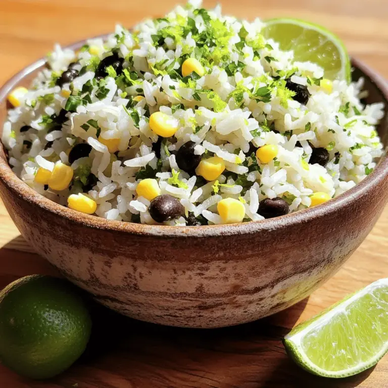 - 1 Tasse Langkornreis (z.B. Basmati oder Jasmin) - 2 Tassen Gemüse- oder Hühnerbrühe - 1 Esslöffel Olivenöl - 1 Knoblauchzehe, fein gehackt - Abrieb von 1 Limette - 2 Esslöffel frischer Limettensaft - 1/2 Tasse frischer Koriander, grob gehackt - Schwarze Bohnen - Mais Um den perfekten Koriander-Limetten-Reis zuzubereiten, sind diese Zutaten wichtig. Der Langkornreis gibt dem Gericht die schöne Textur. Brühe bringt mehr Geschmack als Wasser. Olivenöl sorgt für einen reichhaltigen Geschmack. Knoblauch gibt dem Reis ein tolles Aroma. Limette bringt Frische. Frischer Koriander ist ein Muss für den Geschmack. Wenn du mehr Protein möchtest, füge schwarze Bohnen oder Mais hinzu. Diese Zutaten machen das Gericht nahrhafter und bunter. Du kannst die Zutaten nach deinem Geschmack anpassen. Experimentiere mit verschiedenen Brühen oder Kräutern. Das macht dein Gericht einzigartig. Der Koriander-Limetten-Reis ist einfach und lecker. Du findest das vollständige Rezept in meinem [Full Recipe]. Spüle den Reis unter kaltem Wasser in einem feinen Sieb ab. Das Wasser sollte klar sein. So entfernst du überschüssige Stärke. Dies hilft, den Reis fluffig zu halten und verhindert, dass er klebrig wird. Erhitze das Olivenöl in einem mittelgroßen Topf bei mittlerer Hitze. Füge den fein gehackten Knoblauch hinzu. Sautiere ihn für etwa eine Minute. Achte darauf, dass er nicht verbrennt. Gebe dann den abgespülten Reis in den Topf. Rühre den Reis mit dem Knoblauch um und röste ihn leicht für 2-3 Minuten. Dies gibt dem Gericht ein nussiges Aroma und verbessert den Geschmack. Gieße die Gemüse- oder Hühnerbrühe in den Topf. Bringe alles zum Kochen. Wenn es kocht, reduziere die Hitze auf niedrig. Decke den Topf ab und lasse den Reis 18-20 Minuten köcheln. So wird der Reis zart und nimmt die gesamte Flüssigkeit auf. Nach dem Kochen lasse den Reis, abgedeckt, fünf Minuten ruhen. Dadurch wird er besonders fluffig. Zum Schluss lockere den Reis mit einer Gabel auf und füge Limettenabrieb, Limettensaft und gehackten Koriander hinzu. Würze nach Geschmack mit Salz. Für zusätzlichen Geschmack kannst du auch schwarze Bohnen oder Mais hinzufügen. Für die vollständige Anleitung, schau dir das Full Recipe an. Um den perfekten Reis zu bekommen, lasse ihn nach dem Kochen ruhen. Das hilft, die Körner besser zu dämpfen. Decke den Topf ab und warte fünf Minuten. Danach lockere den Reis vorsichtig mit einer Gabel auf. So wird der Reis fluffig und nicht klebrig. Um den Geschmack zu verbessern, verwende Brühe statt Wasser. Gemüse- oder Hühnerbrühe bringt mehr Tiefe. Frische Limetten sind ebenfalls wichtig. Ihr Saft und Abrieb geben dem Reis einen tollen Kick. Nutze immer frische Limetten für den besten Geschmack. Koche den Reis im Voraus für einfache Mahlzeiten. Du kannst ihn in einem luftdichten Behälter aufbewahren. Der Kühlschrank ist gut für ein paar Tage. Für längere Haltbarkeit friere den Reis ein. Nutze dafür geeignete Behälter. So hast du immer leckeren Reis bereit. {{image_4}} Du kannst Koriander-Limetten-Reis ganz leicht anpassen. Füge einfach Gemüse wie Paprika oder Zwiebeln hinzu. Diese Gemüse bringen mehr Farbe und Geschmack. Sie sind knackig und machen das Gericht noch leckerer. Wenn du mehr Protein brauchst, probiere Hühnchen oder Garnelen. Diese Zutaten sind einfach zuzubereiten und passen gut zu dem Reis. Brate sie vor dem Reis an, damit sie gut durch sind. Danach mische sie einfach unter den fertigen Reis. Hast du keinen Koriander zur Hand? Kein Problem! Petersilie oder Minze sind tolle Alternativen. Petersilie gibt dem Reis einen frischen Geschmack. Minze bringt eine besondere Note, die sehr erfrischend ist. Experimentiere mit verschiedenen Kräutern und finde deinen Favoriten. Wenn du Lust auf Abwechslung hast, nutze verschiedene Reisarten. Vollkornreis ist gesünder und hat mehr Nährstoffe. Er hat auch einen nussigen Geschmack. Risotto-Reis kann ebenfalls verwendet werden. Er macht den Reis besonders cremig. Probiere verschiedene Sorten aus und entdecke, was dir am besten gefällt! Für das vollständige Rezept, schau dir die [Full Recipe] an. Um deinen Koriander-Limetten-Reis frisch zu halten, bewahre ihn in luftdichten Behältern auf. So bleibt der Geschmack und die Textur erhalten. Der Reis hält sich gut für etwa 3 bis 5 Tage im Kühlschrank. Du kannst ihn einfach aufwärmen, wenn du Lust darauf hast. Achte darauf, den Reis gut zu überprüfen, bevor du ihn isst. Wenn er merkwürdig riecht oder eine seltsame Farbe hat, wirf ihn weg. Wenn du mehr Reis gemacht hast, kannst du ihn auch einfrieren. Verwende dafür geeignete Behälter oder spezielle Gefrierbeutel. Teile den Reis in Portionen auf, damit du nur das aufwärmst, was du brauchst. Achte darauf, die Luft so gut wie möglich herauszudrücken, bevor du die Beutel schließt. So bleibt der Reis länger frisch. Wenn du den Reis wieder auftauen möchtest, lege ihn einfach in den Kühlschrank, um langsam aufzutauen. Du kannst ihn auch direkt in der Mikrowelle erwärmen. Füge etwas Wasser hinzu, um die Feuchtigkeit zu verbessern. So bleibt er fluffig und lecker. Koriander-Limetten-Reis hält sich im Kühlschrank etwa 3 bis 5 Tage. Achten Sie darauf, ihn in einem luftdichten Behälter zu lagern. So bleibt der Reis frisch und schmackhaft. Wenn Sie merken, dass der Reis trocken wird, fügen Sie etwas Brühe oder Wasser hinzu, wenn Sie ihn aufwärmen. Ja, Sie können Koriander-Limetten-Reis leicht vegan machen. Ersetzen Sie die Hühnerbrühe durch Gemüsebrühe. Alle anderen Zutaten sind bereits pflanzlich. Fügen Sie schwarze Bohnen oder Mais hinzu, um den Reis noch sättigender zu machen. So erhalten Sie ein leckeres, veganes Gericht. Koriander-Limetten-Reis passt wunderbar zu vielen Gerichten. Servieren Sie ihn mit gegrilltem Hähnchen, Fisch oder Garnelen. Auch zu Tacos, Burritos und Fajitas ist er eine tolle Ergänzung. Für eine vegetarische Option kombinieren Sie ihn mit Bohnen, Avocado und Salsa. So wird Ihr Essen bunt und schmackhaft. Zusammenfassend haben wir die wichtigsten Zutaten, die Schritt-für-Schritt-Zubereitung und praktische Tipps für den Koriander-Limetten-Reis besprochen. Du kannst die Basis ganz einfach anpassen, um deinen eigenen Geschmack zu treffen. Achte darauf, frische Kräuter zu verwenden, um die Aromen zu stärken. Dieser Reis ist vielseitig und passt gut zu vielen Gerichten. Probiere verschiedene Variationen aus und genieße gesunde Mahlzeiten. Mit diesen Tipps machst du jedes Mal perfekten Reis.