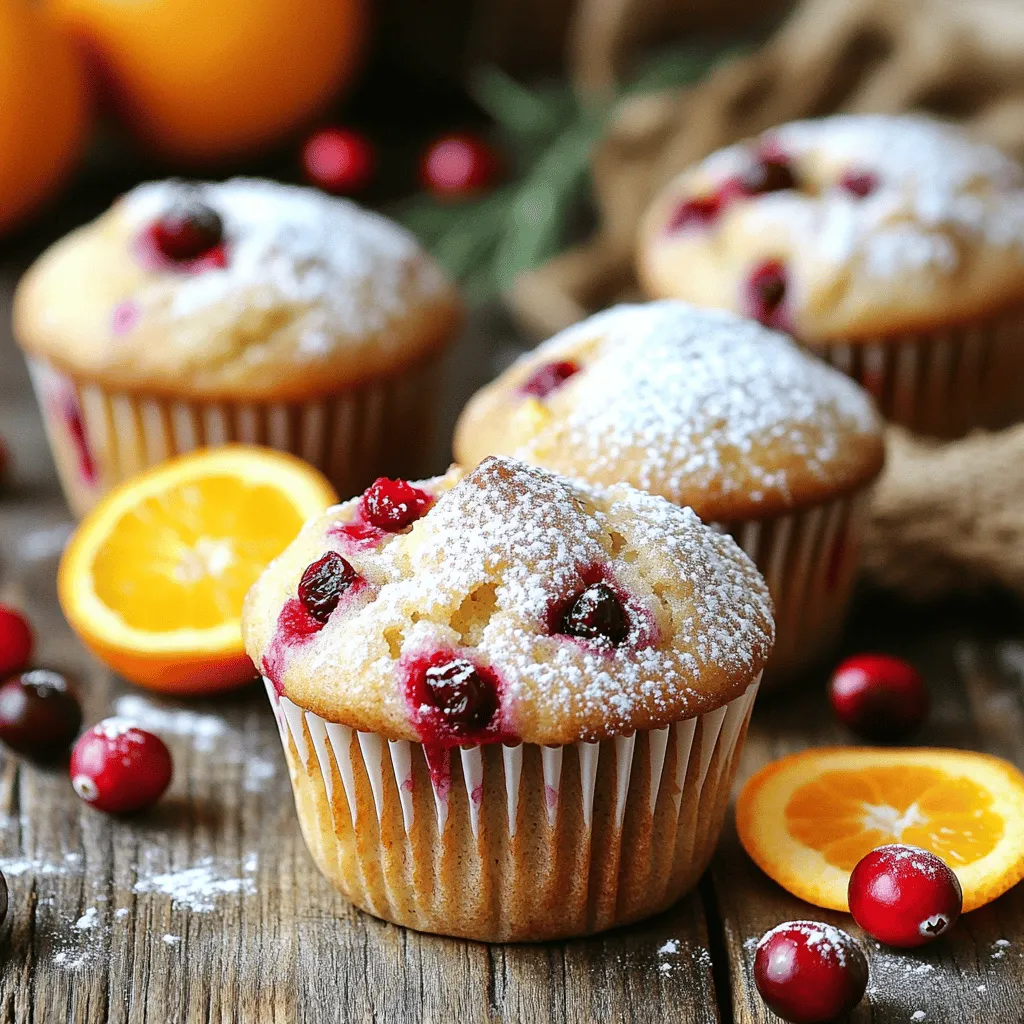 Die Hauptzutaten machen die Muffins frisch und lecker. Hier sind sie: - 2 Tassen Weizenmehl - 1 Tasse frische Cranberries, grob gehackt - 1 große Orange, abgerieben und ausgepresst - 1/2 Tasse Kristallzucker - 1/2 Tasse brauner Zucker, leicht gepackt Diese Zutaten geben den Muffins ihren tollen Geschmack und die schöne Farbe. Frische Cranberries sind wichtig. Sie bringen eine süß-saure Note in die Muffins. Die Orange gibt ihnen einen fruchtigen Duft. Diese Zutaten sind ebenfalls wichtig für die Textur und den Geschmack: - 1/2 Tasse ungesalzene Butter, geschmolzen - 1 Tasse Buttermilch - 2 große Eier - 2 Teelöffel Backpulver - 1 Teelöffel Natron Die Butter macht die Muffins schön saftig. Buttermilch sorgt für einen weichen Biss. Eier helfen, die Muffins gut zu binden. Backpulver und Natron lassen sie schön aufgehen. Wenn du etwas mehr Crunch magst, füge diese Zutaten hinzu: - 1/4 Tasse gehackte Walnüsse oder Pekannüsse Die Nüsse bringen eine extra Textur. Sie passen gut zu dem fruchtigen Geschmack. Du kannst sie aber auch weglassen, wenn du es lieber einfach magst. Für das vollständige Rezept, schau dir [Full Recipe] an. - Heize den Ofen auf 175°C vor. - Bereite dein Muffinblech vor. Du kannst es mit Muffinförmchen auslegen oder leicht einfetten. - Nimm eine große Schüssel. - Vermenge das Weizenmehl, den Kristallzucker, den braunen Zucker, das Backpulver, das Natron und das Salz. - Verwende einen Schneebesen, um alles gut zu vermischen. - In einer separaten Schüssel nimm die geschmolzene Butter. - Füge die Buttermilch, die Eier, den frisch gepressten Orangensaft, die abgeriebene Orangenschale und den Vanilleextrakt hinzu. - Verquirle alles gut, bis die Mischung glatt ist. - Gib die feuchten Zutaten zu den trockenen Zutaten. - Füge die gehackten Cranberries und die Nüsse hinzu, falls du sie verwendest. - Hebe die Mischung vorsichtig unter, bis sie gerade so vermischt ist. Übermixen kann die Muffins hart machen. - Verteile den Teig gleichmäßig auf die Muffinförmchen. Fülle jedes Förmchen zu etwa zwei Dritteln. - Backe die Muffins im vorgeheizten Ofen für 18-20 Minuten. Ein Zahnstocher sollte sauber herauskommen. - Nimm die Muffins aus dem Ofen und lass sie fünf Minuten im Blech abkühlen. - Übertrage sie dann auf ein Kuchengitter, um vollständig auszukühlen. - Serviere die Muffins warm oder bei Raumtemperatur. Um die perfekte Konsistenz zu erreichen, ist es wichtig, den Teig nicht zu übermixen. Wenn du die trockenen und feuchten Zutaten mischst, benutze einen sanften Faltbewegung. Du möchtest kleine Klumpen im Teig sehen. Diese Klumpen helfen den Muffins, fluffig zu bleiben. Die richtige Teigkonsistenz ist entscheidend. Der Teig sollte dick, aber nicht trocken sein. Wenn der Teig zu flüssig ist, werden die Muffins nicht richtig aufgehen. Halte dich an die Mengenangaben im Rezept, um die besten Ergebnisse zu erzielen. Um gleichmäßige Muffins zu backen, achte darauf, dass der Teig gleichmäßig in die Förmchen verteilt ist. Verwende einen Eisportionierer für eine messbare Menge. So bekommst du gleich große Muffins. Ein Zahnstocher-Test ist ein bewährter Trick. Stecke einen Zahnstocher in die Mitte eines Muffins. Wenn er sauber herauskommt, sind die Muffins fertig. So vermeidest du, dass sie überbacken oder zu feucht sind. Serviere die Muffins warm oder bei Raumtemperatur. Warme Muffins schmecken besonders gut. Bestäube sie mit Puderzucker für einen süßen Touch. Zur Dekoration kannst du eine Scheibe Orange oder einige ganze Cranberries verwenden. Das macht die Muffins ansprechender. Eine schöne Präsentation steigert das Esserlebnis und bringt Gäste zum Staunen. {{image_4}} Sie können die Cranberry Orange Muffins ganz einfach anpassen. Fügen Sie Schokolade hinzu. Dunkle Schokolade passt gut. Auch andere Früchte sind möglich. Wie wäre es mit Himbeeren oder Äpfeln? Diese bringen neue Aromen. Möchten Sie Nüsse verwenden? Walnüsse oder Pekannüsse sind eine tolle Wahl. Sie geben den Muffins einen knusprigen Biss. Wenn Sie auf Zucker achten, nutzen Sie alternative Süßungsmittel. Honig oder Ahornsirup funktionieren gut. Diese sind oft gesünder und lecker. Sie können auch eine glutenfreie Option ausprobieren. Verwenden Sie einfach glutenfreies Mehl. So genießen Sie die Muffins ohne Sorge. Die Saison bringt viele tolle Früchte. Im Herbst können Sie Äpfel oder Birnen hinzufügen. Diese Früchte geben den Muffins eine neue Tiefe. Im Winter sind getrocknete Cranberries eine gute Wahl. Diese Variationen halten das Rezept frisch und spannend. Es gibt immer neue Möglichkeiten für Ihre Muffins. Um die Cranberry Orange Muffins frisch zu halten, bewahre sie in einem luftdichten Behälter auf. Stelle sicher, dass sie vollständig abgekühlt sind, bevor du sie lagerst. Die optimale Temperatur liegt bei Raumtemperatur. So bleiben sie weich und lecker. Unter diesen Bedingungen sind die Muffins bis zu drei Tage frisch. Wenn du sie länger aufbewahren möchtest, ist das Einfrieren eine gute Option. Um die Muffins einzufrieren, lasse sie zuerst abkühlen. Wickel jeden Muffin in Frischhaltefolie ein. Lege die eingewickelten Muffins in einen Gefrierbeutel. Achte darauf, die Luft herauszudrücken, um Gefrierbrand zu vermeiden. So bleiben sie bis zu drei Monate haltbar. Um gefrorene Muffins aufzutauen, lege sie einfach bei Raumtemperatur für etwa zwei Stunden aus. Du kannst sie auch kurz in die Mikrowelle legen, um sie schneller aufzutauen. Hast du Muffins übrig? Verwende sie kreativ! Du kannst sie in einen Frühstücksauflauf verwandeln. Zerschneide die Muffins und lege sie in eine Auflaufform. Mische Eier, Milch und Gewürze und gieße die Mischung darüber. Backe es dann, bis es fest ist. Eine andere Idee ist, die Muffins in einen Smoothie zu mixen. Sie fügen eine leckere Süße hinzu und machen deinen Drink cremiger. Cranberry Orange Muffins bleiben frisch für etwa 2-3 Tage bei Raumtemperatur. Lagern Sie sie in einem luftdichten Behälter. So bleiben sie weich und lecker. Wenn Sie sie länger aufbewahren möchten, können Sie sie einfrieren. Gut verpackt, halten sie bis zu drei Monate im Gefrierfach. Lassen Sie sie vor dem Essen einfach bei Raumtemperatur auftauen. Ja, Sie können gefrorene Cranberries verwenden. Lassen Sie sie jedoch vorher auftauen und gut abtropfen. So verhindern Sie, dass Ihr Muffinteig zu feucht wird. Gefrorene Cranberries sind oft genauso gut wie frische. Sie sind auch praktisch, wenn frische Cranberries nicht verfügbar sind. Um fluffige Muffins zu bekommen, sollten Sie den Teig nicht übermixen. Mischen Sie die trockenen und feuchten Zutaten nur, bis sie gerade kombiniert sind. Übermäßiges Rühren macht die Muffins dicht. Achten Sie darauf, frische Backpulver und Natron zu verwenden. Diese Zutaten helfen dabei, die Muffins beim Backen aufzulockern. Ja, die Muffins können vegan sein. Tauschen Sie die Eier durch Apfelmus oder Leinsamen-Ei aus. Verwenden Sie pflanzliche Butter oder Öl statt ungesalzener Butter. Ersetzen Sie die Buttermilch durch pflanzliche Milch mit etwas Zitronensaft. So erhalten Sie eine leckere vegane Version der Muffins. Sie benötigen einige grundlegende Utensilien zum Backen. Hier sind die wichtigsten: - Muffinblech - Muffinförmchen oder Antihaft-Spray - Große Rührschüssel - Kleine Rührschüssel - Schneebesen oder Löffel - Messbecher und Löffel Diese Utensilien helfen Ihnen, die Muffins einfach und schnell zuzubereiten. Cranberry Orange Muffins sind lecker und einfach zu machen. Wir haben die Hauptzutaten, zusätzlichen Zutaten und Optionen besprochen. Die Schritt-für-Schritt-Anleitung hilft dir, sie perfekt hinzubekommen. Tipps zur Konsistenz und Lagerung machen das Backen noch einfacher. Denk an Varianten und gesunde Alternativen. Am Ende bleibt das Ziel, schmackhafte Muffins zu genießen. Viel Spaß beim Backen!