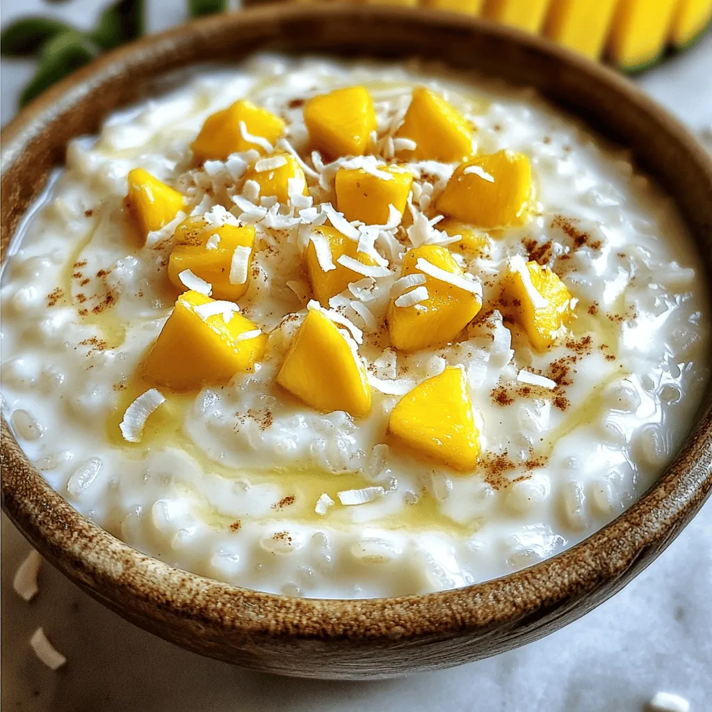 Für meinen cremigen Kokosreis-Pudding benötige ich einige einfache, aber leckere Zutaten. Hier ist die Liste: - 1 Tasse Jasminreis - 4 Tassen Kokosmilch - 1/2 Tasse Zucker - 1/4 Teelöffel Salz - 1 Teelöffel Vanilleextrakt - 1/2 Teelöffel gemahlener Zimt - 1/4 Tasse ungesüßte Kokosraspel - Frische Mango oder Ananas, gewürfelt (zum Garnieren) - Zusätzlich Zimt oder geröstete Kokosraspel (zum Dekorieren) Diese Zutaten sorgen für einen tollen Geschmack und eine cremige Konsistenz. Wenn du den Pudding weniger süß magst, kannst du andere Süßungsmittel verwenden. Honig oder Agavendicksaft sind tolle Optionen. Diese geben dem Pudding einen besonderen Geschmack. Du kannst auch Kokosblütenzucker verwenden. Er hat einen milden, karamelligen Geschmack. Denke daran, die Menge anzupassen. Die Kokosmilch ist der Star dieses Rezepts. Achte darauf, eine hochwertige Kokosmilch zu wählen. Sie sollte dick und cremig sein. Biologische Kokosmilch ist oft besser, da sie ohne Zusatzstoffe ist. Schüttel die Dose gut, bevor du sie öffnest. Oft setzen sich die festen Teile ab. Wenn du frische Kokosmilch finden kannst, ist das natürlich ideal! Zuerst spülst du den Jasminreis gründlich ab. Verwende kaltes Wasser, bis es klar ist. Dieser Schritt entfernt überschüssige Stärke. So wird der Reis schön cremig. Lass den Reis dann abtropfen, während du die anderen Zutaten bereitstellst. Nimm einen mittelgroßen Topf und gib den abgetropften Reis und die Kokosmilch hinein. Stelle den Herd auf mittlere Hitze. Rühre die Mischung gut um. Wenn sie kocht, senkst du die Hitze. Füge Zucker, Salz und Vanilleextrakt hinzu. Rühre alles gut durch. Decke den Topf ab und lasse die Mischung 20 bis 25 Minuten köcheln. Rühre gelegentlich um. Der Reis wird weich und die Konsistenz wird cremig. Nach dem Kochen fügst du gemahlenen Zimt und Kokosraspel hinzu. Rühre nochmal gut um. Lass den Pudding fünf Minuten ruhen. Er dickt beim Abkühlen weiter ein. Jetzt kannst du ihn warm oder kalt servieren. Für eine besondere Note garniere den Pudding mit frischer Mango oder Ananas. Optional streue etwas Zimt oder geröstete Kokosraspel darüber. Das Rezept findest du im Full Recipe. Ein häufiger Fehler beim Kochen von Kokosreis-Pudding ist, den Reis nicht abzuspülen. Wenn du das tust, wird der Pudding klebrig und nicht cremig. Achte darauf, den Reis gut zu spülen, bis das Wasser klar ist. Ein weiterer Fehler ist das Kochen bei zu hoher Hitze. Dies kann den Pudding anbrennen lassen. Koche immer bei mittlerer bis niedriger Hitze. Der Schlüssel zu einem perfekten Kokosreis-Pudding ist Geduld. Lass den Pudding bei niedriger Hitze köcheln. Rühre gelegentlich um, damit er gleichmäßig dick wird. Nach dem Kochen ist es wichtig, ihn 5 Minuten ruhen zu lassen. Dies hilft, die Konsistenz weiter zu verbessern. Wenn du etwas mehr Geschmack möchtest, füge etwas mehr Zimt oder Vanilleextrakt hinzu. Für die Garnierung sind frische Früchte eine tolle Wahl. Mango oder Ananas passen perfekt. Du kannst auch geröstete Kokosraspel oder eine Prise Zimt verwenden. Diese geben dem Pudding einen zusätzlichen Crunch und Geschmack. Serviere ihn warm oder kalt, je nach deinem Wunsch. Für eine besondere Note kannst du auch etwas Schokoladensauce darüber träufeln. Wenn du diese Tipps befolgst, wird dein Kokosreis-Pudding immer ein Hit sein. Probiere es mit dem Full Recipe aus, um das beste Ergebnis zu erzielen! {{image_4}} Du kannst den cremigen Kokosreis-Pudding auf viele Arten verbessern. Frisches Obst bringt Farbe und Geschmack. Probiere gewürfelte Mango oder Ananas. Diese Früchte ergänzen die Süße der Kokosmilch perfekt. Auch Beeren wie Himbeeren oder Erdbeeren sind eine gute Wahl. Sie sorgen für einen frischen Kontrast. Du kannst sie einfach oben drauf legen. So sieht dein Dessert noch schöner aus. Dieser Pudding ist von Natur aus vegan und glutenfrei. Du kannst ihn leicht anpassen. Verwende zum Beispiel einen anderen Süßstoff wie Ahornsirup oder Agavendicksaft. Achte darauf, dass die Kokosmilch ungesüßt ist. Das macht ihn noch gesünder. Wenn du auf Gluten achtest, ist dieser Pudding eine tolle Wahl. Du brauchst nur die Zutaten zu prüfen, um sicher zu sein. Gewürze können den Geschmack deines Puddings stark verändern. Zimt ist ein Klassiker. Du kannst aber auch Kardamom oder Muskatnuss probieren. Diese Gewürze geben dem Pudding eine besondere Note. Ein Hauch von Vanilleextrakt verstärkt den Geschmack ebenfalls. Experimentiere mit verschiedenen Kombinationen, um deinen perfekten Pudding zu finden. So wird jedes Mal ein neues Erlebnis. Für das vollständige Rezept, schau dir den Full Recipe an. Wenn du deinen cremigen Kokosreis-Pudding aufbewahren möchtest, dann ist der Kühlschrank der beste Ort. Stelle ihn in einen luftdichten Behälter. So bleibt er frisch und lecker. Lass den Pudding zuerst abkühlen, bevor du ihn in den Kühlschrank stellst. Dadurch vermeidest du Kondenswasser und eine wässrige Konsistenz. Der Pudding hält sich gut im Kühlschrank für etwa drei bis vier Tage. Wenn du ihn wieder aufwärmen möchtest, mache das langsam. Du kannst ihn in der Mikrowelle oder auf dem Herd erwärmen. Füge ein wenig Kokosmilch hinzu, um die Cremigkeit zu erhalten. Rühre gut um, damit er gleichmäßig warm wird. So schmeckt er fast wie frisch zubereitet. Du kannst den Kokosreis-Pudding auch einfrieren. Teile ihn in Portionen und lege sie in gefriergeeignete Behälter. Achte darauf, etwas Platz zu lassen, da der Pudding beim Gefrieren expandiert. Er hält sich bis zu drei Monate im Gefrierfach. Zum Auftauen, stelle die Portionen einfach in den Kühlschrank über Nacht. Dann erwärmst du sie, wie oben beschrieben. So hast du immer einen leckeren Snack parat. Ja, Kokosreis-Pudding bietet einige gesundheitliche Vorteile. Kokosmilch enthält gesunde Fette, die gut für das Herz sind. Der Pudding liefert auch Kohlenhydrate aus dem Reis, die dir Energie geben. Du kannst ihn leicht anpassen, um den Zuckergehalt zu reduzieren. Verwende weniger Zucker oder ein anderes Süßungsmittel. Das macht ihn noch gesünder. Ja, du kannst Jasminreis durch anderen Reis ersetzen. Arborio-Reis oder Basmati-Reis sind gute Alternativen. Arborio-Reis sorgt für eine cremige Textur, während Basmati-Reis einen feinen Duft hat. Achte darauf, die Kochzeit anzupassen, da verschiedene Reissorten unterschiedlich lange brauchen. Probiere es aus und finde deinen Favoriten! Kokosreis-Pudding ist vielseitig. Er passt gut zu frischen Früchten, wie Mango oder Ananas. Serviere ihn mit einem Stück Schokoladenkuchen für einen süßen Genuss. Du kannst ihn auch als Basis für andere Desserts nutzen. Zum Beispiel, als Füllung für Torten oder in Schalen mit anderen Leckereien. Lass deiner Kreativität freien Lauf! Kokosreis-Pudding ist einfach zuzubereiten und eine schmackhafte Wahl. Wir haben die besten Zutaten, Tipps und Variationen besprochen. Vergiss nicht, die richtige Kokosmilch auszuwählen. Achte auch auf häufige Fehler, um dein Dessert perfekt hinzubekommen. Der Pudding lagert gut und lässt sich leicht aufwärmen oder einfrieren. Probier verschiedene Früchte oder Gewürze aus, um neue Geschmäcker zu entdecken. Dieser Pudding bleibt ein Hit, egal wie du ihn servierst. Viel Spaß beim Ausprobieren!