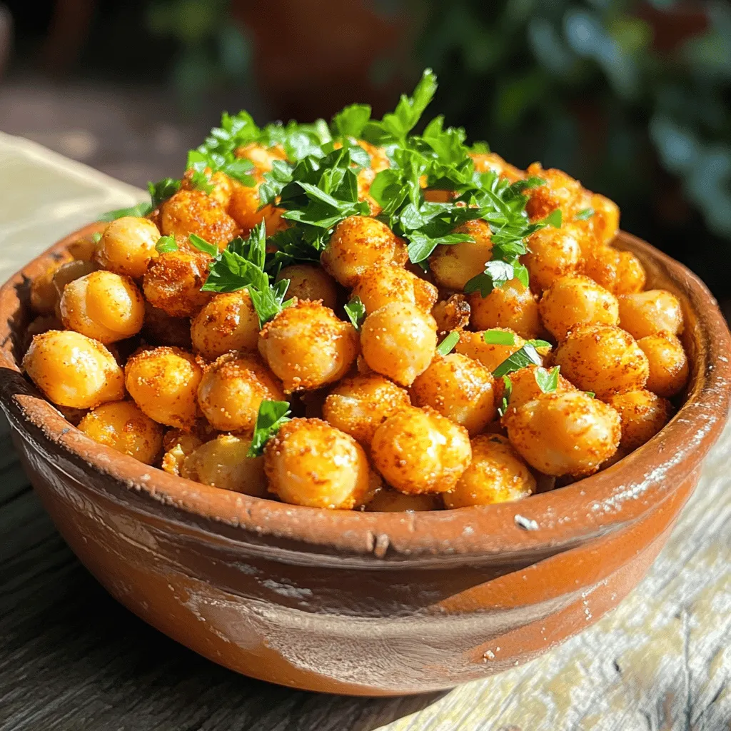 - 1 Dose (425 g) Kichererbsen - 2 Esslöffel Olivenöl - Verschiedene Gewürze (Paprika, Knoblauchpulver, Kreuzkümmel) Die Grundzutaten für knusprige Kichererbsen sind einfach und vielseitig. Kichererbsen aus der Dose sind perfekt, da sie bereits gekocht sind. Sie sparen Zeit und sind schnell bereit. Das Olivenöl hilft den Gewürzen, gut an den Kichererbsen zu haften. Es sorgt auch für eine schöne goldene Farbe beim Backen. Für mehr Geschmack kannst du weitere Gewürze hinzufügen. Curry-Pulver gibt einen tollen, warmen Geschmack. Italienische Kräuter wie Oregano oder Basilikum verleihen deinen Kichererbsen ein frisches Aroma. Frische Kräuter sind auch eine tolle Wahl. Probiere Petersilie oder Koriander, um eine frische Note zu bringen. Diese Anpassungen machen dein Gericht einzigartig und spannend. Um die Kichererbsen perfekt zuzubereiten, benötigst du einige Küchengeräte. Ein Ofen ist ideal, um die Kichererbsen knusprig zu backen. Wenn du einen Air Fryer hast, kannst du diesen ebenfalls nutzen. Der Air Fryer bringt eine tolle Knusprigkeit, ohne viel Öl. Beide Geräte sind einfach zu bedienen und liefern hervorragende Ergebnisse. Wenn du mehr über die Zubereitung erfahren möchtest, schau dir die [Full Recipe] an. Um perfekte Kichererbsen zu machen, müssen Sie zuerst die Kichererbsen abtropfen und gut spülen. Das entfernt die Stärke und macht sie knuspriger. Nach dem Spülen legen Sie die Kichererbsen auf ein Küchentuch. Tupfen Sie sie gründlich trocken. Dieser Schritt ist wichtig. Wenn sie feucht bleiben, werden sie nicht knusprig. Jetzt kommt der spaßige Teil: das Würzen! Nehmen Sie eine große Schüssel. Geben Sie die trockenen Kichererbsen hinein. Fügen Sie 2 Esslöffel Olivenöl, 1 Teelöffel geräuchertes Paprikapulver, 1 Teelöffel Knoblauchpulver, 1/2 Teelöffel gemahlenen Kreuzkümmel, 1/2 Teelöffel gemahlenen Koriander, und Cayennepfeffer hinzu. Streuen Sie auch Salz und Pfeffer nach Geschmack hinein. Mischen Sie alles gut, bis die Kichererbsen gleichmäßig mit dem Öl und den Gewürzen bedeckt sind. So schmecken sie besser. Jetzt backen wir die Kichererbsen! Wenn Sie den Ofen benutzen, heizen Sie ihn auf 200 °C vor. Verteilen Sie die gewürzten Kichererbsen in einer einzigen Schicht auf einem mit Backpapier ausgelegten Blech. Backen Sie sie für 20-25 Minuten. Wenden Sie sie nach 10 Minuten, damit sie gleichmäßig bräunen. Wenn Sie einen Air Fryer verwenden, stellen Sie ihn auf 180 °C ein. Kochen Sie die Kichererbsen etwa 15-20 Minuten. Prüfen Sie sie regelmäßig, um sicherzustellen, dass sie nicht anbrennen. Für das vollständige Rezept schauen Sie sich bitte die [Full Recipe] an. Um die Kichererbsen richtig zu trocknen, verwende ein sauberes Küchentuch. Verteile die Kichererbsen darauf und tupfe sie vorsichtig ab. Ein trockener Start ist wichtig für die Knusprigkeit. Je mehr Feuchtigkeit du entfernst, desto besser wird das Ergebnis. Die Temperatur im Ofen spielt eine große Rolle. Heize deinen Ofen auf 200 °C vor. Eine hohe Temperatur hilft, die Kichererbsen schön knusprig zu machen. Achte darauf, sie gleichmäßig zu backen, damit sie nicht anbrennen. Ein häufiges Problem sind zu weiche Kichererbsen. Wenn sie nicht knusprig werden, kann das an zu viel Feuchtigkeit liegen. Stelle sicher, dass du die Kichererbsen gut trocknest. Wenn sie trotzdem weich bleiben, backe sie länger. Ein weiterer Fehler ist das Überfüllen des Backblechs. Achte darauf, dass die Kichererbsen in einer einzigen Schicht liegen. Kichererbsen passen gut zu vielen Dips. Probiere Hummus oder Joghurt-Dips. Sie sind auch lecker in Salaten oder als Snack. Du kannst sie als knusprige Beilage zu Suppen servieren. Für einen besonderen Touch kannst du frische Kräuter wie Petersilie oder Koriander darüber streuen. Für die vollständige Anleitung, sieh dir das [Full Recipe] an. {{image_4}} Es gibt viele Wege, knusprige Kichererbsen zu würzen. Eine süß-saurer Variante ist sehr beliebt. Du kannst etwas Honig oder Agavensirup hinzufügen. Diese süßen Aromen harmonieren toll mit der Würze der Kichererbsen. Für einen scharfen Kick empfehle ich, scharfe Gewürze wie Cayennepfeffer oder Chili zu verwenden. Diese Gewürze geben den Kichererbsen eine aufregende Note. Du kannst die Schärfe je nach Vorliebe anpassen. Knusprige Kichererbsen sind perfekt für alle, die vegan oder glutenfrei essen. Sie sind eine gesunde Snack-Option ohne tierische Produkte oder Gluten. Du kannst sie auch zu Salaten oder Suppen hinzufügen. Die Zubereitung von Kichererbsen kann von vielen Küchen inspiriert werden. Indische Gewürze wie Garam Masala geben einen tollen Geschmack. Mexikanische Gewürze wie Kreuzkümmel oder Chili machen die Kichererbsen noch interessanter. Mit diesen Variationen kannst du deinen eigenen Twist kreieren. Du kannst die Kichererbsen nach Lust und Laune anpassen. Für das vollständige Rezept besuche die [Full Recipe]. Um die knusprigen Kichererbsen frisch zu halten, bewahre sie in einem luftdichten Behälter auf. So bleiben sie crunchy und lecker. Lagere sie an einem kühlen, trockenen Ort. Vermeide es, sie im Kühlschrank zu lagern, da die Feuchtigkeit die Textur beeinträchtigen kann. Wenn du sie länger aufbewahren möchtest, kannst du die Kichererbsen auch einfrieren. Achte darauf, sie vollständig abkühlen zu lassen, bevor du sie in einem Gefrierbeutel aufbewahrst. Ich koche oft eine große Menge Kichererbsen vor. So habe ich einen schnellen Snack bereit. Du kannst sie nach dem Abkühlen in Portionen aufteilen. Bewahre die Kichererbsen in deinem Kühlschrank auf. So sind sie ein perfekter Snack für zwischendurch oder als Topping für Salate. Wenn du die Kichererbsen im Voraus zubereitest, spare Zeit und kannst sie nach Belieben würzen. Wenn deine Kichererbsen nicht mehr knusprig sind, gibt es einen einfachen Trick. Heize deinen Ofen auf 180 °C vor. Lege die Kichererbsen auf ein Backblech und backe sie für etwa 5-10 Minuten. Dies stellt die Knusprigkeit schnell wieder her. Du kannst sie auch in der Luftfritteuse aufwärmen. Stelle die Temperatur auf 200 °C und backe sie für 3-5 Minuten. So sorgen sie wieder für einen knusprigen Genuss! Knusprige Kichererbsen bleiben bis zu fünf Tage im Kühlschrank frisch. Lagere sie in einem luftdichten Behälter. So bleiben sie knusprig. Vermeide es, sie in einer feuchten Umgebung zu lagern. Du kannst sie auch nach dem Abkühlen auf ein Küchentuch legen, um die Feuchtigkeit zu entziehen. Ja, du kannst andere Bohnen verwenden. Weiße Bohnen oder schwarze Bohnen sind gute Alternativen. Die Zubereitung bleibt ähnlich. Spüle die Bohnen gut ab und trockne sie gründlich. Beachte, dass die Textur und der Geschmack sich leicht ändern können. Ja, knusprige Kichererbsen sind gesund. Sie enthalten Ballaststoffe, Proteine und wichtige Nährstoffe. Diese Nährstoffe unterstützen die Verdauung und geben dir Energie. Sie sind eine großartige Snack-Option, die weniger Fett und Zucker hat als viele Chips. Um die Kichererbsen würziger zu machen, füge mehr Gewürze hinzu. Experimentiere mit Currypulver oder Chili für einen scharfen Kick. Du kannst auch frische Kräuter wie Thymian oder Rosmarin verwenden. Mische sie einfach in die Gewürzmischung, bevor du die Kichererbsen backst. Diese kleinen Anpassungen machen das Rezept noch spannender. In diesem Artikel habe ich Ihnen gezeigt, wie man knusprige Kichererbsen zubereitet. Wir haben die Hauptzutaten und Gewürze besprochen. Ich gab Tipps für die perfekte Konsistenz und verriet, wie man häufige Fehler vermeidet. Sie können Geschmäcker anpassen und verschiedene Aufbewahrungsmethoden nutzen. Jetzt sind Sie bereit, diese gesunde Snacks selbst zu machen. Testen Sie die Variationen und entdecken Sie Ihre Favoriten!