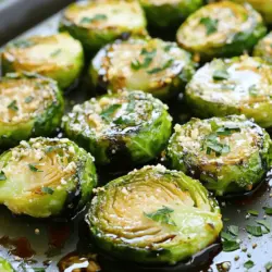 Für dieses leckere Gericht brauchst du: - 680 g Brüsselsprossen, gewaschen, geputzt und halbiert - 60 ml Olivenöl - 4 Knoblauchzehen, fein gehackt - 50 g frisch geriebener Parmesan - Salz und Pfeffer nach Geschmack Diese Zutaten geben den Brüsselsprossen einen tollen Geschmack. Die frischen Brüsselsprossen sind wichtig. Sie sorgen für eine knackige Textur und einen süßen Geschmack nach dem Rösten. Neben den Hauptzutaten füge auch diese hinzu: - 1 Teelöffel Knoblauchpulver - 1 Teelöffel rote Pepperoni-Flocken (optional) Knoblauchpulver verstärkt den Knoblauchgeschmack. Die roten Pepperoni-Flocken geben einen kleinen Kick. Du kannst sie weglassen, wenn du es milder magst. Um die besten Röst-Brüsselsprossen zu machen, wähle frische, feste Brüsselsprossen. Achte darauf, dass sie keine braunen Flecken haben. Für den Parmesan nutze frisch geriebenen Käse. Er schmilzt besser und gibt mehr Geschmack. Wenn möglich, verwende hochwertiges Olivenöl. Es macht einen großen Unterschied im Geschmack. Für die besten Ergebnisse folge der [Full Recipe]. So stellst du sicher, dass dein Gericht perfekt gelingt! Heize zuerst deinen Ofen auf 200 °C vor. Dies hilft, die Brüsselsprossen gleichmäßig zu rösten. Bereite die Zutaten vor: Du brauchst 680 g Brüsselsprossen, 60 ml Olivenöl, 4 fein gehackte Knoblauchzehen, 50 g frisch geriebenen Parmesan, Salz, Pfeffer, 1 Teelöffel Knoblauchpulver und 1 Teelöffel rote Pepperoni-Flocken, falls du es scharf magst. Wasche und schneide die Brüsselsprossen in der Mitte durch. In einer großen Schüssel vermenge die halbierten Brüsselsprossen mit dem Olivenöl. Füge die gehackten Knoblauchzehen, das Knoblauchpulver, Salz und Pfeffer hinzu. Wenn du es würziger magst, gib die roten Pepperoni-Flocken dazu. Mische alles gut, bis die Brüsselsprossen gleichmäßig mit der Marinade bedeckt sind. Verteile die Brüsselsprossen auf einem Backblech in einer einzigen Schicht. Röste sie im Ofen für 20-25 Minuten. Rühre sie nach der Hälfte der Zeit um, damit sie gleichmäßig bräunen. Wenn sie goldbraun und knusprig sind, nimm sie heraus. Bestreue sie sofort mit dem frisch geriebenen Parmesan und lege das Blech für weitere 5 Minuten zurück in den Ofen. Der Käse sollte schmelzen und leicht bräunlich werden. Vor dem Servieren träufle etwas Balsamico-Glasur darüber, um einen tollen Geschmack zu erzielen. Genieße deine Knoblauch Parmesan Röst-Brüsselsprossen heiß! Für das vollständige Rezept schau dir [Full Recipe] an. Um die besten Knoblauch Parmesan Röst-Brüsselsprossen zu machen, brauchst du den richtigen Ofen. Heize ihn auf 200 °C vor. Dies sorgt dafür, dass die Brüsselsprossen gleichmäßig garen. Achte darauf, sie in einer einzigen Schicht auf das Backblech zu legen. Überfüllung führt zu Dämpfung, nicht zu Röstung. Röste die Brüsselsprossen für 20 bis 25 Minuten. Rühre sie nach der Hälfte der Zeit um. So bräunen sie gleichmäßig und werden knusprig. Am Ende bestreue sie mit Parmesan und röste sie weitere 5 Minuten. So schmilzt der Käse perfekt. Ein häufiger Fehler ist, die Brüsselsprossen nicht richtig zu würzen. Salz und Pfeffer sind wichtig, um den Geschmack zu verstärken. Ein weiterer Fehler ist, nicht genug Öl zu verwenden. Das Öl hilft, die Röstung zu fördern und die Aromen zu vereinen. Achte darauf, frischen Knoblauch zu verwenden. Getrockneter Knoblauch hat nicht den gleichen Geschmack. Wenn du die Röst-Brüsselsprossen zu lange im Ofen lässt, werden sie bitter. Halte also ein Auge darauf! Du kannst die Aromen auf verschiedene Weisen verbessern. Füge einen Spritzer Zitrone hinzu, um Frische zu bringen. Ein wenig Honig oder Ahornsirup kann die Süße erhöhen. Wenn du es scharf magst, verwende mehr rote Pepperoni-Flocken. Eine Prise geräuchertes Paprikapulver gibt den Brüsselsprossen eine neue Dimension. Experimentiere mit frischen Kräutern wie Thymian oder Rosmarin. Diese Kräuter passen gut zu dem Parmesan und dem Knoblauch. Für das gesamte Rezept, schau dir [Full Recipe] an. {{image_4}} Wenn du keinen Parmesan magst oder eine andere Option suchst, probiere Pecorino. Pecorino hat einen ähnlichen Geschmack, aber ist etwas salziger. Du kannst auch Grana Padano verwenden, wenn du einen milderen Käse bevorzugst. Diese Alternativen geben den Röst-Brüsselsprossen eine leckere Note. Um das Rezept vegan zu machen, lasse den Käse einfach weg. Ersetze ihn durch Hefeflocken. Diese Flocken geben einen käsigen Geschmack und sind voll von Nährstoffen. Du kannst auch vegane Käsesorten verwenden, die im Handel erhältlich sind. So bleibt dein Gericht lecker und pflanzlich. Du kannst dein Gericht vielseitig gestalten. Füge Karotten oder Süßkartoffeln hinzu, um mehr Süße und Farbe zu bringen. Blumenkohl oder Zucchini passen ebenfalls gut. Experimentiere auch mit verschiedenen Kräutern. Rosmarin oder Thymian können der Mischung einen frischen Geschmack verleihen. Jede neue Zutat bringt eigene Aromen und macht das Gericht spannend! Röst-Brüsselsprossen sind lecker und einfach zu lagern. Lass die Brüsselsprossen nach dem Rösten auf Raumtemperatur abkühlen. Lege sie in einen luftdichten Behälter. So bleiben sie frisch. Du kannst sie im Kühlschrank für 3 bis 5 Tage aufbewahren. Wenn du sie wieder aufwärmst, nutze den Ofen oder die Pfanne. Dadurch bleiben sie knusprig. Wenn du Reste hast, gibt es viele Möglichkeiten zur Wiederverwertung. Du kannst die Röst-Brüsselsprossen in Salaten verwenden. Sie passen gut zu frischem Gemüse oder einer leckeren Vinaigrette. Du kannst sie auch in ein Sandwich oder Wrap einfüllen. Das gibt deinem Gericht einen tollen Geschmack. Eine weitere Idee ist, die Brüsselsprossen in einer Quiche zu backen. So schaffst du ein neues, schmackhaftes Gericht. Das Einfrieren ist eine tolle Option. Du kannst die Röst-Brüsselsprossen einfrieren, um sie länger haltbar zu machen. Lege sie nach dem Abkühlen in einen Gefrierbeutel. Achte darauf, die Luft herauszudrücken. So bleiben sie frisch. Du kannst die gefrorenen Brüsselsprossen direkt im Ofen rösten. Das ist praktisch und spart Zeit. Röst-Brüsselsprossen bleiben im Kühlschrank etwa 3 bis 5 Tage frisch. Lagere sie in einem luftdichten Behälter. Wenn du sie länger aufbewahren möchtest, friere sie ein. So bleiben sie bis zu 3 Monate haltbar. Achte darauf, sie gut zu verpacken, um Gefrierbrand zu vermeiden. Ja, du kannst die Brüsselsprossen im Voraus zubereiten. Du kannst sie waschen, putzen und halbieren. Mische sie dann mit Olivenöl und Gewürzen, aber röste sie nicht sofort. Lagere die Mischung im Kühlschrank bis zu 24 Stunden. Röste sie dann, wenn du bereit bist. So sparst du Zeit und hast frische Röst-Brüsselsprossen. Ja, dieses Rezept ist glutenfrei. Die Zutaten enthalten kein Gluten. Achte jedoch darauf, dass alle verwendeten Produkte, wie der Parmesan und die Balsamico-Glasur, glutenfrei sind. So kannst du sicher sein, dass du ein leckeres und sicheres Gericht hast. In diesem Artikel haben wir die geheimen Zutaten für köstliche Knoblauch Parmesan Röst-Brüsselsprossen besprochen. Ich habe dir eine einfache Schritt-für-Schritt-Anleitung gegeben, um das Beste aus deinen Brüsselsprossen herauszuholen. Wir haben Tipps geteilt, um perfekte Röstungen zu erreichen und häufige Fehler zu vermeiden. Variationen zeigen dir kreative Wege, das Rezept anzupassen. Zuletzt hast du erfahren, wie du die Röst-Brüsselsprossen richtig lagerst und aufbereitest. Mit diesen Infos wirst du deine Brüsselsprossen lieben!