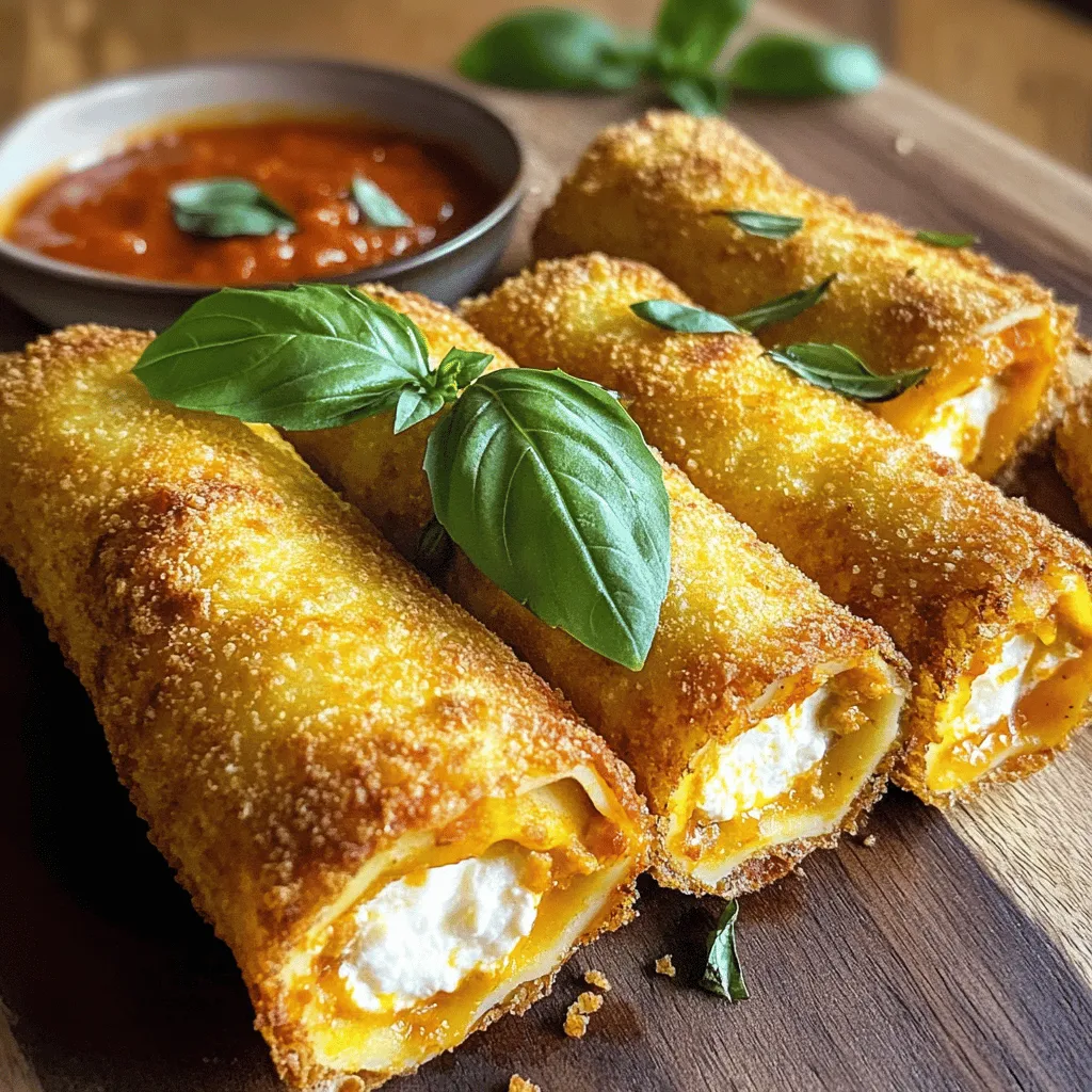 - 2 Lasagne-Nudeln, gekocht und in Streifen geschnitten - 1 Tasse Ricotta-Käse - 1 Tasse geriebener Mozzarella-Käse - 1/2 Tasse geriebener Parmesan-Käse Die Lasagne-Nudeln sind die Basis. Sie bringen die Form und Struktur. Ricotta-Käse macht die Füllung cremig. Mozzarella und Parmesan fügen Geschmack und Textur hinzu. Diese Käsesorten schmelzen gut und machen das Gericht lecker. - 1 Esslöffel frisch gehacktes oder 1 Teelöffel getrocknetes Basilikum - 1 Teelöffel Knoblauchpulver - 1 Teelöffel Salz - 1/2 Teelöffel schwarzer Pfeffer - 1 Tasse Marinara-Sauce (zum Dippen) Frische Kräuter wie Basilikum geben Farbe und Aroma. Knoblauchpulver bringt einen tollen Geschmack. Salz und Pfeffer sind wichtig, um alles abzurunden. Marinara-Sauce dient als perfekter Dip, um die Röllchen noch köstlicher zu machen. Wenn du mehr Aromen magst, probiere andere Gewürze. Zuerst mische ich den Ricotta, Mozzarella, Parmesan und ein Ei in einer Schüssel. Diese Mischung ist die Grundlage für die Füllung. Ich füge dann frisches oder getrocknetes Basilikum, Knoblauchpulver, Salz und Pfeffer hinzu. Es ist wichtig, alles gut zu vermengen. So entsteht eine gleichmäßige Käsemischung, die viel Geschmack hat. Als Nächstes schneide ich die gekochten Lasagne-Nudeln in Streifen. Diese Streifen sind die Basis für die Röllchen. Am Anfang jedes Streifens gebe ich einen Esslöffel der Käsemischung. Dann rolle ich die Nudeln fest auf. So entstehen kleine, leckere Lasagne-Röllchen. Achte darauf, dass sie richtig gefüllt sind, damit sie beim Frittieren nicht auseinanderfallen. Nun bereite ich den Korb des Air Fryers vor. Ich sprühe ihn leicht mit Kochspray ein, um ein Anhaften zu verhindern. Dann lege ich die Lasagne Fritta-Röllchen hinein. Es ist wichtig, dass sie sich nicht berühren. So werden sie gleichmäßig gar. Ich stelle den Air Fryer auf 190°C ein und frittiere die Röllchen für 10-12 Minuten. Sie sollten goldbraun und knusprig sein. Während sie garen, erwärme ich die Marinara-Sauce in einem kleinen Topf. So ist sie bereit zum Dippen, wenn die Röllchen fertig sind. Für das vollständige Rezept, schau dir die [Full Recipe] an! Für die beste Lasagne Fritta ist das Verhältnis von Käse und Gewürzen wichtig. Ich empfehle, eine Tasse Ricotta, eine Tasse Mozzarella und eine halbe Tasse Parmesan zu kombinieren. Dieses Verhältnis sorgt für einen cremigen und geschmackvollen Biss. Achte darauf, die Füllung nicht zu feucht zu machen. Zu viel Flüssigkeit kann die Röllchen matschig machen. Verwende frischen Käse und achte darauf, dass die Mischung gut vermengt ist. Die Präsentation macht das Gericht besonders. Serviere die Lasagne Fritta auf einem schönen Teller. Garniere sie mit frischen Basilikumblättern. Ein kleines Schälchen mit warmer Marinara-Sauce daneben macht das Dippen einfach und lecker. Um die Röllchen noch spannender zu machen, kannst du sie mit geriebenem Parmesan bestreuen, bevor du sie frittierst. Das gibt eine extra knusprige Schicht. {{image_4}} Für eine vegetarische Version der Air Fryer Lasagna Fritta können Sie Gemüsefüllungen verwenden. Dazu eignen sich Spinat, Zucchini oder Paprika. Diese Gemüsesorten geben Geschmack und Nährstoffe. Sie können sie einfach in kleine Stücke schneiden und in die Käsemischung einarbeiten. Wenn Sie vegan leben, kaufen Sie veganen Käse. Viele Marken bieten tolle Alternativen, die gut schmelzen. Wollen Sie mehr Geschmack? Fügen Sie Wurst oder Fleisch hinzu. Hackfleisch oder italienische Wurst passt perfekt. Braten Sie das Fleisch vorher an, damit es zart ist. Experimentieren Sie auch mit verschiedenen Käsesorten. Feta oder Gouda geben Ihrer Lasagna Fritta einen neuen Twist. Sie können auch Kräuter wie Oregano oder Thymian hinzufügen, um mehr Aroma zu bekommen. Diese Variationen machen das Rezept noch spannender und passen es an Ihren Geschmack an. Um die Reste von Lasagne Fritta frisch zu halten, lege sie in den Kühlschrank. Du kannst die Röllchen in einem luftdichten Behälter aufbewahren. So bleiben sie bis zu drei Tage frisch. Alternativ kannst du auch Papierhandtücher verwenden. Lege ein Handtuch zwischen die Röllchen, um Feuchtigkeit zu absorbieren. Dies hilft, die Röllchen knusprig zu halten. Die besten Methoden zum Aufwärmen sind der Air Fryer oder der Ofen. Stelle den Air Fryer auf 180°C ein. Frittiere die Röllchen für etwa fünf Minuten. So werden sie wieder knusprig. Im Ofen kannst du sie bei 180°C für zehn bis zwölf Minuten aufwärmen. Achte darauf, sie nicht zu lange zu erhitzen, damit sie nicht austrocknen. Die Haltbarkeit im Kühlschrank beträgt etwa drei Tage. Wenn du die Röllchen einfrieren möchtest, lege sie in einen Gefrierbeutel. Sie halten sich bis zu drei Monate im Gefrierschrank. Achte darauf, die Röllchen gut zu verpacken, um Gefrierbrand zu vermeiden. Die Zubereitungszeit für Air Fryer Lasagna Fritta beträgt etwa 20 Minuten. Die gesamte Zeit, inklusive Frittieren, ist 30 Minuten. Das ist schnell und einfach. Du kannst diese köstlichen Röllchen in kurzer Zeit zubereiten und genießen. Ja, du kannst Lasagna Fritta im Voraus zubereiten. Du kannst die Röllchen bis zu einem Tag vorher machen. Lagere sie einfach im Kühlschrank. Wenn du bereit bist, sie zu frittieren, sprühe sie leicht mit Kochspray ein. So bleiben sie frisch und lecker. Es gibt viele Alternativen zu Marinara-Sauce. Du kannst Pesto, Alfredo-Sauce oder sogar eine würzige Salsa verwenden. Jeder Dip bringt einen neuen Geschmack. Probiere verschiedene Kombinationen aus, um deinen Favoriten zu finden. Air Fryer Lasagna Fritta ist ein schnelles und leckeres Gericht. Wir haben die Hauptzutaten wie Käse und Nudeln besprochen. Die Schritt-für-Schritt-Anleitung hilft dir, die perfekte Konsistenz zu erreichen. Denk daran, beim Servieren kreativ zu sein. Ob mit Gemüse oder Fleisch, die Variationen sind endlos. Lagere die Röllchen richtig, um ihren Geschmack zu bewahren. Jetzt könntest du es ausprobieren! Lass dich von den Möglichkeiten inspirieren und bringe Spaß in deine Küche.
