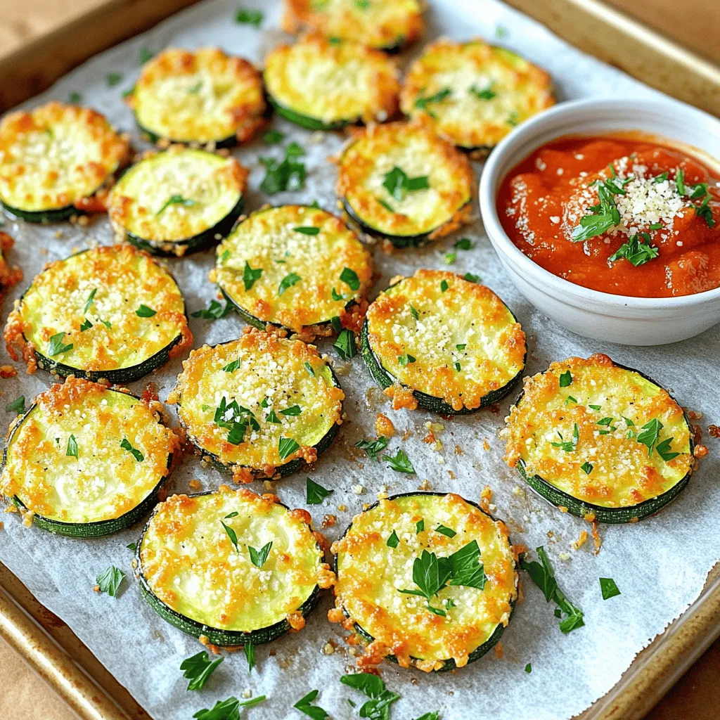Um diese leckeren Zucchini-Runden zuzubereiten, benötigen Sie einige wichtige Zutaten: - 2 mittelgroße Zucchini, in 1/4-Zoll dicke Scheiben geschnitten - 1 Tasse Panko-Brösel - 1/2 Tasse frisch geriebener Parmesan-Käse - 1 Teelöffel Knoblauchpulver - 1 Teelöffel italienische Kräuter - 1/2 Teelöffel Salz - 1/4 Teelöffel schwarzer Pfeffer - 2 große Eier - 1/4 Tasse Weizenmehl - Olivenöl-Spray Diese Zutaten geben den Zucchini-Runden ihren tollen Geschmack und die knusprige Textur. Es gibt einige Möglichkeiten, die Zutaten zu variieren. Wenn Sie keinen Parmesan mögen, probieren Sie Pecorino oder einen anderen Hartkäse. Möchten Sie die Zucchini vegan halten? Nutzen Sie Leinsamen oder Chiasamen als Ei-Ersatz. Für mehr Geschmack können Sie auch Paprika oder Cayennepfeffer hinzufügen. Frische Zucchini sind der Schlüssel zu diesem Rezept. Achten Sie darauf, dass die Zucchini fest und glänzend sind. Vermeiden Sie Zucchini mit weichen Stellen oder dunklen Flecken. Kleinere Zucchini sind oft zarter und haben einen besseren Geschmack. Lagern Sie sie im Kühlschrank, um ihre Frische zu bewahren. Für das vollständige Rezept schauen Sie sich den Abschnitt über die Zubereitung an. Zucchini sind einfach zuzubereiten. Beginne damit, die Zucchini zu waschen. Schneide sie in gleichmäßige Scheiben, etwa 1/4 Zoll dick. So garen sie gleichmäßig. Achte darauf, dass sie frisch sind. Frische Zucchini haben eine glatte Haut und sind fest. Dies sorgt für den besten Geschmack. Die Breadcrumb-Mischung ist wichtig für die Knusprigkeit. Verwende Panko-Brösel für mehr Crunch. Mische die Brösel mit frisch geriebenem Parmesan. Füge Knoblauchpulver, italienische Kräuter, Salz und Pfeffer hinzu. Diese Gewürze geben den Zucchini einen tollen Geschmack. Mische alles gut. So haftet die Mischung besser an den Zucchini. Heize deinen Ofen auf 220 °C vor. Lege ein Backblech mit Backpapier aus. Tauche jede Zucchinischeibe zuerst in Mehl, dann in Eier und schließlich in die Bröselmischung. Achte darauf, dass die Brösel gut haften. Lege die Zucchini auf das Backblech und besprühe sie leicht mit Olivenöl. Das hilft, die Runden knusprig zu machen. Backe sie 20-25 Minuten lang. Wende sie zur Hälfte der Zeit. Sie sollten goldbraun und knusprig sein. Ein häufiger Fehler ist, die Zucchini nicht richtig vorzubereiten. Zucchini hat viel Wasser. Wenn Sie sie nicht gut abtrocknen, werden die Runden matschig. Schneiden Sie die Zucchini und lassen Sie sie auf einem Küchentuch liegen. So entziehen Sie ihr etwas Feuchtigkeit. Außerdem sollten Sie die Zucchini nicht zu dick schneiden. Dünnere Scheiben werden knuspriger. Um die Zucchini richtig knusprig zu machen, verwenden Sie Panko-Brösel. Diese sind leicht und luftig. Sie geben mehr Crunch als normale Brösel. Achten Sie darauf, die Zucchini nach dem Panieren mit Olivenöl-Spray zu besprühen. So bräunen sie besser. Backen Sie die Runden auf einem Blech, das nicht überfüllt ist. Platz ist wichtig, damit die Luft zirkulieren kann. Servieren Sie die Zucchini-Runden heiß. Legen Sie sie auf einen schönen Teller. Garnieren Sie die Runden mit frisch gehackter Petersilie. Ein wenig extra Parmesan macht das Gericht besonders lecker. Sie können auch Marinara-Soße dazugeben. Diese Kombination macht die Zucchini-Runden noch schmackhafter. Diese Tipps helfen, Ihre Crispy Garlic Parmesan Zucchini Rounds schön zu präsentieren und köstlich zu genießen. Für das vollständige Rezept schauen Sie sich die [Full Recipe] an. {{image_4}} Um den Geschmack Ihrer Crispy Garlic Parmesan Zucchini Rounds zu verbessern, probieren Sie neue Gewürze aus. Fügen Sie Paprika für eine rauchige Note hinzu. Ein Hauch von Cayennepfeffer bringt Schärfe. Für einen mediterranen Touch verwenden Sie Kräuter der Provence. Diese Variationen helfen, das Gericht ganz neu zu erleben. Für eine vegane Version der Zucchini Rounds können Sie die Eier durch pflanzliche Alternativen ersetzen. Verwenden Sie zum Beispiel Leinsamen oder Chia-Samen. Diese binden die Zutaten gut. Statt Parmesan können Sie Hefeflocken verwenden, um einen ähnlichen Geschmack zu erzielen. Diese Anpassungen machen das Rezept für alle zugänglich. Die Zucchini Rounds passen gut zu verschiedenen Beilagen und Dips. Servieren Sie sie mit einer frischen Salatbeilage, um einen gesunden Kontrast zu bieten. Ein klassischer marinara Dip ist immer eine gute Wahl. Auch ein Knoblauch-Dip oder Tzatziki bringen zusätzliche Frische. Diese Kombinationen machen das Essen noch interessanter. Für die vollständige Rezeptur besuchen Sie die Full Recipe. Wenn Sie Zucchini-Runden übrig haben, lassen Sie sie zuerst abkühlen. Legen Sie sie dann in einen luftdichten Behälter. So bleiben sie frisch. Nutzen Sie Pergamentpapier, um die Runden zu trennen. So vermeiden Sie, dass sie zusammenkleben. Um die Zucchini-Runden aufzuwärmen, verwenden Sie den Ofen. Heizen Sie ihn auf 190 °C vor. Legen Sie die Runden auf ein Backblech. Backen Sie sie für etwa 10 Minuten. So werden sie wieder knusprig. Die Mikrowelle macht sie weich, also meiden Sie das. Im Kühlschrank halten die Runden etwa 3 Tage. Wenn Sie sie länger aufbewahren möchten, frieren Sie sie ein. Legen Sie sie in einen gefrierfesten Behälter. Dort halten sie bis zu 3 Monate. Denken Sie daran, sie vor dem Essen aufzutauen und dann aufzuwärmen. Für das gesamte Rezept, einschließlich der Zubereitung, schauen Sie sich die [Full Recipe] an. Die Zubereitung dauert etwa 15 Minuten. Das Backen braucht 20 bis 25 Minuten. Ingesamt sind es also etwa 40 Minuten bis zur fertigen Mahlzeit. Diese Zeit ist perfekt, wenn Sie schnell etwas Leckeres machen möchten. Ja, Sie können die Zucchini im Voraus vorbereiten. Panieren Sie die Scheiben und legen Sie sie auf ein Backblech. Decken Sie das Blech mit Folie ab und stellen Sie es in den Kühlschrank. So bleiben sie frisch bis zum Backen. Backen Sie sie dann einfach, wenn Sie bereit sind. Wenn Sie keine Panko-Brösel haben, nutzen Sie normale Semmelbrösel. Für einen anderen Geschmack probieren Sie auch Cornflakes oder Haferflocken. Zerkleinern Sie sie einfach in einer Küchenmaschine. Diese Optionen geben der Zucchini einen knusprigen Biss. Zusammenfassend bieten die Crispy Garlic Parmesan Zucchini Rounds viele Möglichkeiten. Wir haben die Zutaten, die Zubereitung und wichtige Tipps besprochen. Denke daran, frische Zucchini zu wählen und die richtigen Techniken anzuwenden. Vermeide häufige Fehler, um dein Gericht perfekt knusprig zu machen. Probiere die Variationen für neuen Geschmack und lagere Reste richtig, damit du lange Freude daran hast. Mit diesen Tipps gelingt dir ein köstliches Gericht, das sicher jeder lieben wird.
