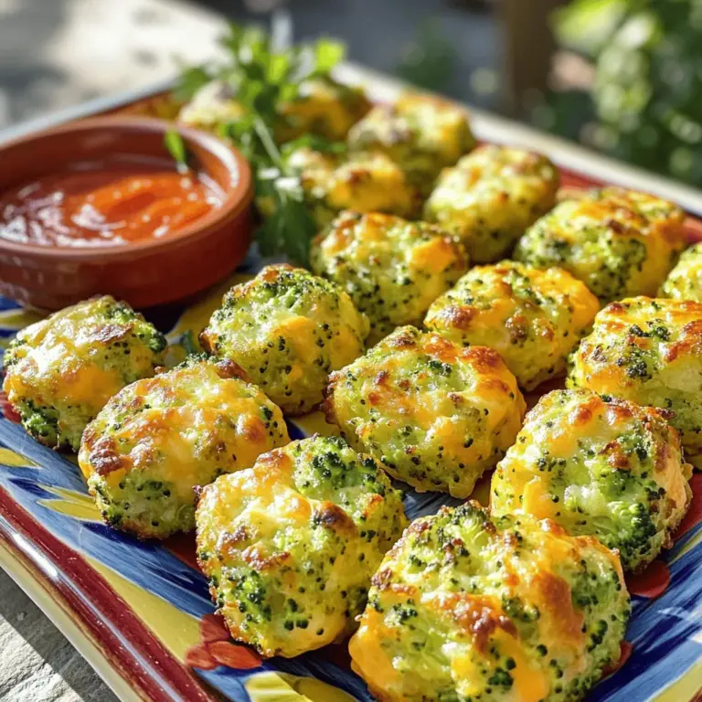 Für die Käse-Brokkoli-Täschchen brauchst du: - 2 Tassen frische Brokkoliröschen, gedämpft und gehackt - 1 Tasse geriebener Cheddar-Käse - 1/2 Tasse Semmelbrösel (vorzugsweise Vollkorn) - 1/4 Tasse frisch geriebener Parmesan-Käse - 1 großes Ei, verquirlt - 1 Teelöffel Knoblauchpulver - 1/2 Teelöffel Zwiebelpulver - Salz und Pfeffer nach Geschmack - Kochspray oder Olivenöl zum Backen Wenn du keinen Brokkoli magst, kannst du auch Blumenkohl verwenden. Er hat einen ähnlichen Geschmack und passt gut zu Käse. Für eine glutenfreie Option, ersetze die Semmelbrösel durch glutenfreie Brösel oder Haferflocken. Du kannst auch andere Käsesorten wie Gouda oder Mozzarella ausprobieren, um den Geschmack zu ändern. Achte beim Kauf von Brokkoli auf feste, grüne Röschen ohne braune Flecken. Frischer Brokkoli hat einen knackigen Stiel. Wenn du Käse kaufst, wähle hochwertigen Käse für besseren Geschmack. Frisch geriebener Käse schmilzt besser als vorgeriebener. Wenn du ein Ei auswählst, greife zu Freiland-Eiern für einen besseren Geschmack. Zuerst heize deinen Ofen auf 200°C vor. Das sorgt dafür, dass die Käse-Brokkoli-Täschchen schön knusprig werden. Nimm ein Backblech und lege es mit Pergamentpapier aus. Besprühe es leicht mit Kochspray. Das verhindert das Ankleben und macht die Reinigung einfach. In einer großen Schüssel vermenge die gedämpften und gehackten Brokkoliröschen mit dem geriebenen Cheddar-Käse. Füge die Semmelbrösel, den frisch geriebenen Parmesan, das verquirlte Ei, das Knoblauchpulver und das Zwiebelpulver hinzu. Vergiss nicht, Salz und Pfeffer nach Geschmack beizufügen. Rühre alles gut um, bis du eine teigartige Mischung erhältst. Forme dann mit deinen Händen kleine Täschchen, etwa 4 cm lang. Lege sie auf das vorbereitete Backblech. Achte darauf, genug Abstand zwischen ihnen zu lassen. Das hilft beim Backen, damit sie nicht zusammenkleben. Besprühe die Oberseite der Brokkoli-Täschchen leicht mit Kochspray oder träufle etwas Olivenöl darüber. Das sorgt für eine schöne Bräunung. Backe die Täschchen im Ofen für 20-25 Minuten, bis sie goldbraun und außen knusprig sind. Nimm sie aus dem Ofen und lasse sie vor dem Servieren leicht abkühlen. Serviere die Käse-Brokkoli-Täschchen mit einer Beilage aus Marinara-Sauce oder Ranch-Dressing. Arrangiere sie auf einer bunten Platte, garniert mit frischer Petersilie für einen tollen Farbkontrast. Die Details zur Zubereitung findest du in der [Full Recipe]. Ein häufiger Fehler beim Zubereiten von Käse-Brokkoli-Täschchen ist die Verwendung von zu viel Flüssigkeit. Achte darauf, dass der Brokkoli gut abgetropft ist. Zu viel Feuchtigkeit macht die Mischung matschig. Ein weiterer Fehler ist, die Mischung nicht gut genug zu vermischen. Alle Zutaten müssen gleichmäßig verteilt sein. Das sorgt für gleichmäßigen Geschmack und Konsistenz. Die perfekte Konsistenz deiner Käse-Brokkoli-Täschchen ist wichtig. Du möchtest eine feste, formbare Masse. Wenn die Mischung zu trocken ist, füge etwas mehr Ei hinzu. Ist sie zu feucht, gib mehr Semmelbrösel dazu. Forme die Täschchen gleichmäßig, etwa 4 cm lang. Dies hilft beim gleichmäßigen Backen. Präsentation macht das Essen noch besser. Serviere die Käse-Brokkoli-Täschchen auf einer bunten Platte. Garnieren mit frischer Petersilie bringt Farbe. Dazu passt eine Beilage aus Marinara-Sauce oder Ranch-Dressing. Diese Dips verleihen zusätzlichen Geschmack. Für die beste Wirkung platziere die Täschchen in einem schönen Muster. So wird dein Gericht zu einem echten Hingucker! {{image_4}} Eine tolle Möglichkeit, Ihre Käse-Brokkoli-Täschchen zu variieren, ist, andere Käsesorten zu verwenden. Zum Beispiel können Sie Gouda für einen sanften, süßen Geschmack wählen. Feta-Käse bringt eine salzige Note. Mozzarella sorgt für eine zähe, schmelzende Textur. Experimentieren Sie mit verschiedenen Käsesorten, um Ihren Lieblingsgeschmack zu finden. Denken Sie daran, dass der Käse gut schmelzen sollte. Die Gewürze können einen großen Unterschied machen. Fügen Sie Paprika oder Chili-Pulver für etwas Schärfe hinzu. Kräuter wie Oregano oder Basilikum bringen frische Aromen. Sie können auch etwas Senf oder Worcestersauce untermischen, um das Ganze interessanter zu machen. Verwenden Sie frische Kräuter, wenn möglich, da sie mehr Geschmack bieten. Probieren Sie verschiedene Kombinationen aus, um Ihren perfekten Mix zu finden. Wenn Sie Veganer sind, ersetzen Sie den Käse durch pflanzliche Alternativen. Nutzen Sie Nusskäse oder Hefeflocken für den Käsegeschmack. Anstelle von Eiern können Sie Leinsamen oder Chiasamen verwenden. Für glutenfreie Optionen verwenden Sie glutenfreie Semmelbrösel oder Hafermehl. Diese Anpassungen machen die Brokkoli-Täschchen für alle zugänglich. So können Sie jeden an Ihrem leckeren Gericht teilnehmen lassen. Bewahre die Käse-Brokkoli-Täschchen in einem luftdichten Behälter auf. So bleiben sie frisch. Im Kühlschrank halten sie sich gut bis zu drei Tage. Wenn du sie länger aufbewahren möchtest, solltest du sie einfrieren. Um die Käse-Brokkoli-Täschchen einzufrieren, lege sie auf ein Backblech. Stelle sicher, dass sie nicht aneinanderkleben. Friere sie für etwa zwei Stunden ein, bis sie fest sind. Danach kannst du sie in einen Gefrierbeutel geben. So bleiben sie bis zu drei Monate frisch. Um die Täschchen wieder aufzuwärmen, lege sie auf ein Backblech. Backe sie bei 180°C (350°F) für etwa 10-15 Minuten. So werden sie knusprig und lecker. Du kannst sie auch in der Mikrowelle aufwärmen, aber sie werden nicht so knusprig. Die Käse-Brokkoli-Täschchen halten sich etwa 3 bis 5 Tage im Kühlschrank. Achten Sie darauf, sie in einem luftdichten Behälter zu lagern. So bleibt der Geschmack frisch. Wenn Sie sicherstellen wollen, dass sie länger halten, können Sie sie auch einfrieren. Ja, Sie können die Käse-Brokkoli-Täschchen im Airfryer zubereiten! Heizen Sie den Airfryer auf 200 °C vor. Legen Sie die Täschchen in den Korb und backen Sie sie 12 bis 15 Minuten lang. Drehen Sie sie nach der Hälfte der Zeit um. So werden sie schön knusprig und goldbraun. Zu den Käse-Brokkoli-Täschchen passen viele Dips. Marinara-Sauce ist eine tolle Wahl. Ranch-Dressing gibt einen cremigen Kontrast. Sie können auch einen Joghurt-Dip mit Kräutern ausprobieren. Diese Dips machen das Essen noch leckerer und interessanter. Diese Zusammenfassung zeigt die wichtigsten Punkte zur Zubereitung von Käse-Brokkoli-Täschchen. Wir haben die Zutaten besprochen, Tipps für frische Zutaten gegeben und Alternativen aufgezeigt. Die Schritt-für-Schritt-Anleitung hilft dir beim Zubereiten und Backen. Außerdem haben wir häufige Fehler und Variationen behandelt. Mit diesen Informationen kannst du tolle Käse-Brokkoli-Täschchen machen. Experimentiere mit verschiedenen Käsesorten und Gewürzen für mehr Geschmack. Sorge gut für deine Reste vom Kühlschrank bis zum Gefrierfach. Viel Spaß beim Ausprobieren!