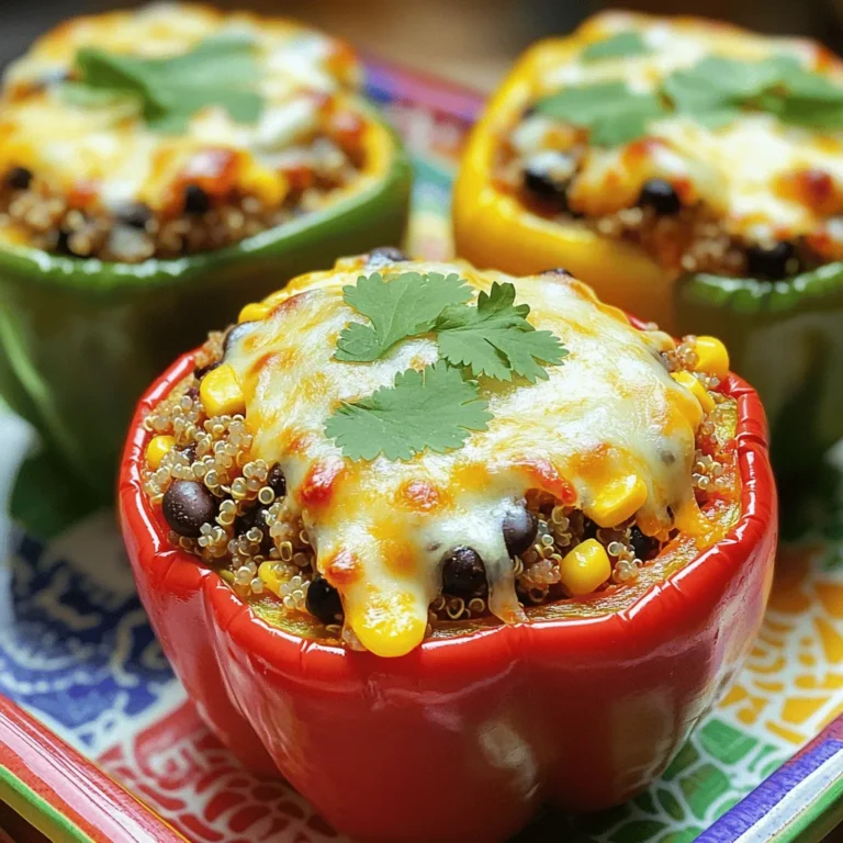 Für ein einfaches und schmackhaftes Gericht brauchst du folgende Hauptzutaten: - 4 große Paprika (nach Wahl der Farbe) - 1 Tasse gekochte Quinoa (oder Reis) - 450 g gemahlenes Truthahn- oder Hähnchenfleisch - 1 Dose (425 g) schwarze Bohnen, abgetropft und abgespült - 1 Tasse Maiskörner (frisch oder gefroren) - 1 Dose (425 g) gewürfelte Tomaten, abgetropft Diese Zutaten sind leicht zu finden und gut kombinierbar. Die Paprika gibt dem Gericht Farbe und Geschmack. Quinoa oder Reis macht die Füllung sättigend. Das gemahlene Fleisch sorgt für eine gute Proteinquelle. Die Bohnen und der Mais fügen eine schöne Textur hinzu. Um den Geschmack zu verbessern, füge diese Gewürze hinzu: - 1 Teelöffel Kreuzkümmel - 1 Teelöffel Chiliflocken oder -pulver - 1 Teelöffel Knoblauchpulver - Salz und Pfeffer nach Geschmack - 1 Tasse geriebener Käse (Cheddar oder mexikanische Mischung) - Frischer Koriander zur Garnitur Kreuzkümmel bringt eine warme Note. Chiliflocken geben einen kleinen Kick. Knoblauchpulver lässt alles herzhaft schmecken. Du kannst die Menge an Salz und Pfeffer anpassen. Der Käse macht die Paprika lecker und cremig. Koriander bringt Frische und Farbe ins Spiel. Diese Beilagen passen gut zu gefüllten Paprika: - Ein einfacher grüner Salat - Reis oder Quinoa als Beilage - Guacamole oder Salsa für mehr Würze Ein frischer Salat bringt einen schönen Kontrast. Reis oder Quinoa kann die Mahlzeit abrunden. Guacamole oder Salsa fügen eine schmackhafte Dimension hinzu und machen das Essen noch interessanter. Du kannst die Beilagen nach deinem Geschmack anpassen. Für die vollständige Zubereitung der gefüllten Paprika schaue dir das [Full Recipe] an. Zuerst wähle deine Paprika. Du kannst rote, grüne oder gelbe Paprika verwenden. Jede Farbe hat ihren eigenen Geschmack. Ich bevorzuge rote Paprika für die Süße. Schneide die Oberseite jeder Paprika ab. Entferne die Samen und die weißen Membranen. Das Innere leicht mit Salz bestreuen. So wird der Geschmack stärker. Jetzt kommt der spannende Teil: die Füllung. Erhitze eine große Pfanne bei mittlerer Hitze. Füge das gemahlene Truthahn- oder Hähnchenfleisch hinzu. Brate es, bis es vollständig durchgegart ist. Danach füge die gekochte Quinoa oder den Reis hinzu. Jetzt kommen die schwarzen Bohnen und der Mais. Die gewürfelten Tomaten dürfen nicht fehlen. Würze die Mischung mit Kreuzkümmel, Chili und Knoblauchpulver. Salz und Pfeffer nicht vergessen! Rühre alles gut um, bis die Zutaten gleichmäßig verteilt sind. Mische dann die Hälfte des geriebenen Käses unter die Füllung. Bewahre die andere Hälfte für später auf. Fülle jede Paprika mit der Mischung. Drücke die Füllung vorsichtig zusammen. Jetzt stelle die gefüllten Paprika in eine Backform. Decke die Form mit Aluminiumfolie ab. Backe die Paprika 25 Minuten lang bei 190°C. So werden sie schön zart. Nimm die Folie ab und streue den restlichen Käse darüber. Backe sie für weitere 10 Minuten, bis der Käse sprudelnd und goldbraun ist. Sobald sie fertig sind, nimm die Paprika aus dem Ofen. Lass sie ein paar Minuten ruhen. Garniere sie mit frischem Koriander. Du findest die komplette Anleitung in der [Vollständigen Rezept]. Die Garzeiten für Paprika hängen von der Größe und der Art ab. Große Paprika brauchen länger als kleine. Normalerweise backe ich große Paprika für 35 bis 40 Minuten. Kleinere Paprika sind nach 20 bis 25 Minuten fertig. Achte darauf, dass die Paprika weich ist, aber nicht auseinanderfällt. Du willst, dass sie gut gefüllt bleibt. Ein häufiges Problem ist die Überfüllung der Paprika. Wenn du zu viel Füllung hineindrückst, platzen sie beim Kochen. Lass etwas Platz oben, damit der Käse schmelzen kann. Außerdem solltest du die Paprika vor dem Füllen leicht salzen. Das gibt mehr Geschmack. Ein weiterer Fehler ist das Nichtvorheizen des Ofens. Ein kalter Ofen macht die Paprika matschig. Der Käse macht den Unterschied! Verwende frischen Käse für den besten Geschmack. Cheddar oder eine mexikanische Mischung sind toll. Mische die Hälfte des Käses in die Füllung. Das sorgt für einen tollen Geschmack. Den Rest streue ich oben drauf, um eine schöne Kruste zu bekommen. Wenn du magst, füge etwas Parmesan hinzu. Das gibt einen extra Kick! {{image_4}} Gefüllte Paprika sind sehr vielseitig. Sie lassen sich leicht an verschiedene Geschmäcker anpassen. Hier sind einige Ideen, die du ausprobieren kannst. Für die vegetarische Version verwende Quinoa oder Reis. Füge gehacktes Gemüse wie Zucchini, Pilze und Spinat hinzu. Du kannst auch Kichererbsen für mehr Protein nehmen. Die Gewürze bleiben gleich, aber du kannst frische Kräuter wie Basilikum oder Petersilie hinzufügen. Diese Kombination macht die Paprika bunt und lecker. Wenn du eine Low-Carb-Diät machst, ersetze den Reis durch Blumenkohlreis. Dieser gibt eine ähnliche Textur, hat aber weniger Kohlenhydrate. Du kannst auch Hackfleisch oder Wurst durch Tofu ersetzen, um die Füllung leicht zu halten. Die Gewürze und der Käse bleiben gleich, um den Geschmack zu bewahren. Für eine italienische Note füge italienische Gewürze wie Oregano und Basilikum hinzu. Statt Käse kannst du Mozzarella verwenden. Für eine mexikanische Variante probiere schwarze Bohnen, Mais und Taco-Gewürz. Toppe die Paprika mit Avocado oder Salsa. Diese Ideen bringen neue Geschmäcker in dein Gericht. Jede Variante bietet eine neue Erfahrung. Du kannst kreativ sein und die Füllungen nach deinem Geschmack anpassen. Für das vollständige Rezept und mehr Ideen schau dir die [Vollständige Rezept] an. Wenn du gefüllte Paprika übrig hast, bewahre sie gut auf. Lege die Reste in einen luftdichten Behälter. So bleiben sie frisch. Stelle sicher, dass der Behälter sauber ist. Du kannst die Reste auch in der Kühltasche aufbewahren. Sie halten sich etwa 3 bis 4 Tage im Kühlschrank. Bei dieser Methode bleibt der Geschmack erhalten. Um gefüllte Paprika einzufrieren, lass sie zuerst abkühlen. Wickele sie dann gut in Frischhaltefolie. Lege sie in einen Gefrierbeutel oder einen luftdichten Behälter. Stelle sicher, dass du die Luft herausdrückst, um Gefrierbrand zu vermeiden. Gefüllte Paprika halten sich bis zu 3 Monate im Gefrierfach. Beim Auftauen lege sie einfach über Nacht in den Kühlschrank. Um die Reste aufzuwärmen, nutze den Ofen oder die Mikrowelle. Für den Ofen, heize ihn auf 180°C vor. Stelle die gefüllten Paprika in eine Auflaufform. Bedecke sie mit Aluminiumfolie, um sie feucht zu halten. Backe sie etwa 20 Minuten lang, bis sie heiß sind. Wenn du die Mikrowelle nutzt, erwärme sie in kurzen Intervallen. Überprüfe zwischendurch die Temperatur. So bleiben die Paprika lecker und saftig. Gefüllte Paprika sind im Kühlschrank etwa 3 bis 5 Tage haltbar. Stelle sicher, dass du sie in einem luftdichten Behälter aufbewahrst. So bleiben sie frisch und lecker. Wenn du sie länger aufbewahren möchtest, friere sie ein. So halten sie bis zu 3 Monate. Ja, du kannst gefüllte Paprika im Voraus zubereiten. Fülle die Paprika und stelle sie in den Kühlschrank. Du kannst sie bis zu 24 Stunden vorher vorbereiten. Wenn du bereit bist, sie zu backen, heize den Ofen vor und backe sie wie gewohnt. So sparst du Zeit und kannst sie schnell servieren. Du kannst viele verschiedene Füllungen für gefüllte Paprika verwenden. Hier sind einige Ideen: - Reis oder Quinoa: Du kannst verschiedene Getreidearten probieren. - Gemüse: Zucchini, Karotten oder Pilze passen gut. - Fleisch: Rinderhack oder sogar Wurst sind lecker. - Käse: Füge Frischkäse oder Feta hinzu, um den Geschmack zu verbessern. Sei kreativ und passe die Füllung an deinen Geschmack an! Gefüllte Paprika sind ein leckeres und vielseitiges Gericht. Wir haben die Hauptzutaten und Gewürze erkundet, um den besten Geschmack zu erzielen. Ich habe eine Schritt-für-Schritt-Anleitung gegeben, die einfach zu befolgen ist. Außerdem habe ich Tipps und Tricks geteilt, um häufige Fehler zu vermeiden. Variationen wie vegetarische und internationale Optionen machen das Gericht spannend. Denk daran, Reste richtig zu lagern und aufzuwärmen. Mit diesen Informationen kannst du gefüllte Paprika besser zubereiten und genießen. Mangelt es dir an Ideen, probiere die verschiedenen Vorschläge aus.