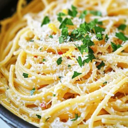 Für mein One Pot Garlic Parmesan Pasta Rezept brauchst du folgende Zutaten: - 340 g Spaghetti oder Fettuccine - 950 ml Gemüsebrühe - 4 Knoblauchzehen, fein gehackt - 1 Esslöffel Olivenöl - 1 Teelöffel rote Chiliflocken (nach Geschmack anpassen) - 100 g frisch geriebener Parmesan-Käse - 240 ml Sahne - Salz und Pfeffer nach Geschmack - 2 Esslöffel frische Petersilie, gehackt (zur Garnitur) - Schale von 1 Zitrone (optional, für mehr Frische) Das Rezept ergibt vier Portionen, perfekt für eine Familie oder Freunde. Wenn du weniger Portionen benötigst, kannst du die Zutaten einfach halbieren. Um mehr zu kochen, verdopple die Mengen. Frische Zutaten machen den Unterschied. Achte beim Kauf auf: - Nudeln: Wähle hochwertige Spaghetti oder Fettuccine. Sie sollten fest und ohne Risse sein. - Knoblauch: Frische Knoblauchzehen haben eine feste Schale und einen starken Duft. - Gemüsebrühe: Verwende eine hochwertige Brühe oder selbstgemachte Brühe für den besten Geschmack. - Käse: Frisch geriebener Parmesan hat mehr Geschmack als der vorgereifte. - Petersilie: Frische Petersilie sollte knackig und grün sein. Vermeide welke Blätter. Mit diesen Tipps gelingt dein Gericht noch besser. Du kannst die Zutaten leicht anpassen, um deinen persönlichen Geschmack zu treffen. Schau dir auch die [Full Recipe] an, um alle Schritte zu sehen. Zuerst brauchen wir einen großen Topf. Heize das Olivenöl bei mittlerer Hitze auf. Füge den gehackten Knoblauch und die Chiliflocken hinzu. Brate dies für 1-2 Minuten. Achte darauf, dass der Knoblauch nicht braun wird. Der Duft ist wirklich köstlich. Gieße die Gemüsebrühe in den Topf. Jetzt ist es Zeit, die Spaghetti oder Fettuccine hinzuzufügen. Bringe die Mischung zum Kochen. Reduziere die Hitze, wenn es kocht. Rühre gelegentlich um. Koche die Pasta 10-12 Minuten, bis sie al dente ist. Die Nudeln nehmen die Brühe gut auf. Sobald die Pasta fertig ist, füge die Sahne hinzu. Dann streue nach und nach den geriebenen Parmesan-Käse hinein. Rühre gut um, bis der Käse schmilzt und die Sauce cremig wird. Wenn die Sauce zu dick ist, kannst du etwas Gemüsebrühe hinzufügen. Schmecke mit Salz und Pfeffer ab. Wenn du magst, füge etwas Zitronenschale für Frische hinzu. Lass die Pasta kurz ruhen. Dann serviere sie heiß, garniert mit frischer Petersilie. Für das gesamte Rezept schau dir die [Full Recipe] an. Ein häufiger Fehler ist, zu viel Flüssigkeit hinzuzufügen. Das macht die Pasta wässrig. Halte dich an die Menge Gemüsebrühe im Rezept. Achte darauf, den Knoblauch nicht zu lange zu braten. Er sollte duften, aber nicht braun werden. Zu viel Hitze macht den Knoblauch bitter. Wenn die Pasta nicht al dente ist, koche sie einfach etwas länger. Die Sauce sollte cremig sein, nicht flüssig. Wenn sie zu dick wird, füge einen Schluck Gemüsebrühe hinzu. Rühre den Käse nach und nach ein. Das hilft, eine glatte Sauce zu erreichen. Wenn du die Pasta ruhen lässt, dickt sie etwas nach. So bekommst du die perfekte Konsistenz. Schmecke die Sauce vor dem Servieren ab. Füge Salz und Pfeffer nach Wunsch hinzu. Möchtest du mehr Schärfe? Gib zusätzliche Chiliflocken dazu. Für eine frische Note kannst du Zitronenschale hinzufügen. Sie bringt einen tollen Kontrast zum Käse. Experimentiere, um deinen perfekten Geschmack zu finden. {{image_4}} Du kannst One Pot Garlic Parmesan Pasta leicht vegetarisch machen. Verwende einfach Gemüsebrühe. Statt Sahne probiere Kokosmilch oder Cashewcreme. Das gibt der Pasta einen tollen Geschmack. Du kannst auch Gemüse wie Spinat, Zucchini oder Paprika hinzufügen. Diese machen das Gericht bunt und gesund. Um mehr Geschmack zu bekommen, füge einige Zutaten hinzu. Kirschtomaten sind eine gute Wahl. Sie bringen Süße und Farbe. Auch Erbsen oder Brokkoli passen gut. Wenn du es würziger magst, füge mehr Chiliflocken oder frische Kräuter hinzu. Nüsse wie Pinienkerne oder Walnüsse geben Crunch und Nährstoffe. Denk daran, die passenden Zutaten nach dem Kochen hinzuzufügen. Du kannst verschiedene Pasta-Sorten verwenden. Spaghetti und Fettuccine sind beliebt. Aber auch Penne oder Fusilli sind lecker. Achte darauf, die Kochzeit anzupassen. Dickere Nudeln brauchen länger. Du kannst die Kochzeit einfach nach den Anweisungen auf der Verpackung richten. Wenn du frische Pasta verwendest, ist die Kochzeit kürzer. Experimentiere mit verschiedenen Sorten, um deinen Favoriten zu finden. Das Rezept für One Pot Garlic Parmesan Pasta ist vielseitig und einfach. Für die vollständige Anleitung, schau dir das [Full Recipe] an. Um Reste von One Pot Garlic Parmesan Pasta richtig zu lagern, warten Sie zuerst, bis die Pasta abgekühlt ist. Füllen Sie die Reste in einen luftdichten Behälter. So bleibt die Pasta frisch und lecker. Sie können die Reste bis zu drei Tage im Kühlschrank aufbewahren. Beim Wiedererwärmen der Pasta gibt es einige einfache Tipps. Nehmen Sie die Pasta aus dem Kühlschrank und geben Sie sie in eine Pfanne. Fügen Sie einen kleinen Schluck Gemüsebrühe oder Sahne hinzu. Dies hilft, die Sauce cremig zu halten. Erwärmen Sie die Pasta bei mittlerer Hitze und rühren Sie oft um. So vermeiden Sie, dass die Pasta anbrennt oder austrocknet. Die Haltbarkeit der One Pot Garlic Parmesan Pasta im Kühlschrank beträgt bis zu drei Tage. Achten Sie darauf, den Behälter gut zu verschließen. Überprüfen Sie die Pasta vor dem Essen auf Geruch oder Aussehen. Wenn sie seltsam aussieht oder riecht, werfen Sie sie lieber weg. Frische Zutaten sorgen für den besten Geschmack, auch nach dem Kochen. Die Zubereitung dauert insgesamt etwa 20 Minuten. Es ist einfach und schnell. Die meiste Zeit verbringt die Pasta im Topf, während sie die Brühe aufnimmt. Ja, du kannst andere Käsesorten nutzen. Mozzarella oder Pecorino sind gute Optionen. Diese Käsesorten geben einen anderen Geschmack. Experimentiere mit verschiedenen Sorten, um deinen Favoriten zu finden. Ja, du kannst glutenfreie Pasta verwenden. Achte darauf, dass sie die gleiche Kochzeit hat. So bleibt das Rezept einfach und lecker. Glutenfreie Optionen sind heute weit verbreitet. In diesem Artikel habe ich die wichtigen Zutaten für die One Pot Garlic Parmesan Pasta erklärt. Ich habe Tipps zur Auswahl und Lagerung frischer Lebensmittel gegeben. Danach folgten die Schritte, um die Pasta lecker zu kochen. Ich habe häufige Fehler und Variationen aufgezeigt. Denke daran, die Sauce nach deinem Geschmack anzupassen. So wird das Gericht individueller und schmackhafter. Vorkochen und Reste lagern hilft dir, Zeit zu sparen. Viel Spaß beim Kochen und Genießen deiner Pasta!