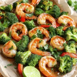 Für das Blechgericht mit Honig-Limetten Garnelen und Brokkoli brauchst du: - 450 g große Garnelen, geschält und entdarmt - 2 Tassen Brokkoliröschen - 1 rote Paprika, in Scheiben geschnitten - 60 ml Honig - 30 ml Limettensaft - 2 Knoblauchzehen, fein gehackt - 15 ml Sojasauce (oder Kokosaminos für glutenfreie Option) - 30 ml Olivenöl - Salz und Pfeffer nach Geschmack - 1 Teelöffel Chiliflocken (optional, für Schärfe) - Frischer Koriander, gehackt (zur Garnierung) Diese Zutaten sind frisch und geschmackvoll. Die Garnelen bringen einen süßen Geschmack. Der Brokkoli sorgt für einen tollen Crunch. Die Paprika fügt eine schöne Farbe hinzu. Du kannst auch anderes Gemüse verwenden. Zucchini, Karotten oder Zwiebeln sind gute Optionen. Diese passen gut zu Garnelen und Brokkoli. Du kannst die Chiliflocken auch weglassen, wenn du es mild magst. Dieses Gericht ist gesund und nahrhaft. Garnelen sind eine gute Proteinquelle. Brokkoli bietet viele Vitamine und Mineralien. Honig bringt natürliche Süße. Limettensaft unterstützt die Verdauung. Olivenöl enthält gesunde Fette. Diese Zutaten ergeben ein ausgewogenes Gericht. Du kannst die Nährstoffe durch frische Kräuter wie Koriander noch steigern. Für mehr Details verwende die [Full Recipe]. Zuerst heize deinen Ofen auf 200 °C vor. Lege ein großes Backblech mit Backpapier aus. Das macht die Reinigung einfacher. Bereite alle Zutaten vor. Schäle und entdarm die Garnelen. Teile den Brokkoli in kleine Röschen. Schneide die rote Paprika in Scheiben. Für die Marinade mische in einer Schüssel 60 ml Honig, 30 ml Limettensaft und 2 fein gehackte Knoblauchzehen. Füge 15 ml Sojasauce und 1 Teelöffel Chiliflocken hinzu, falls du etwas Schärfe magst. Rühre alles gut um, bis die Mischung glatt ist. Gib die Garnelen, Brokkoliröschen und die Paprika in eine große Schüssel. Träufle 30 ml Olivenöl darüber und würze mit Salz und Pfeffer. Mische alles gut. Gieße die Honig-Limetten-Mischung über die Garnelen und das Gemüse. Rühre erneut, damit alles gleichmäßig bedeckt ist. Verteile die Mischung auf dem Backblech. Backe das Ganze 15-20 Minuten. Die Garnelen sollten rosa und durchgegart sein. Der Brokkoli bleibt bissfest. Lass das Gericht nach dem Backen kurz abkühlen. Garniere es mit frischem Koriander. Für das vollständige Rezept verwende die [Full Recipe]. Um die Garnelen und den Brokkoli perfekt zu garen, beachte diese Tipps: - Wähle frische, große Garnelen. Sie sind saftiger und zarter. - Achte darauf, den Brokkoli nicht zu lange zu backen. Er sollte knackig bleiben. - Verteile die Zutaten gleichmäßig auf dem Blech, damit alles gleichmäßig gart. - Drehe die Garnelen und das Gemüse nach der Hälfte der Backzeit um. So bekommst du eine schöne Bräunung. Die Honig-Limetten-Mischung ist sehr anpassbar: - Füge etwas Ingwer für mehr Geschmack hinzu. - Probiere verschiedene Zitrusfrüchte wie Orange oder Grapefruit. - Für eine schärfere Note kannst du mehr Chiliflocken verwenden. - Mische frische Kräuter wie Minze oder Basilikum für einen anderen Twist. Die Garnitur macht das Gericht noch ansprechender: - Verwende frischen Koriander, um das Gericht lebendig zu halten. - Limettenscheiben sind nicht nur schön, sondern auch lecker. - Streue geröstete Sesamsamen darüber für zusätzlichen Crunch. - Serviere das Gericht auf einer großen Platte für eine festliche Präsentation. Für das vollständige Rezept und weitere Tipps schaue dir das Blechgericht mit Honig-Limetten Garnelen und Brokkoli an! {{image_4}} Wenn du keine Garnelen magst, probiere Hühnchen oder Tofu. Beides passt gut zur Honig-Limetten-Mischung. Die Garzeit kann sich leicht ändern, also achte darauf. Für Hühnchen empfehle ich, kleine Stücke zu schneiden. Tofu sollte gut gepresst sein, um die Flüssigkeit zu reduzieren. So absorbiert er die Aromen besser. Du kannst das Gemüse nach deinem Geschmack anpassen. Zucchini, Karotten oder grüne Bohnen funktionieren gut. Mische auch verschiedene Farben für einen schönen Anblick. Die Vielfalt macht das Gericht spannend. Denk daran, die Garzeit könnte sich je nach Gemüse ändern. Härteres Gemüse benötigt mehr Zeit, während weicheres schneller gar ist. Wenn du glutenfrei essen möchtest, nutze Kokosaminos statt Sojasauce. Veganer können Tofu oder Tempeh verwenden. Achte darauf, den Honig durch Agavensirup zu ersetzen, um das Gericht vegan zu machen. Für eine kalorienärmere Option, reduziere das Öl oder benutze weniger Honig. So bleibt der Geschmack, aber die Kalorien sinken. Um das Gericht frisch zu halten, lassen Sie es auf Raumtemperatur abkühlen. Verwenden Sie einen luftdichten Behälter. So bleibt der Geschmack erhalten. Lagern Sie die Garnelen und den Brokkoli zusammen. Dies hilft, die Aromen zu bewahren. Um die Reste aufzuwärmen, nutzen Sie einen Ofen oder eine Mikrowelle. Im Ofen bei 180 °C für 10 Minuten aufwärmen. In der Mikrowelle geben Sie die Reste in eine Schüssel und decken diese ab. Erwärmen Sie es in Intervallen von 1 Minute, bis es heiß ist. So bleibt das Gericht saftig und lecker. Im Kühlschrank bleibt das Gericht bis zu 3 Tage frisch. Achten Sie darauf, es gut abzudecken. Im Gefrierschrank können Sie die Reste bis zu 2 Monate lagern. Stellen Sie sicher, dass Sie es in Portionsgrößen aufteilen. So können Sie es leicht auftauen und genießen. Für die vollständige Anleitung und das Rezept besuchen Sie bitte den [Full Recipe] Link. Die gesamte Zubereitungszeit für dieses köstliche Gericht beträgt etwa 30 Minuten. Die Vorbereitungen nehmen nur etwa 10 Minuten in Anspruch. Danach backen die Garnelen und der Brokkoli im Ofen für 15 bis 20 Minuten. So schnell haben Sie ein gesundes und schmackhaftes Essen auf dem Tisch. Ja, Sie können das Rezept im Voraus vorbereiten. Marinieren Sie die Garnelen und das Gemüse bis zu einem Tag im Voraus. Lagern Sie sie im Kühlschrank. Wenn Sie bereit sind, das Gericht zuzubereiten, legen Sie alles einfach auf das Backblech und backen Sie es. So sparen Sie Zeit an einem geschäftigen Abend. Zu diesem Gericht passen viele Beilagen gut. Hier sind einige Vorschläge: - Reis oder Quinoa als gesunde Basis - Ein frischer grüner Salat für zusätzliche Frische - Knuspriges Brot zum Dippen in die Sauce - Ein leichtes Gemüsegericht für mehr Farbe Probieren Sie diese Kombinationen aus, um Ihr Essen noch besser zu machen. Die Aromen der Honig-Limetten Garnelen harmonieren wunderbar mit vielen Beilagen. Zusammengefasst zeigt dieser Blogbeitrag, wie du ein leckeres Blechgericht zubereitest. Wir haben die Hauptzutaten, die Schritt-für-Schritt-Anleitung und nützliche Tipps behandelt. Denk daran, mit verschiedenen Gemüsesorten und Marinaden zu experimentieren. So passt das Gericht zu deinem Geschmack. Achte auf die Lagerung, damit deine Reste frisch bleiben. Mit diesen Informationen kannst du das Gericht ganz nach deinem Wunsch anpassen. Viel Spaß beim Ausprobieren!