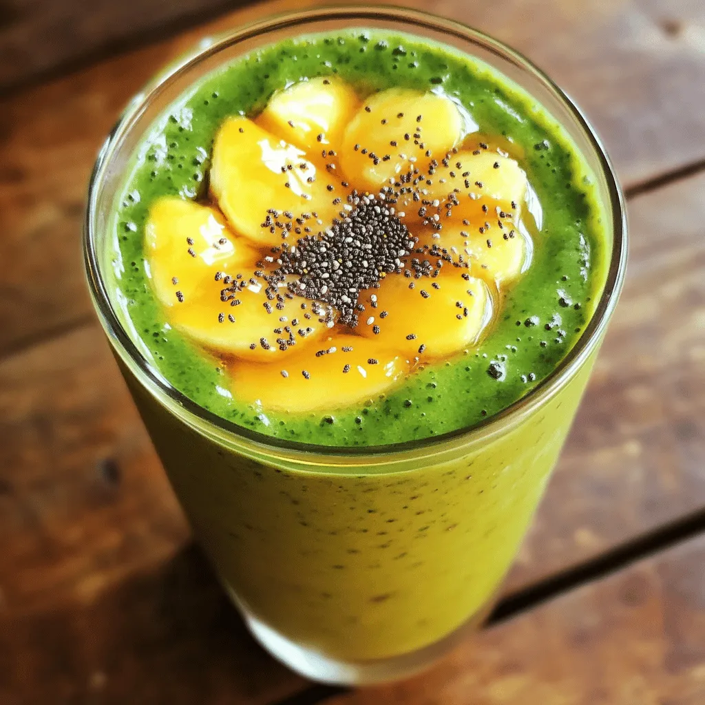 Für einen gesunden Pfirsich-Smoothie benötigst du frische und leckere Zutaten. Hier ist die Liste: - 2 reife Pfirsiche, geschält und gewürfelt - 1 Tasse frische Spinatblätter - 1 Banane, in Scheiben geschnitten - 1 Tasse Mandeldrink (oder eine Milch nach Wahl) - 1 Esslöffel Chiasamen - 1 Esslöffel Honig oder Ahornsirup (nach Geschmack) - Eiswürfel (optional für einen erfrischenden Smoothie) Diese Zutaten bieten eine gute Basis für deinen Smoothie. Pfirsiche geben Süße und Geschmack. Spinat bringt gesunde Nährstoffe. Die Banane macht den Smoothie cremig und sättigend. Wenn du dein Rezept aufpeppen willst, kannst du verschiedene optionale Zutaten hinzufügen. Hier sind einige Vorschläge: - Leinsamen für mehr Ballaststoffe - Avocado für eine cremigere Textur - Proteinpulver für einen zusätzlichen Energiekick - Beeren für mehr Vitamine und Antioxidantien Diese Zutaten bringen zusätzliche Nährstoffe und Geschmack in deinen Smoothie. Du kannst sie anpassen, je nach deinem Geschmack und deinen Bedürfnissen. Um die besten Zutaten für deinen Pfirsich-Smoothie auszuwählen, achte auf folgende Punkte: - Wähle reife Pfirsiche. Sie sollten leicht weich sein und einen süßen Duft haben. - Achte auf frische Spinatblätter. Sie sollten knackig und grün sein. - Nimm eine Banane, die nicht zu fest ist, da sie süßer und leichter zu mischen ist. - Nutze ungesüßte Mandeldrinks, um Zucker zu vermeiden. Diese Tipps helfen dir, die besten Zutaten zu finden. Hochwertige Zutaten machen deinen Smoothie schmackhaft und gesund. Für das vollständige Rezept, schau dir den Abschnitt "Full Recipe" an. Zuerst wasche die frischen Spinatblätter gut. Das hilft, Schmutz zu entfernen. Danach trockne die Blätter mit einem Küchentuch ab. Bereite die Pfirsiche vor, indem du sie schälst und würfelst. Die Banane solltest du in Scheiben schneiden. Diese Vorbereitungen machen das Mixen einfacher und schneller. Gib nun alle vorbereiteten Zutaten in einen Hochleistungsmixer. Füge die gewürfelten Pfirsiche, die Spinatblätter und die Bananenscheiben hinzu. Gieße dann den Mandeldrink dazu. Vergiss nicht die Chiasamen. Wenn du es süßer magst, füge jetzt Honig oder Ahornsirup hinzu. Mixe alles auf hoher Stufe, bis die Mischung schön glatt ist. Wenn der Smoothie zu dick ist, kannst du mehr Mandeldrink hinzufügen. Mixe weiter, bis die Konsistenz perfekt ist. Wenn du einen kühleren Smoothie möchtest, füge ein paar Eiswürfel hinzu. Mixe erneut, bis alles gut vermischt ist. Probiere den Smoothie und passe die Süße an. Gieße ihn in Gläser und genieße den frischen Geschmack! Für das volle Rezept, schau dir den Full Recipe an. Der richtige Mixer macht viel aus. Ein Hochleistungsmixer ist ideal für Smoothies. Er mixt die Früchte sehr gut und macht sie cremig. Stelle sicher, dass der Mixer genug Watt hat. Je stärker der Mixer, desto besser das Ergebnis. Nutze auch einen Spatel, um die Mischung gut zu bewegen. So bleibt nichts am Rand hängen. Manchmal magst du es süßer. Du kannst Honig oder Ahornsirup hinzufügen. Fang mit einem Esslöffel an. Mixe den Smoothie und probiere ihn dann. Wenn er dir nicht süß genug ist, füge mehr hinzu. Die Konsistenz ist auch wichtig. Ist der Smoothie zu dick? Füge etwas mehr Mandeldrink hinzu. Mixe ihn dann erneut, bis du die perfekte Textur hast. Pfirsiche sind toll, aber du kannst auch andere Früchte verwenden. Banane passt gut, weil sie süß ist. Du kannst auch Beeren oder Ananas hinzufügen. Diese Früchte bringen neue Aromen. Experimentiere mit verschiedenen Kombinationen. So findest du deinen Favoriten. Denke daran, dass der Geschmack der Früchte frisch sein sollte. Das macht deinen Pfirsich-Smoothie noch besser. Wenn du mehr über die Zubereitung erfahren möchtest, schau dir das Full Recipe an! {{image_4}} Wenn du eine vegane Version des Pfirsich-Smoothies machen möchtest, ist das ganz einfach. Du kannst die Milch durch einen pflanzlichen Drink ersetzen. Ich empfehle Mandeldrink oder Hafermilch. Diese Alternativen sind cremig und lecker. Der Honig kann durch Agavendicksaft ersetzt werden. So bleibt der Smoothie süß und vegan. Wenn du mehr Nährstoffe möchtest, füge Superfoods hinzu. Zum Beispiel kannst du ein paar Löffel Erdnussbutter für mehr Protein einmischen. Auch Haferflocken sind eine gute Wahl. Sie geben dem Smoothie eine sämige Textur. Wenn du ihn noch gesünder magst, probiere Spirulina oder Proteinpulver. Diese Zutaten passen gut zu den Pfirsichen und machen den Smoothie nährstoffreicher. Im Sommer kannst du frische Beeren wie Himbeeren oder Erdbeeren hinzufügen. Sie bringen eine fruchtige Note. Im Herbst sind auch Äpfel lecker. Du kannst die Pfirsiche durch Äpfel ersetzen. Für einen würzigen Kick, füge etwas Zimt hinzu. So erhältst du einen neuen Geschmack, der gut zu jeder Jahreszeit passt. Für das vollständige Rezept schau dir den Abschnitt "Full Recipe" an. Smoothies sind am besten frisch. Wenn du Reste hast, lagere sie in einem luftdichten Behälter. Verwende Glas oder BPA-freie Plastikbehälter. Stelle sicher, dass die Behälter gut verschlossen sind. So bleibt der Geschmack länger erhalten. Lagere den Smoothie im Kühlschrank. Trinke ihn innerhalb von 24 Stunden für den besten Geschmack. Ein frisch gemixter Pfirsich-Smoothie hält sich etwa ein bis zwei Tage. Nach dieser Zeit kann der Geschmack und die Farbe sich ändern. Die Nährstoffe beginnen auch zu sinken. Wenn du den Smoothie länger aufbewahren willst, friere ihn ein. So kannst du ihn später genießen, ohne den frischen Geschmack zu verlieren. Um Zeit zu sparen, bereite Zutaten im Voraus vor. Schneide Pfirsiche und Bananen und bewahre sie in Beuteln im Gefrierfach auf. So sind sie immer bereit. Du kannst auch Portionen des fertigen Smoothies einfrieren. Gieße den Smoothie in Eiswürfelformen. So kannst du kleine Portionen für schnelle Snacks nutzen. Wenn du bereit bist, mixe einfach die gefrorenen Würfel mit etwas Mandeldrink. Das ist einfach und lecker. Für das vollständige Rezept, schau dir den Abschnitt "Full Recipe" an. Ein gesunder Pfirsich-Smoothie hat etwa 200 bis 250 Kalorien pro Portion. Die genaue Zahl hängt von den verwendeten Zutaten ab. Zum Beispiel, wenn du Honig oder Ahornsirup hinzufügst, erhöht sich die Kalorienzahl. Wenn du weniger süß magst, kannst du die Süßungsmittel weglassen. So hältst du die Kalorien niedrig und behältst den frischen Geschmack. Ja, du kannst gefrorene Früchte verwenden! Gefrorene Pfirsiche sind eine tolle Option. Sie geben deinem Smoothie eine kalte, cremige Textur. Außerdem sind sie oft reif und süß. Achte darauf, die gefrorenen Früchte vorher nicht aufzutauen. So bleibt dein Smoothie frisch und kühl. Der gesunde Pfirsich-Smoothie hat viele Vorteile. Pfirsiche sind reich an Vitaminen und Antioxidantien. Sie unterstützen deine Haut und stärken dein Immunsystem. Spinat liefert wichtige Nährstoffe wie Eisen und Kalzium. Chiasamen sind eine großartige Quelle für Ballaststoffe und Omega-3-Fettsäuren. Zusammen machen diese Zutaten deinen Smoothie nicht nur lecker, sondern auch sehr nahrhaft. Du kannst eine Portion des Smoothies immer genießen, um gesund zu bleiben! Ein gesunder Pfirsich-Smoothie bringt frische Zutaten, einfache Zubereitung und tolle Variationen. Du hast gelernt, wie man die besten Zutaten auswählt und den Smoothie optimal mixt. Auch die Aufbewahrung und die Antwort auf wichtige Fragen wurden behandelt. Vertraue auf diese Tipps, um einen leckeren, nahrhaften Smoothie zu genießen. Experimentiere mit verschiedenen Zutaten und finde deinen Lieblingsgeschmack. Genieß deine gesunde Auszeit mit diesem leckeren Getränk!