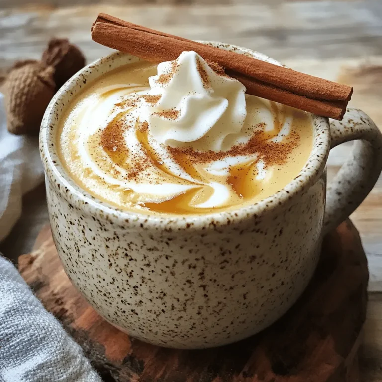 Die Hauptzutaten für einen spiced maple latte sind einfach, aber lecker. Hier sind die Zutaten, die du benötigst: - 1 Tasse frisch gebrühter Kaffee oder stark gebrühter Espresso - 1 Tasse Milch (Milch oder pflanzlich) - 2 Esslöffel reiner Ahornsirup - 1/2 Teelöffel gemahlener Zimt - 1/4 Teelöffel gemahlene Muskatnuss - 1/4 Teelöffel Vanilleextrakt - Eine Prise Salz - Schlagsahne (optional, zum Garnieren) - Zimtstange (optional, zur Dekoration) Diese Zutaten machen deinen Latte besonders aromatisch. Wenn du pflanzliche Milch verwenden möchtest, gibt es viele Optionen. Zum Beispiel: - Mandeldrink - Haferdrink - Sojadrink - Kokosnussmilch Jede dieser Optionen hat ihren eigenen Geschmack und kann das Getränk einzigartig machen. Haferdrink ist besonders cremig und passt gut zu Gewürzen. Zimt und Muskatnuss sind nicht nur lecker, sie haben auch gesundheitliche Vorteile. - Zimt kann den Blutzuckerspiegel regulieren. Er hat auch entzündungshemmende Eigenschaften. - Muskatnuss kann bei Verdauungsproblemen helfen und hat eine beruhigende Wirkung. Diese Gewürze machen deinen Latte nicht nur schmackhaft, sondern auch gesund. Probiere die Kombination aus, um den besten Geschmack zu erzielen. Du wirst die Aromen lieben! Für das vollständige Rezept schaue dir das Full Recipe an. Zuerst musst du deinen Kaffee oder Espresso machen. Verwende deine Lieblingsmethode. Du kannst eine Kaffeemaschine, einen Handfilter oder eine Espressomaschine nutzen. Es ist wichtig, dass der Kaffee stark ist. So bleibt der Geschmack stark, wenn du die Milch hinzufügst. Lass den Kaffee etwas abkühlen, während du die Milch zubereitest. Jetzt kommen die Gewürze ins Spiel! Nimm einen kleinen Topf und stelle ihn auf mittlere Hitze. Gib die Milch, den Ahornsirup, den Zimt, die Muskatnuss, den Vanilleextrakt und eine Prise Salz hinein. Rühre die Mischung gut um. Achte darauf, dass sie heiß wird, aber nicht kocht. Das ist wichtig, um die Aromen zu bewahren. Wenn die Milch heiß ist, kannst du sie aufschäumen. Nutze dafür einen Milchschäumer oder einen Schneebesen. Jetzt kommt der spaßigste Teil! Gieße den frisch gebrühten Kaffee oder Espresso in eine große Tasse. Dann fügst du vorsichtig die gewürzte Milchmischung hinzu. Rühre alles sanft um, damit sich die Aromen gut vermischen. Wenn du magst, kannst du Schlagsahne oben drauf geben. Bestreue sie mit etwas Zimt oder Muskatnuss. Für eine tolle Präsentation kannst du auch eine Zimtstange als Dekoration verwenden. Voilà, dein Spiced Maple Latte ist bereit! Für das Full Recipe schau bitte in den vorhergehenden Abschnitt. Um die perfekte Milchtextur zu erreichen, ist es wichtig, die Milch langsam zu erhitzen. Ich empfehle, die Milch in einem kleinen Topf bei mittlerer Hitze zu erwärmen. Rühren Sie die Milch ständig um, damit sie nicht anbrennt. Wenn die Milch heiß ist, aber nicht kocht, ist sie bereit für den nächsten Schritt. Ein guter Schaum entsteht, wenn die Milch die richtige Temperatur hat. Ahornsirup ist der Schlüssel zu einem köstlichen Spiced Maple Latte. Sie können die Süße leicht anpassen, indem Sie mehr oder weniger Sirup verwenden. Wenn Sie es süßer mögen, fügen Sie einfach einen weiteren Esslöffel hinzu. Für einen weniger süßen Latte, reduzieren Sie die Menge. Experimentieren Sie, um die perfekte Balance für Ihren Geschmack zu finden. Ein Milchschäumer ist ideal, um die Milch schön cremig zu machen. Wenn Sie keinen haben, funktioniert ein Schneebesen auch gut. Schlagen Sie die Milch kräftig, bis sich Blasen bilden. Dies gibt Ihnen die gewünschte Textur für Ihren Latte. Der Schaum bringt nicht nur Geschmack, sondern auch eine schöne Optik in Ihr Getränk. Vergessen Sie nicht, das Rezept [Full Recipe] zu verwenden, um alle Schritte zu folgen und Ihren perfekten Spiced Maple Latte zu kreieren! {{image_4}} Du kannst den Spiced Maple Latte auch ohne Milch machen. Nutze einfach pflanzliche Milch. Hafermilch oder Mandelmilch sind tolle Optionen. Sie geben deinem Latte einen schönen Geschmack. Diese Milchsorten schäumen gut und sind leicht verfügbar. Bereite die Latte wie im Rezept vor. Ersetze die normale Milch durch die pflanzliche. So bleibt der Geschmack trotzdem lecker. Möchtest du es ohne Zucker? Dann lass den Ahornsirup weg. Versuche stattdessen einen Zuckeraustauschstoff. Erythrit oder Stevia sind gute Alternativen. Diese Süßstoffe haben weniger Kalorien. Du kannst die Gewürze gleich verwenden. Die Zubereitung bleibt gleich. So bleibt dein Latte süß und lecker ohne Zucker. Möchtest du neue Geschmäcker? Probiere andere Gewürze aus. Kardamom passt gut zu Kaffee. Ingwer gibt eine scharfe Note. Du kannst auch Vanille oder Kakaopulver hinzufügen. Experimentiere mit den Mengen, bis du deinen perfekten Geschmack findest. So machst du deinen Latte ganz individuell. Das Rezept bleibt gleich, die Gewürze sind nur anders. Nutze die verschiedenen Kombinationen für mehr Abwechslung. Das ist der perfekte Weg, deinen Spiced Maple Latte zu variieren! Wenn Sie eine Gewürzmischung für Ihren Spiced Maple Latte übrig haben, lagern Sie sie gut. Dies hilft, die Frische zu bewahren. Stellen Sie sicher, dass Sie die Mischung in einem luftdichten Behälter aufbewahren. So bleibt der Geschmack stark und frisch. Ich empfehle, die Mischung an einem kühlen, dunklen Ort zu lagern. Die besten Behälter für die Gewürzmischung sind Glas- oder Kunststoffbehälter mit einem festen Deckel. Diese Behälter schützen vor Feuchtigkeit und Licht. Wenn Sie kleine Mengen haben, verwenden Sie Gewürzgläser oder kleine Einmachgläser. Für größere Mengen sind Vorratsbehälter ideal. Wenn Sie Ihren Spiced Maple Latte erneut aufwärmen möchten, tun Sie dies sanft. Gießen Sie die Mischung in einen kleinen Topf und erhitzen Sie sie bei niedriger Hitze. Rühren Sie regelmäßig um, um ein Anbrennen zu verhindern. Wenn Sie mehr Schaum möchten, verwenden Sie einen Milchschäumer. Fügen Sie frischen Kaffee oder Espresso hinzu, um den Geschmack aufzufrischen. So bleibt Ihr Getränk köstlich wie beim ersten Mal. Ein Spiced Maple Latte ist ein köstliches Getränk aus Kaffee, Milch und Gewürzen. Es hat einen süßen und warmen Geschmack durch den Ahornsirup. Die Gewürze wie Zimt und Muskatnuss geben ihm einen besonderen Kick. Es ist perfekt für kalte Tage oder als Genussmoment. Ja, du kannst die Milch ersetzen. Es gibt viele Optionen. Zum Beispiel, Mandelmilch, Sojamilch oder Hafermilch sind gute Alternativen. Diese pflanzlichen Milchsorten bringen eigene Geschmäcker mit. Probiere, was dir am besten schmeckt. In vielen Cafés findest du leckere Spiced Maple Lattes. Ketten wie Starbucks bieten sie oft an. Auch lokale Cafés haben oft kreative Versionen. Schau dir die Bewertungen online an, um die besten Orte zu finden. In diesem Blogbeitrag haben wir die wichtigsten Zutaten für einen gewürzten Ahorn Latte betrachtet. Wir haben die besten Pflanzenmilch-Optionen und die gesundheitlichen Vorteile von Gewürzen erkundet. Außerdem gab es eine verständliche Schritt-für-Schritt-Anleitung zur Zubereitung und nützliche Tipps für die perfekte Milchtextur und Variationen. Denke daran, deine Reste richtig zu lagern und kreativ mit Gewürzen zu sein. Ein gewürzter Ahorn Latte ist mehr als nur ein Getränk; es ist eine Einladung, neue Aromen zu entdecken. Probier es aus!