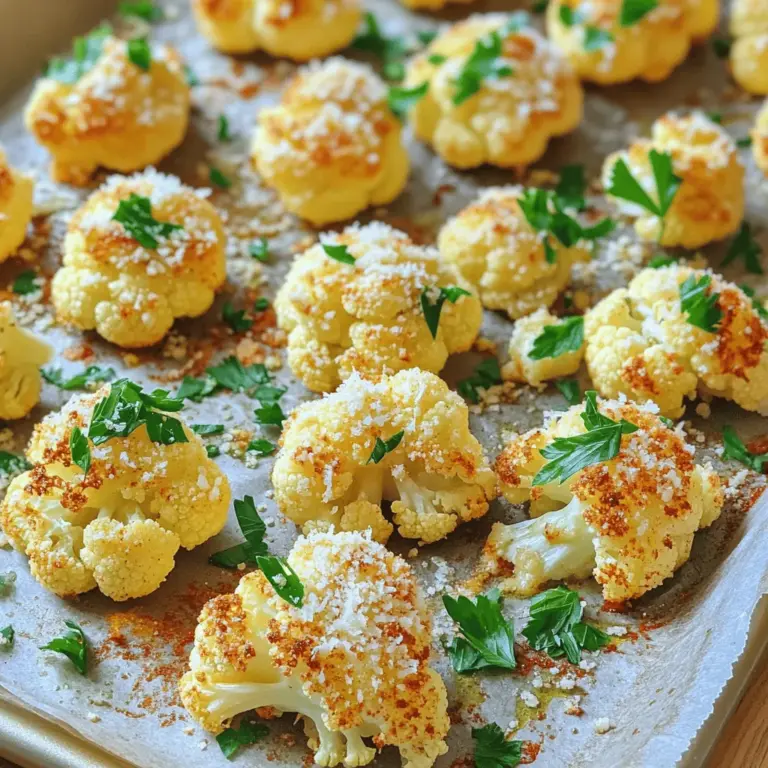 Die Hauptzutaten sind einfach und lecker. Du brauchst: - 1 große Blumenkohlkopf, in Röschen zerteilt - 3 Esslöffel Olivenöl - 1 Tasse geriebener Parmesan Diese Zutaten bilden die Basis für den Parmesan-Röstblumenkohl. Der Blumenkohl gibt dir eine schöne Textur, während der Parmesan für den tollen Geschmack sorgt. Die Gewürze machen dein Gericht besonders. Du benötigst: - 1 Teelöffel Knoblauchpulver - 1 Teelöffel Zwiebelpulver - 1 Teelöffel geräucherter Paprika - ½ Teelöffel Salz - ½ Teelöffel schwarzer Pfeffer Diese Gewürze fügen Tiefe und Aroma hinzu. Der geräucherte Paprika gibt dem Blumenkohl einen rauchigen Touch, der wunderbar harmoniert. Für die Garnitur kannst du frische Kräuter verwenden. Ich empfehle: - Frische Petersilie, gehackt Die gehackte Petersilie bringt Farbe und Frische ins Gericht. Sie sieht nicht nur toll aus, sondern schmeckt auch super! Wenn du das vollständige Rezept suchst, findest du es im Full Recipe. Heize deinen Ofen auf 220°C (425°F) vor. Dies ist wichtig, um den Blumenkohl schön knusprig zu bekommen. Ein heißer Ofen sorgt für eine perfekte Röstung. Vergiss nicht, ein Backblech mit Backpapier auszulegen. So bleibt der Blumenkohl nicht kleben, und die Reinigung wird einfacher. Nimm einen großen Blumenkohlkopf und teile ihn in Röschen. Du brauchst etwa 1 große Blumenkohlkopf. Gib die Röschen in eine große Rührschüssel. Füge 3 Esslöffel Olivenöl hinzu. Mische alles gut, damit das Öl alle Röschen benetzt. In einer separaten Schüssel vermische 1 Tasse geriebenen Parmesan, 1 Teelöffel Knoblauchpulver, 1 Teelöffel Zwiebelpulver, 1 Teelöffel geräucherten Paprika, ½ Teelöffel Salz und ½ Teelöffel schwarzen Pfeffer. Streue diese Mischung über die Blumenkohlröschen. Werfe die Röschen vorsichtig, bis sie gleichmäßig mit der Käsemischung bedeckt sind. Lege die Blumenkohlröschen gleichmäßig auf das Backblech. Achte darauf, dass sie nicht übereinander liegen. So rösten sie gleichmäßig. Röste den Blumenkohl etwa 25-30 Minuten. Wende die Röschen nach 15 Minuten, damit sie gleichmäßig garen. Der Blumenkohl sollte goldbraun und zart sein. Nimm ihn dann aus dem Ofen und bestreue ihn mit frisch gehackter Petersilie. Jetzt ist dein Parmesan-Röstblumenkohl bereit zum Servieren! Du findest die genauen Schritte im Full Recipe. Wähle einen frischen Blumenkohl. Achte auf feste Röschen und einen grünen Stiel. Der Blumenkohl sollte keine braunen Flecken oder weichen Stellen haben. Diese Zeichen zeigen, dass der Blumenkohl nicht mehr frisch ist. Ein hochwertiger Blumenkohl sorgt für den besten Geschmack. Ein häufiger Fehler ist zu viel Öl. Zu viel Öl macht den Blumenkohl fettig, statt knusprig. Ein weiterer Fehler ist, die Röschen zu dicht zu legen. Lasse Platz zwischen den Röschen, damit die Hitze richtig zirkulieren kann. So wird der Blumenkohl gleichmäßig geröstet und bleibt knusprig. Die ideale Temperatur für das Rösten ist 220°C. Bei dieser Hitze wird der Blumenkohl goldbraun und zart. Röste den Blumenkohl etwa 25 bis 30 Minuten. Wende die Röschen nach der Hälfte der Zeit. So werden sie schön gleichmäßig gar. Überprüfe den Blumenkohl gegen Ende der Garzeit, um sicherzustellen, dass er perfekt ist. Für das vollständige Rezept, besuche die [Full Recipe] Seite. {{image_4}} Wenn du Parmesan nicht magst, keine Sorge! Du kannst andere Käsesorten ausprobieren. Zum Beispiel, nutze Pecorino oder Grana Padano. Diese Käsesorten haben einen ähnlichen Geschmack, der gut mit Blumenkohl passt. Du kannst sogar einen Käsemix verwenden, um verschiedene Aromen zu mischen. Das macht dein Gericht noch spannender. Die Gewürze machen den Unterschied! Du kannst deinen Blumenkohl einfach anpassen. Füge zum Beispiel Kreuzkümmel für einen warmen, erdigen Geschmack hinzu. Oder verwende italienische Kräuter wie Oregano und Thymian. Für etwas Schärfe füge rote Paprikaflocken hinzu. Diese kleinen Änderungen bringen viel neuen Geschmack. Für eine vegane Version ersetze den Parmesan durch Hefeflocken. Sie verleihen einen käsigen Geschmack, ohne tierische Produkte. Du kannst auch Pflanzenöl anstelle von Olivenöl verwenden. So bleibt dein Gericht frisch und lecker. Diese Anpassungen machen den Blumenkohl für jeden zugänglich. Probiere es aus und genieße deinen veganen Parmesan-Röstblumenkohl mit [Full Recipe]. Wenn du Blumenkohl übrig hast, bewahre ihn in einem luftdichten Behälter auf. So bleibt er frisch. Du kannst ihn auch in Alufolie wickeln, wenn du keinen Behälter hast. Achte darauf, dass der Blumenkohl vollständig abgekühlt ist, bevor du ihn lagerst. Um den Blumenkohl aufzuwärmen, nutze den Ofen für die besten Ergebnisse. Heize ihn auf 180°C vor. Lege die Röschen auf ein Backblech und röste sie für etwa 10 Minuten. Du kannst auch die Mikrowelle verwenden, aber die Röschen werden nicht knusprig. Erwärme sie dort für 1-2 Minuten. Im Kühlschrank hält sich der Blumenkohl etwa 3 bis 4 Tage. Achte darauf, ihn gut verpackt zu halten. Wenn du ihn länger aufbewahren willst, friere ihn ein. So bleibt er bis zu 3 Monate frisch. Für mehr Details über die Zubereitung von Parmesan-Röstblumenkohl, schau dir das Full Recipe an. Es dauert etwa 25 bis 30 Minuten, Blumenkohl im Ofen zu rösten. Der Ofen sollte auf 220°C (425°F) vorgeheizt sein. Die Röschen sollten goldbraun und zart sein, wenn sie fertig sind. Ich empfehle, die Röschen nach der Hälfte der Zeit zu wenden. So garen sie gleichmäßig und erhalten eine schöne Farbe. Ja, du kannst gefrorenen Blumenkohl verwenden. Achte jedoch darauf, ihn gut abzutropfen. Gefrorener Blumenkohl hat oft mehr Wasser. Zu viel Wasser kann die Röstung beeinträchtigen. Wenn du gefrorenen Blumenkohl nutzt, verlängere die Röstdauer um einige Minuten. Überprüfe die Konsistenz, um sicherzustellen, dass er zart ist. Parmesan-Röstblumenkohl ist sehr vielseitig. Er passt gut zu vielen Gerichten. Hier sind einige tolle Beilagen: - Gegrilltes Hähnchen - Gebratenes Steak - Pasta mit leichter Soße - Frischer Salat - Quinoa oder Reis Diese Kombinationen bieten dir viele Geschmäcker und Texturen. Sie machen dein Essen noch besser. Probiere verschiedene Kombinationen aus, um deinen Favoriten zu finden! Zusammengefasst bietet dieses Rezept für Parmesan-Röstblumenkohl einfache Schritte und viele Tipps. Du hast gelernt, welche Zutaten wichtig sind, wie du perfekten Blumenkohl zubereitest und häufige Fehler vermeidest. Auch Variationen und Lagerung sind einfach. Probiere verschiedene Käse und Gewürze aus. Experimentiere mit den Zubereitungsarten und finde deinen eigenen Stil. So wird dein Gericht immer köstlich und einzigartig. Viel Spaß beim Kochen!