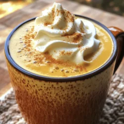 - Milch oder pflanzliche Alternativen - Frisch gebrühter starker Kaffee - Kürbispüree - Ahornsirup - Kürbiskuchengewürz - Vanilleextrakt - Schlagsahne zum Garnieren Für meinen perfekten Kürbisgewürz-Latte sind die Zutaten wichtig. Du kannst normale Milch oder eine pflanzliche Alternative wählen. Ich finde Hafermilch passt besonders gut. Der Kaffee sollte frisch gebrüht und stark sein, um den Geschmack zu heben. Kürbispüree bringt die Herbstnote in dein Getränk. Es gibt viele Marken, aber selbstgemacht schmeckt oft besser. Ahornsirup ist mein Geheimtipp für die Süße. Du kannst die Menge nach deinem Geschmack anpassen. Kürbiskuchengewürz sorgt für die richtige Würze. Es enthält Zimt, Muskat und Ingwer. Das macht den Latte richtig aromatisch. Ein Hauch Vanilleextrakt rundet alles ab und bringt Tiefe. Vergiss nicht die Schlagsahne, um deinen Latte zu krönen. Sie macht das Getränk extra lecker und schön. Diese Zutaten bilden die Basis für deinen köstlichen Kürbisgewürz-Latte. Mit der richtigen Mischung wird jeder Schluck zum Genuss! Wenn du mehr über die Zubereitung erfahren möchtest, schau dir das vollständige Rezept an. 1. Milch erwärmen Beginne, indem du die Milch in einem kleinen Topf bei mittlerer Hitze erhitzt. Die Milch sollte warm sein, aber nicht kochen. 2. Zutaten hinzufügen und vermischen Füge das Kürbispüree, den Ahornsirup, das Kürbiskuchengewürz und den Vanilleextrakt zur warmen Milch hinzu. Rühre gut mit einem Schneebesen um, bis die Mischung glatt ist. 3. Schäumen der Mischung Nimm den Topf vom Herd und schäume die Mischung auf. Du kannst einen Milchaufschäumer oder einen Schneebesen verwenden, um die gewünschte schaumige Textur zu erreichen. 4. Kaffee vorbereiten Bereite nun deinen starken Kaffee vor. Gieße ihn in eine große Tasse. 5. Mischung über Kaffee gießen Gieße die gewürzte Milchmischung langsam über den Kaffee. Rühre vorsichtig um, um die Aromen gut zu vermischen. 6. Garniervorschläge mit Schlagsahne und Gewürz Garniere dein Getränk großzügig mit Schlagsahne. Streue etwas zusätzliches Kürbiskuchengewürz oben drauf. Jetzt kannst du dein hausgemachtes Kürbisgewürz-Latte genießen! Für das vollständige Rezept, schau dir die Full Recipe an. - Ideale Milchwahl: Verwende Vollmilch für einen reichen Geschmack. Alternativ nutze Hafermilch für eine süße Note. Mandelmilch hat einen nussigen Geschmack. - Aufschäumen richtig gemacht: Erhitze die Milch langsam, bis sie warm ist. Verwende einen Milchaufschäumer oder einen Schneebesen. Schäume die Milch gut auf, damit sie leicht und cremig wird. - Anpassung des Süßungsgrades: Beginne mit einem Esslöffel Ahornsirup. Probiere es danach aus und füge mehr hinzu, wenn du es süßer möchtest. - Experimentieren mit Gewürzen: Füge mehr Zimt oder Muskatnuss hinzu. Probiere auch einen Hauch von Ingwer für einen anderen Kick. - Nährwerte des Kürbisgewürz-Latte: Kürbispüree bringt Ballaststoffe und Vitamine. Die Milch liefert Kalzium und Eiweiß. - Kalorienreduzierte Alternativen: Nutze fettarme Milch oder pflanzliche Alternativen. Süße mit Stevia oder Agavendicksaft statt Zucker. Für das vollständige Rezept schau dir die [Full Recipe] an. {{image_4}} Wenn du eine vegane Version des Kürbisgewürz-Latte zubereiten möchtest, kannst du pflanzliche Alternativen nutzen. Hier sind einige Optionen: - Mandelmilch - Hafermilch - Sojamilch - Kokosmilch Diese Milchsorten bieten unterschiedliche Geschmäcker. Ich empfehle, die Konsistenz und den Geschmack zu testen. Du kannst auch vegane Schlagsahne verwenden, um das Getränk abzurunden. Um deinem Kürbisgewürz-Latte mehr Tiefe zu geben, probiere zusätzliche Aromen: - Experimentieren mit Schokoladensirup: Ein Spritzer Schokoladensirup macht das Getränk schokoladig und süß. Es passt gut zu Kürbis und Gewürzen. - Zimt oder Muskatnuss hinzufügen: Ein wenig Zimt oder Muskatnuss verstärkt den herbstlichen Geschmack. Diese Gewürze bringen Wärme und Tiefe in deinen Latte. Wenn du einen besonderen Kick möchtest, kannst du deinen Latte mit Alkohol anreichern. Hier sind einige Vorschläge für Kaffee-Cocktails: - Rum: Ein Schuss Rum sorgt für eine süße Note. - Kahlúa: Dieser Kaffee-Likör gibt deinem Getränk eine zusätzliche Kaffeebasis. - Baileys: Für eine cremige und süße Version, die perfekt zum Herbst passt. Diese Variationen machen jeden Schluck zu einem besonderen Erlebnis. Du kannst die Ideen aus dem Full Recipe nutzen, um deine eigene Version zu kreieren! Um die besten Aromen zu bewahren, lagere die Zutaten im Kühlschrank. - Kürbisgewürz-Latte Zutaten: - Kürbispüree - Ahornsirup - Gewürze Bewahre diese Zutaten in luftdichten Behältern auf. So bleiben sie frisch. Für die zubereitete Latte ist es am besten, sie in einer Tasse im Kühlschrank zu lagern. Du kannst sie bis zu zwei Tage aufbewahren. Die Haltbarkeit der Zutaten variiert. - Kürbispüree: Etwa 5 bis 7 Tage im Kühlschrank. - Ahornsirup: Kann mehrere Monate halten, wenn er kühl bleibt. - Gewürze: Behält ihr Aroma bis zu einem Jahr, wenn sie dunkel und trocken gelagert werden. Achte darauf, die Zutaten regelmäßig zu prüfen. Wenn sie schlecht riechen oder anders aussehen, entsorge sie. Hast du übrig gebliebenes Kürbispüree? Nutze es kreativ! - Füge es zu Muffins oder Pancakes hinzu. - Verwende es in Smoothies für einen gesunden Kick. - Mische es in Joghurt für ein leckeres Frühstück. So schaffst du neue Rezepte und vermeidest Lebensmittelverschwendung. Um den besten Kürbisgewürz-Latte zu machen, achte auf die Zutaten. Verwende frisches Kürbispüree. Das gibt dem Getränk einen echten Kürbisgeschmack. Ich empfehle, die Milch nicht zu überhitzen. Sie sollte warm sein, aber nicht kochen. Hier sind ein paar wichtige Tipps für die Zubereitung: - Milchwahl: Vollmilch macht den Latte cremig. Pflanzliche Alternativen wie Hafermilch sind auch gut. - Kaffee: Nutze starken, frisch gebrühten Kaffee. Er gibt dem Latte den nötigen Kick. - Gewürze: Experimentiere mit dem Kürbiskuchengewürz. Ein wenig mehr kann den Geschmack verbessern. Der Kürbisgewürz-Latte hat einige gesunde Aspekte. Kürbispüree ist reich an Vitaminen und Ballaststoffen. Es ist gut für die Augen und das Immunsystem. Hier sind einige Nährwerte, die du beachten solltest: - Kalorien: Ein Latte hat etwa 200 Kalorien, abhängig von der Milch und dem Sirup. - Zucker: Der Ahornsirup fügt Süße hinzu, also passe ihn nach deinem Geschmack an. - Fette: Wenn du Schlagsahne verwendest, fügt das mehr Fett hinzu. Verwende sie sparsam. Du findest den Kürbisgewürz-Latte in vielen beliebten Kaffeehäusern. Starbucks bietet ihn jedes Jahr im Herbst an. Auch lokale Cafés haben oft ihre eigene Version. Hier sind einige beliebte Kaffeehäuser und deren Angebote: - Starbucks: Klassiker mit einem starken Kürbisgeschmack. - Dunkin' Donuts: Eine süßere Variante, die oft gut ankommt. - Peet's Coffee: Bietet oft eine besondere Mischung an. Wenn du mehr über das Rezept erfahren möchtest, schau dir das [Full Recipe] an. Kürbisgewürz-Latte ist einfach und lecker. Wir haben alle Zutaten besprochen, die du brauchst. Der Schritt-für-Schritt-Prozess macht die Zubereitung kinderleicht. Mit den Tipps für Konsistenz und Geschmack bist du bestens vorbereitet. Du kannst das Rezept leicht anpassen oder variieren, auch für vegane Optionen. Achte auf Lagerung und Haltbarkeit, um frische Ergebnisse zu erzielen. Mit diesem Wissen wirst du perfekte Kürbisgewürz-Lattes zaubern. Probier es aus und genieße jeden Schluck!