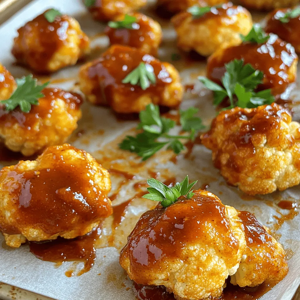 Für meine BBQ Blumenkohl-Wings brauche ich folgende Hauptzutaten: - 1 großer Kopf Blumenkohl, in Röschen zerteilt - 1 Tasse Weizenmehl (oder glutenfreies Mehl) - 1 Tasse ungesüßte Mandelmilch (oder Milch nach Wahl) - 1 Teelöffel Knoblauchpulver - 1 Teelöffel Zwiebelpulver - 1 Teelöffel geräuchertes Paprikapulver - 1 Teelöffel Salz - ½ Teelöffel schwarzer Pfeffer - 1 Tasse BBQ-Sauce (fertig gekauft oder selbstgemacht) - 2 Esslöffel Olivenöl - Frische Petersilie zur Garnierung (optional) Wenn du auf Gluten achtest, kannst du glutenfreies Mehl verwenden. Das funktioniert gut. Für die Milch kannst du auch andere pflanzliche Alternativen nutzen. Kokosmilch oder Sojamilch sind lecker. Die BBQ-Sauce kann auch hausgemacht sein, was den Geschmack verbessert. Zuerst wasche ich den Blumenkohl und zerteile ihn in gleich große Röschen. So garen sie gleichmäßig. Dann messe ich die trockenen Zutaten in eine Schüssel. Ich vermenge das Mehl, die Gewürze und die Mandelmilch. So entsteht ein glatter Teig. Es ist wichtig, dass der Teig nicht zu dick ist. Wenn es zu dick ist, fügen wir etwas mehr Milch hinzu. Diese Schritte machen die Zubereitung einfach und schnell. Wenn alles bereit ist, kann das Kochen beginnen. Du kannst das vollständige Rezept [hier] finden. Heize deinen Ofen auf 230°C vor. Das ist wichtig, um die Blumenkohl-Wings schön knusprig zu machen. Lege ein Backblech mit Backpapier aus. Das Backpapier hilft, dass nichts anklebt und erleichtert die Reinigung. In einer großen Schüssel mischst du die trockenen Zutaten: Weizenmehl, Knoblauchpulver, Zwiebelpulver, geräuchertes Paprikapulver, Salz und schwarzen Pfeffer. Rühre alles gut durch. Nun gießt du langsam die Mandelmilch hinzu. Mische, bis der Teig glatt wird. Achte darauf, keine Klumpen zu lassen. Der Teig sollte dick, aber flüssig sein. Nimm die Blumenkohlröschen und tauche sie in den Teig. Schüttle jeden Röschen leicht, um überschüssigen Teig zu entfernen. Lege die Röschen gleichmäßig auf das Backblech. Backe die Blumenkohl-Wings für 20 Minuten im Ofen. Wende sie nach 10 Minuten, damit sie von allen Seiten knusprig werden. Nach dem Backen nimm das Blech heraus. Träufle BBQ-Sauce über die Blumenkohl-Röschen und wende sie vorsichtig. Stelle das Blech zurück in den Ofen und backe sie für weitere 10 Minuten. So karamellisiert die Sauce leicht. Jetzt sind deine BBQ Blumenkohl-Wings bereit. Lass sie kurz abkühlen und serviere sie heiß. Hol dir das vollständige Rezept [Full Recipe]. Um die perfekten knusprigen Blumenkohl-Flügel zu machen, gibt es einige wichtige Schritte. Der Teig ist entscheidend. Verwende eine Mischung aus Weizenmehl und Gewürzen. So wird der Blumenkohl lecker. Tauche jedes Röschen gut in den Teig. Schüttele den Überschuss ab, damit die Flügel knusprig werden. Backe sie bei hoher Temperatur, damit sie schön braun und knusprig sind. Wenn es um BBQ-Sauce geht, hast du zwei Optionen. Du kannst eine fertig gekaufte Sauce nutzen oder deine eigene machen. Gekaufte Saucen sind schnell und einfach. Achte auf den Geschmack, um sicherzugehen, dass sie gut passt. Hausgemachte Saucen bieten mehr Kontrolle über die Zutaten. Du kannst die Süße und den Schärfegrad anpassen. Experimentiere mit verschiedenen Rezepten, um deine perfekte BBQ-Sauce zu finden. Die Art und Weise, wie du die Blumenkohl-Flügel präsentierst, macht einen großen Unterschied. Serviere sie auf einem großen Teller oder einem Holzbrett. Das sieht einladend aus. Dekoriere die Platte mit frischen Kräutern, um mehr Farbe hinzuzufügen. Du kannst auch kleine Schälchen für Dips bereitstellen. Das sorgt für Abwechslung und macht das Essen noch spaßiger. Die Präsentation ist fast so wichtig wie der Geschmack! {{image_4}} Es gibt viele Arten von BBQ-Saucen, die du verwenden kannst. Jede Sauce bringt ihren eigenen Geschmack. Du kannst eine süße Sauce wählen oder eine scharfe. Probiere auch rauchige Varianten für mehr Tiefe. Wenn du selbst eine Sauce machen willst, mische Ketchup, Honig und einen Spritzer Essig. Das gibt einen tollen Geschmack! Wenn du vegan bist, ersetze die Milch mit einer pflanzlichen Alternative. Mandelmilch oder Hafermilch sind gute Optionen. Für eine paleo-freundliche Version, nutze Kokosmehl anstelle von Weizenmehl. So bleibt das Rezept gesund und lecker. Diese Anpassungen machen die Blumenkohl-Wings für alle geeignet. Zu Blumenkohl-Wings passen viele Beilagen. Serviere sie mit einem frischen Salat voller Gemüse. Karotten und Sellerie sind besonders beliebt. Du kannst auch einen Dip wie Hummus oder Guacamole machen. Diese Beilagen ergänzen den Geschmack der Wings wunderbar. Wenn du mehr Ideen suchst, schaue dir auch [Full Recipe] an. Wenn Sie BBQ Blumenkohl-Wings übrig haben, lagern Sie sie in einem luftdichten Behälter. Lassen Sie die Wings zuerst auf Raumtemperatur abkühlen, bevor Sie sie einpacken. Auf diese Weise bleibt die Knusprigkeit länger erhalten. Verwenden Sie am besten einen Behälter aus Glas oder Kunststoff mit einem guten Verschluss. Vermeiden Sie es, die Wings mit der BBQ-Sauce zu mischen, wenn Sie sie aufbewahren. So bleiben sie frisch und lecker. Um die Knusprigkeit beim Aufwärmen zu bewahren, nutzen Sie den Ofen. Legen Sie die Blumenkohl-Wings auf ein Backblech und heizen Sie Ihren Ofen auf 180°C (350°F) vor. Backen Sie sie für etwa 10-15 Minuten. So werden sie wieder knusprig. Mikrowellen sind schnell, aber sie machen die Wings weich. Wenn es schnell gehen muss, stellen Sie die Mikrowelle auf die niedrigste Stufe und erhitzen Sie die Wings kurz. Im Kühlschrank halten sich die BBQ Blumenkohl-Wings etwa 3-4 Tage. Wenn Sie sie länger aufbewahren möchten, können Sie sie auch einfrieren. Wickeln Sie die Wings gut in Frischhaltefolie und legen Sie sie in einen Gefrierbehälter. So bleiben sie bis zu 2 Monate frisch. Denken Sie daran, sie vor dem Servieren im Kühlschrank über Nacht auftauen zu lassen. Um BBQ Blumenkohl-Wings vegan zu machen, verwenden Sie Pflanzenmilch. Statt normalem Mehl, nehmen Sie glutenfreies Mehl. Es gibt viele vegane BBQ-Saucen. Prüfen Sie die Zutaten. So bleibt das Rezept rein pflanzlich und lecker. Ja, Sie können andere Gemüsesorten verwenden! Brokkoli funktioniert gut. Auch Zucchini und Pilze sind lecker. Achten Sie darauf, die Stücke gleichmäßig zu schneiden. So garen sie gleichmäßig. Dips machen das Essen noch besser. Versuchen Sie Hummus oder Guacamole. Ein scharfer Dip passt auch prima. Joghurt-Dips sind frisch und cremig. Lassen Sie Ihrer Kreativität freien Lauf! Für mehr Ideen schauen Sie sich das [Full Recipe] an. Zusammenfassend haben wir die Hauptzutaten für BBQ Blumenkohl-Flügel besprochen und wie man sie vorbereitet. Ich habe Ihnen eine Step-by-Step-Anleitung gegeben, damit Sie perfekte Blumenkohl-Flügel zubereiten können. Außerdem gab ich Ihnen Tipps, um sie knusprig zu machen und verschiedene Variationen auszuprobieren. Denken Sie daran, das Rezept anzupassen, um Ihre eigenen Geschmäcker zu treffen. Mit der richtigen Lagerung bleiben Reste frisch. Experimentieren Sie mit Saucen oder Dips, um Ihre perfekte Kombination zu finden. Happy Cooking!