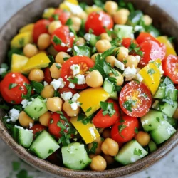 - 1 Dose (450 g) Kichererbsen, abgewaschen und abgetropft - 1 Tasse Kirschtomaten, halbiert - 1 Salatgurke, gewürfelt - 1 Paprika (beliebige Farbe), grob gehackt - 1/4 rote Zwiebel, fein gewürfelt - 2 Esslöffel Zitronensaft - 1 Esslöffel Olivenöl - Salz und Pfeffer nach Geschmack Die Hauptzutat in unserem Rezept sind die Kichererbsen. Sie sind nahrhaft und voller Proteine. Kichererbsen geben dem Salat eine tolle Textur. Sie machen den Salat sättigend und gesund. Das frische Gemüse bringt Farbe und Geschmack. Tomaten und Gurken sorgen für Saftigkeit. Paprika fügt eine süße Note hinzu. Die rote Zwiebel gibt einen tollen Biss. - 1/4 Tasse Fetakäse, zerbröselt (optional) - 2 Esslöffel frische Petersilie, gehackt Für mehr Geschmack kannst du Feta-Käse hinzufügen. Er gibt dem Salat eine salzige, cremige Note. Petersilie bringt Frische und Farbe. Du kannst auch andere Kräuter verwenden, wie Basilikum oder Minze. Diese Zutaten machen deinen Salat noch spannender. Du kannst die Mischung nach deinem Geschmack anpassen. Für das vollständige Rezept, schau dir unsere Anleitung an: [Full Recipe]. Zuerst wasche ich die Kichererbsen gut ab. Ich nehme eine Dose Kichererbsen und lasse sie abtropfen. So entfernen wir die Flüssigkeit und die Kichererbsen bleiben knackig. Dann schneide ich das Gemüse. Ich halbiere die Kirschtomaten und würfle die Gurke. Die Paprika hacke ich grob. Schließlich würfle ich die rote Zwiebel fein. Das Gemüse gibt dem Salat Frische und Farbe. Jetzt kommt der spaßige Teil: das Mischen! Ich nehme eine große Rührschüssel. Darin gebe ich die Kichererbsen und das geschnittene Gemüse. Wenn ich möchte, streue ich den Fetakäse darüber. Dann füge ich die gehackte Petersilie, den Zitronensaft und das Olivenöl hinzu. Jetzt kommt der wichtigste Schritt: Ich würze den Salat mit Salz und Pfeffer. Um alles gut zu vermengen, benutze ich einen großen Löffel. Ich rühre vorsichtig, damit die Kichererbsen ganz bleiben. Der Salat braucht etwas Zeit, um die Aromen zu verbinden. Ich lasse ihn mindestens 10 Minuten ruhen. In dieser Zeit kann ich den Tisch decken. Zum Servieren richte ich den Salat auf einem großen Teller an. Ich dekoriere ihn mit Zitronenscheiben und einigen ganzen Kichererbsen. Das sieht toll aus! Wenn du mehr über die Zubereitung erfahren möchtest, schau dir das Full Recipe an. Ein häufiger Fehler ist das Überwürzen des Salats. Es ist leicht, zu viel Salz oder Pfeffer hinzuzufügen. Beginne lieber mit einer kleinen Menge und schmecke nach. Ein weiterer Fehler sind falsche Zutatenkombinationen. Achte darauf, dass die Aromen zusammenpassen. Kichererbsen harmonieren gut mit frischem Gemüse, aber nicht alle Gemüse passen zueinander. Frische Kräuter bringen einen tollen Geschmack in den Salat. Ich empfehle, Petersilie oder Basilikum zu verwenden. Diese Kräuter sind einfach zu finden und machen einen großen Unterschied. Du kannst auch mit extra Garnierungen arbeiten. Ein Spritzer Zitronensaft oder ein paar Nüsse können den Salat aufpeppen. Um Zeit zu sparen, bereite die Zutaten im Voraus vor. Du kannst das Gemüse einen Tag früher schneiden und im Kühlschrank lagern. So ist der Salat schneller gemacht. Eine weitere Möglichkeit ist die Verwendung von Konserven. Kichererbsen aus der Dose sind schon gekocht. Das spart viel Zeit in der Küche. Du kannst die Zutaten für das Rezept schnell zusammenwerfen und hast in kürzester Zeit einen leckeren Kichererbsensalat. Wenn du mehr über die Zubereitung erfahren möchtest, schau dir das Full Recipe an. {{image_4}} Wenn du eine vegane Version des Kichererbsensalats machen möchtest, kannst du den Feta-Käse einfach weglassen oder ersetzen. Eine gute Alternative ist Avocado. Sie macht den Salat cremig und lecker. Du kannst auch Tofu verwenden. Tofu bringt Proteine und eine schöne Textur. Für mehr Gemüse kannst du viele Optionen ausprobieren. Zucchini, Karotten oder sogar Spinat passen gut dazu. Sie bringen Farbe und Nährstoffe. Du kannst auch geröstete Paprika oder Artischocken für mehr Geschmack wählen. Um deinem Salat mehr Fülle zu geben, füge weitere Hülsenfrüchte hinzu. Schwarze Bohnen oder grüne Erbsen sind tolle Ergänzungen. Sie bringen Abwechslung und zusätzliche Ballaststoffe. Nüsse und Samen sind ebenfalls eine gute Idee. Mandeln, Walnüsse oder Sonnenblumenkerne geben einen tollen Crunch. Sie sind auch reich an gesunden Fetten und Eiweiß. Wenn du Abwechslung beim Dressing suchst, versuche verschiedene Öle. Avocadoöl oder Sesamöl bringen neue Geschmäcker. Du kannst auch Essig ausprobieren, wie Balsamico oder Apfelessig. Gewürzmischungen sind eine einfache Möglichkeit, den Salat aufzupeppen. Versuche italienische Kräuter oder eine Mischung aus Kreuzkümmel und Paprika. Diese Aromen machen deinen Salat besonders lecker. Für die vollständige Anleitung und das Rezept schau dir den Kichererbsensalat Delight an. Der Kichererbsensalat ist einfach zu lagern. Du solltest ihn im Kühlschrank aufbewahren. Nutze einen luftdichten Behälter, um die Frische zu halten. So bleibt der Salat knackig und lecker. Wie lange ist der Salat frisch? In der Regel bleibt er bis zu drei Tage frisch. Um Verderb zu vermeiden, achte darauf, den Salat nicht mit zu vielen feuchten Zutaten zu mischen. Das kann die Haltbarkeit verkürzen. Du kannst die Zutaten für andere Gerichte nutzen. Verwende die Kichererbsen in Suppen oder Eintöpfen. Salatreste aufwerten ist auch einfach. Mische sie mit Quinoa oder füge sie in Wraps hinzu für ein neues Gericht. Um deinen Kichererbsensalat frisch zu halten, achte auf die Auswahl der Zutaten. Frisches Gemüse macht den Salat lebendig. Wähle knackige Gurken und reife Tomaten. Schneide sie kurz vor dem Servieren, um die Frische zu bewahren. Verwende auch frische Kräuter wie Petersilie oder Minze. Diese sorgen für mehr Geschmack und Frische. Denke daran, den Salat nicht zu lange stehen zu lassen. Die Aromen vermischen sich, aber das Gemüse kann weich werden. Ja, du kannst den Salat gut für unterwegs vorbereiten. Teile ihn in Portionen, um ihn leicht mitzunehmen. Nutze luftdichte Behälter, um die Frische zu bewahren. Du kannst auch die Dressing-Zutaten separat aufbewahren. So bleibt der Salat knackig. Mische alles kurz vor dem Essen, damit er frisch schmeckt. Das ist perfekt für Picknicks oder Mittagessen. Wenn du keine Kichererbsen magst, gibt es viele Alternativen. Du kannst schwarze Bohnen, Linsen oder weiße Bohnen verwenden. Diese Hülsenfrüchte bieten ähnliche Nährstoffe und Texturen. Sie machen den Salat ebenfalls nahrhaft und lecker. Experimentiere mit verschiedenen Sorten, um neue Geschmäcker zu entdecken. Kichererbsensalat passt gut zu vielen Beilagen. Reis oder Quinoa sind tolle Optionen. Sie machen die Mahlzeit sättigender. Auch ein Stück Brot oder Fladenbrot ergänzt den Salat gut. Wenn du es etwas herzhaft magst, serviere ihn mit gegrilltem Gemüse oder Hähnchen. Diese Kombinationen bieten Vielfalt und Geschmack. Lass deiner Kreativität freien Lauf! Der Kichererbsensalat ist einfach zuzubereiten und voller Geschmack. Wir haben die Hauptzutaten, Zubereitungsschritte und nützliche Tipps besprochen. Vermeide häufige Fehler wie Überwürzen, und nimm frische Kräuter für mehr Aroma. Für Variationen kannst du vegane Optionen oder andere Hülsenfrüchte nutzen. Denke an die richtige Lagerung, damit der Salat frisch bleibt. Mit diesen Tipps zauberst du einen leckeren Salat, der immer gut ankommt. Nutze die Ideen, um deine eigenen Kreationen zu machen.
