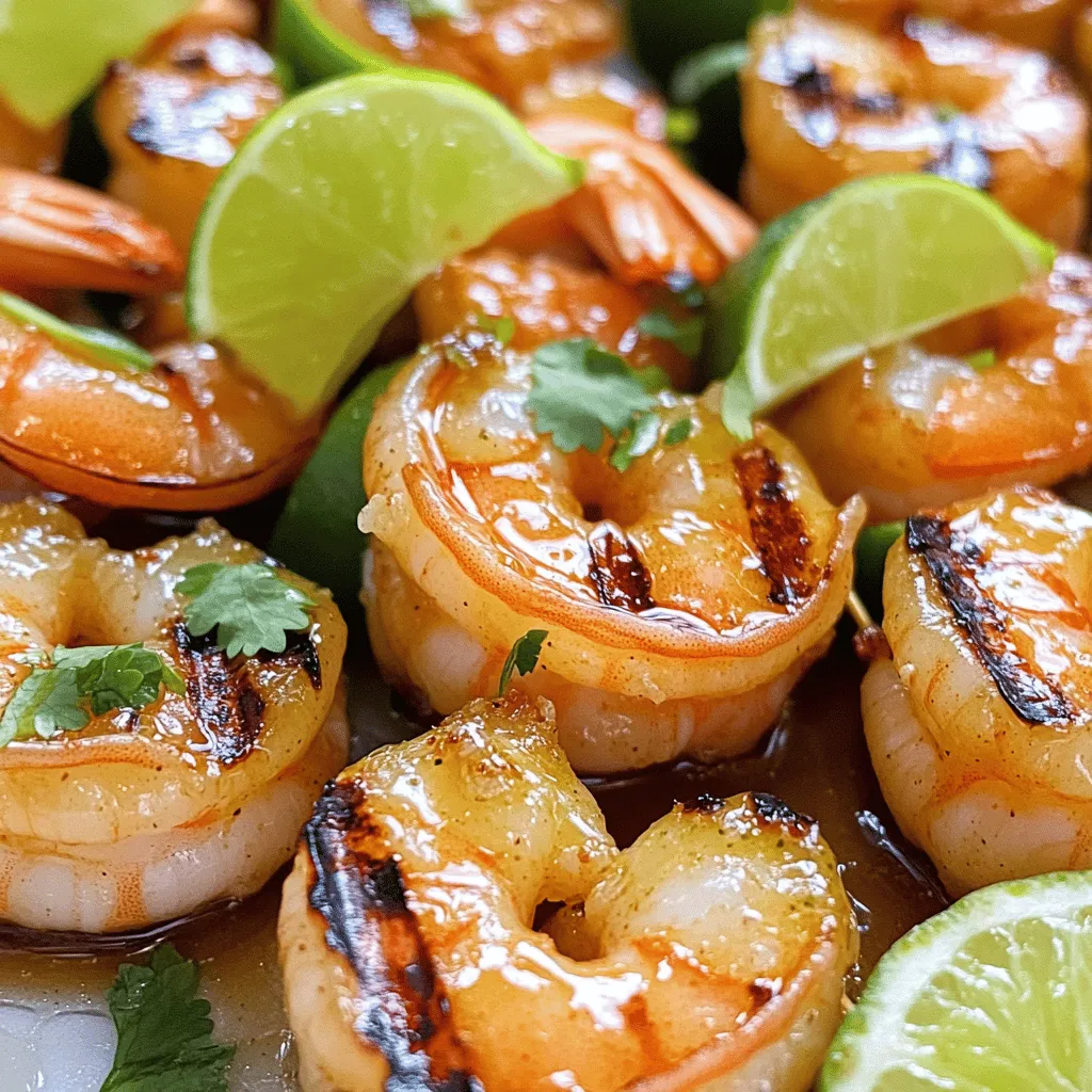 Honig-Limetten Gegrillte Garnelen Einfache Rezeptidee