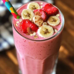 - 1 Tasse frische Erdbeeren, geputzt und halbiert - 1 reife Banane, in Scheiben geschnitten - 1/2 Tasse Haferflocken - 1 Tasse Mandelmilch Die Hauptzutaten sind einfach und gesund. Erdbeeren bringen Frische und eine süße Note. Die Banane sorgt für eine cremige Textur und zusätzliche Süße. Haferflocken fügen Ballaststoffe hinzu und machen den Smoothie nahrhaft. Mandelmilch ist eine tolle, leicht nussige Basis. Diese Kombination ist perfekt, um den Tag zu starten. - 1 Esslöffel Honig oder Ahornsirup - 1/2 Teelöffel Vanilleextrakt - 1/4 Teelöffel Zimt - Eiswürfel Optional kannst du Honig oder Ahornsirup hinzufügen, um die Süße anzupassen. Vanilleextrakt bringt einen warmen Geschmack. Zimt gibt eine tolle Würze und ist gesund. Eiswürfel machen den Smoothie kalt und cremig. Du kannst die Zutaten je nach Geschmack variieren. Für das vollständige Rezept und weitere Details kannst du den Abschnitt [Full Recipe] besuchen. - Gib die frischen Erdbeeren und die Bananenscheiben in den Mixer. - Füge die Haferflocken, die Mandelmilch, den Honig oder Sirup, den Vanilleextrakt und den Zimt hinzu. - Mixe alles, bis die Mischung glatt ist. Achte darauf, die Wände des Mixers abzukratzen. - Wenn du einen dickeren Smoothie willst, füge ein paar Eiswürfel hinzu und mixe erneut. - Probiere den Smoothie und passe die Süße nach deinem Geschmack an. - Gieße den Smoothie in durchsichtige Gläser, damit die Farben sichtbar sind. - Dekoriere mit ein paar Bananenscheiben oder Erdbeeren obendrauf. - Füge einen Strohhalm hinzu und streue etwas Zimt darüber für den letzten Schliff. Mit dieser Schritt-für-Schritt-Anleitung hast du einen köstlichen Erdbeer-Banane-Hafer-Smoothie. Für das vollständige Rezept, siehe Full Recipe. Um die perfekte Konsistenz für deinen Erdbeer-Banane-Hafer-Smoothie zu erreichen, kannst du frische oder gefrorene Früchte verwenden. - Frische Früchte: Sie geben deinem Smoothie einen hellen und fruchtigen Geschmack. - Gefrorene Früchte: Sie sorgen für eine dickere und kühle Textur. Wenn du gefrorene Früchte nutzt, brauchst du weniger Eis. Möchtest du die Textur weiter verbessern? Dann füge ein paar Eiswürfel hinzu. Eis macht den Smoothie erfrischend. Es hilft auch, die Cremigkeit zu erhöhen. Mixe alles gut, bis es glatt ist. Zucker und Süßstoffe können deinen Smoothie perfekt abrunden. Wenn du keinen Honig oder Ahornsirup nutzen möchtest, gibt es tolle Alternativen. - Agavendicksaft: Dieser ist süß und hat einen milden Geschmack. - Stevia: Dies ist ein kalorienfreier Zuckerersatz. Du kannst auch natürliche Süßungsmittel wie Datteln oder Bananen verwenden. Sie geben deinem Smoothie nicht nur Süße, sondern auch einen nahrhaften Kick. Probiere verschiedene Optionen aus, um deinen perfekten Erdbeer-Banane-Hafer-Smoothie zu finden. Die richtige Süße macht den Unterschied! {{image_4}} Du kannst viele Früchte in deinen Erdbeer-Banane-Hafer-Smoothie geben. Hier sind einige Ideen: - Mango: Sie macht den Smoothie süßer und fruchtiger. - Spinat: Er fügt Nährstoffe hinzu und wird kaum schmeckbar. - Blaubeeren: Diese bringen mehr Antioxidantien und eine schöne Farbe. - Ananas: Sie gibt einen tropischen Geschmack. Wenn du verschiedene Geschmäcker magst, probiere diese Kombinationen: - Erdbeere und Kiwi: Frisch und spritzig. - Banane und Pfirsich: Süß und cremig. - Himbeere und Banane: Eine tolle Mischung aus Süße und Säure. Es gibt viele gute Milchalternativen. Du kannst ausprobieren: - Hafermilch: Sie hat einen milden Geschmack und passt gut zu Haferflocken. - Kokosmilch: Diese gibt einen tropischen Geschmack und macht den Smoothie cremig. - Sojamilch: Sie ist proteinreich und hat einen neutralen Geschmack. Wenn du eine cremigere Textur möchtest, kannst du Joghurt verwenden. Naturjoghurt macht den Smoothie reichhaltiger. Griechischer Joghurt gibt noch mehr Protein. Das sind tolle Wege, um deinen Smoothie nach deinem Geschmack zu ändern. Für die genaue Zubereitung schaue dir das [Full Recipe] an. Um deinen Erdbeer-Banane-Hafer-Smoothie frisch zu halten, bewahre ihn im Kühlschrank auf. Nutze ein luftdichtes Glas oder eine Flasche. So bleibt er bis zu zwei Tage frisch. Wenn du ihn länger aufbewahren möchtest, friere ihn ein. Fülle den Smoothie in Eiswürfelformen oder gefrierfeste Behälter. So hast du kleine Portionen für später. Der Smoothie bleibt frisch, wenn du ihn kühl lagern. Du kannst ihn bis zu 48 Stunden nach der Zubereitung genießen. Achte auf Anzeichen von Verderb. Wenn der Smoothie einen seltsamen Geruch hat oder die Farbe sich verändert, solltest du ihn nicht mehr trinken. Ein frischer Smoothie hat eine lebendige Farbe und einen süßen Duft. Ja, der Erdbeer-Banane-Hafer-Smoothie ist sehr gesund. Er enthält viele Nährstoffe. Hier sind die Vorteile der Zutaten: - Erdbeeren: Sie sind reich an Vitamin C und Antioxidantien. Sie helfen, das Immunsystem zu stärken. - Bananen: Sie bieten Kalium und Ballaststoffe. Diese fördern eine gute Verdauung. - Haferflocken: Sie liefern langanhaltende Energie und sind voll mit Ballaststoffen. Sie halten dich satt. - Mandelmilch: Sie ist pflanzlich und enthält wenig Kalorien. Sie ist leicht verdaulich. Diese Zutaten helfen, den Blutzucker stabil zu halten und die Gesundheit zu fördern. Ja, der Smoothie ist einfach vegan zu machen. Hier sind einige Optionen: - Mandelmilch: Diese Milch ist bereits eine pflanzliche Option. Du kannst auch Sojamilch oder Hafermilch verwenden. - Süßungsmittel: Statt Honig kannst du Agavendicksaft oder Dattelsirup nehmen. Diese sind vegan und süß. - Verzierung: Nutze Nüsse oder Samen als Topping. Das gibt einen schönen Crunch. Mit diesen einfachen Änderungen bleibt der Smoothie vegan und lecker. Du kannst den Smoothie leicht proteinreicher machen. Hier sind einige Ideen: - Pflanzliches Proteinpulver: Füge einen Löffel hinzu. Das steigert den Proteingehalt. - Nussbutter: Ein Esslöffel Mandel- oder Erdnussbutter gibt mehr Protein und einen tollen Geschmack. - Chiasamen oder Leinsamen: Diese Samen sind reich an Protein und Omega-3-Fettsäuren. Einfach einen Esslöffel hinzufügen. Diese Zusätze machen den Smoothie nahrhafter und sättigender. Probiere die verschiedenen Optionen aus, um deinen perfekten Erdbeer-Banane-Hafer-Smoothie zu kreieren. Für das vollständige Rezept, schau dir die [Full Recipe] an. Dieser Blogbeitrag zeigt dir, wie du einen leckeren Erdbeer-Banane-Hafer-Smoothie zubereitest. Mit einfachen Zutaten wie frischen Früchten, Haferflocken und Mandelmilch machst du ein gesundes Getränk. Du kannst mit verschiedenen Obstsorten und Milchalternativen experimentieren. Denke auch an Lagerungstipps, damit dein Smoothie frisch bleibt. Ein guter Smoothie bringt Farbe und Geschmack in deinen Alltag. Probiere die Tipps aus und kreiere dein eigenes Rezept!