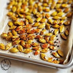 - 1 Tasse rohe Kürbiskerne (Pepitas) - 2 Esslöffel Olivenöl - Gewürze und Aromen: - 1 Teelöffel geräuchertes Paprikapulver - 1/2 Teelöffel Cayennepfeffer (nach Geschmack anpassen) - 1 Teelöffel Knoblauchpulver - 1 Teelöffel Zwiebelpulver - 1 Teelöffel Meersalz Um diese scharfen und knusprigen Kürbiskerne zu machen, starten wir mit den Hauptzutaten. Ich liebe es, mit frischen Zutaten zu arbeiten. Die Kürbiskerne sind der Hauptbestandteil. Sie sind nahrhaft und lecker. Sie bringen einen tollen Crunch. Das Olivenöl sorgt dafür, dass die Gewürze gut haften. Es hilft auch, die Kerne gleichmäßig zu rösten. Die Gewürze geben dem Snack seinen scharfen Geschmack. Ich empfehle, das geräucherte Paprikapulver und Cayennepfeffer zu verwenden. Diese beiden bringen eine perfekte Würze ins Spiel. - 1 Esslöffel Ahornsirup - Frisch gemahlener schwarzer Pfeffer Wenn du es süßer magst, füge Ahornsirup hinzu. Es gibt den Kürbiskernen eine tolle Balance. Der frisch gemahlene schwarze Pfeffer ist perfekt zum Bestreuen nach dem Rösten. So kannst du den Geschmack anpassen, wie du es magst. Für das vollständige Rezept, schau dir den [Full Recipe] an. Zuerst spülen Sie die Kürbiskerne unter kaltem Wasser ab. Das entfernt alle Reste von der Kürbispulpe. Danach tupfen Sie die Kerne mit einem Papiertuch trocken. Jetzt sind die Kürbiskerne bereit für die Gewürzmischung. Für die Gewürzmischung nehmen Sie eine Schüssel. Geben Sie die abgetrockneten Kürbiskerne hinein. Fügen Sie 2 Esslöffel Olivenöl hinzu. Mischen Sie alles gut, damit die Kerne gleichmäßig bedeckt sind. Jetzt kommt der Spaß! Fügen Sie 1 Teelöffel geräuchertes Paprikapulver, ½ Teelöffel Cayennepfeffer und 1 Teelöffel Knoblauchpulver hinzu. Auch 1 Teelöffel Zwiebelpulver und 1 Teelöffel Meersalz sind wichtig. Mischen Sie alles kräftig, bis die Kürbiskerne schön mit der Gewürzmischung überzogen sind. Heizen Sie Ihren Ofen auf 175°C vor. Breiten Sie die gewürzten Kürbiskerne in einer einzigen Schicht auf ein mit Backpapier ausgelegtes Backblech aus. Rösten Sie die Kerne für 15 bis 20 Minuten. Rühren Sie alle 5 Minuten um, damit sie gleichmäßig bräunen. Achten Sie darauf, dass sie nicht verbrennen. Wenn die Kürbiskerne goldbraun sind, nehmen Sie das Blech aus dem Ofen. Lassen Sie die Kerne einige Minuten abkühlen. Während die Kerne abkühlen, können Sie sie mit frisch gemahlenem schwarzem Pfeffer bestreuen. Lassen Sie die Kerne vollständig abkühlen, bevor Sie sie in einem luftdichten Behälter aufbewahren. Für die Präsentation servieren Sie die warmen Kürbiskerne in einer dekorativen Schüssel. So werden sie zu einem tollen Snack oder einer knusprigen Garnitur für Salate und Suppen. Um die besten Ergebnisse zu erzielen, müssen Sie mit der Temperatur und der Röstzeit spielen. Jedes Ofenmodell ist anders. Ich empfehle, bei 175°C (350°F) zu starten. Nach 15 Minuten sollten die Kürbiskerne gut aussehen. Überprüfen Sie sie nach 5 Minuten. So stellen Sie sicher, dass sie gleichmäßig geröstet werden. Wenn sie goldbraun und knusprig sind, nehmen Sie sie aus dem Ofen. Lassen Sie sie nicht allein, denn sie können schnell verbrennen. Die Gewürze sind der Schlüssel zu einem tollen Geschmack. Sie können verschiedene Geschmäcker ausprobieren. Mögen Sie es schärfer? Fügen Sie mehr Cayennepfeffer hinzu! Bei einem süß-salzigen Geschmackserlebnis ist Ahornsirup eine tolle Wahl. Mischen Sie ihn mit dem Salz und den Gewürzen. So erhalten Sie eine schöne Balance. Auch Kräuter sind eine gute Option. Basilikum oder Oregano können interessante Aromen hinzufügen. Experimentieren Sie und finden Sie Ihre perfekte Mischung! Sie können die vollständige Rezeptur in der [Full Recipe] finden. {{image_4}} Um deine Kürbiskerne noch spannender zu machen, kannst du verschiedene Gewürze ausprobieren. Zum Beispiel, italienische Kräuter bringen einen tollen Geschmack. Mische etwas Oregano, Basilikum und Thymian in deine Mischung. Diese Kräuter geben den Kernen ein frisches Aroma. Eine andere leckere Option ist Curry-Gewürz. Es gibt den Kernen eine warme, exotische Note. Verwende einen Teelöffel Curry-Pulver und genieße den neuen Geschmack. Du kannst auch mit der Menge spielen, um es nach deinem Wunsch schärfer oder milder zu machen. Wenn du mehr Crunch magst, füge Nüsse hinzu. Mandeln oder Cashewkerne passen gut zu den Kürbiskernen. Sie bringen eine weitere Textur und Geschmack. Einfach die Nüsse grob hacken und zusammen mit den Kernen rösten. Eine Mischung aus verschiedenen Kernen ist auch eine tolle Idee. Mische Kürbiskerne mit Sonnenblumenkernen oder Leinsamen. Diese Mischung gibt dir einen nussigen Snack, der noch gesünder ist. Du kannst mit den Mengen spielen, bis du die perfekte Mischung findest. Diese Variationen machen deine Spicy Roasted Pumpkin Seeds noch interessanter und leckerer. Probiere die Kombinationen aus und finde deine Lieblingsgeschmäcker! Du findest das vollständige Rezept [hier](Full Recipe). Um die Frische Ihrer Spicy Roasted Pumpkin Seeds zu bewahren, sollten Sie einen luftdichten Behälter verwenden. Dieser schützt die Kerne vor Feuchtigkeit und Luft. Achten Sie darauf, den Behälter an einem kühlen, trockenen Ort aufzubewahren. Vermeiden Sie direkte Sonneneinstrahlung, die die Kerne schnell verderben kann. Wenn Sie die Kerne nach dem Rösten abkühlen lassen, lagern Sie sie erst, wenn sie vollständig kalt sind. So bleibt der knusprige Biss erhalten. Bei Raumtemperatur sind die Kürbiskerne bis zu einer Woche haltbar. Wenn Sie sie länger aufbewahren möchten, kühlen oder frieren Sie sie ein. Im Kühlschrank halten sie sich bis zu einem Monat. Wenn Sie sie einfrieren, können sie bis zu sechs Monate frisch bleiben. Achten Sie darauf, sie gut zu verpacken, um Gefrierbrand zu vermeiden. So können Sie immer einen gesunden Snack zur Hand haben. Diese Tipps helfen Ihnen, die genussvollen Aromen und die knusprige Textur Ihrer Kürbiskerne zu erhalten. Probieren Sie das Rezept für Spicy Roasted Pumpkin Seeds aus, um diese köstlichen Snacks zu genießen! Die Gesamtzeit für das Rösten beträgt etwa 30 Minuten. Davon sind 10 Minuten für die Vorbereitung nötig. Die Röstzeit selbst dauert 15 bis 20 Minuten. Du musst die Kerne alle 5 Minuten umrühren. So bräunen sie gleichmäßig und bleiben knusprig. Achte darauf, dass sie nicht verbrennen. Wenn sie goldbraun sind, sind sie fertig. Ja, du kannst die Kürbiskerne vor dem Rösten würzen. Mische die Gewürze mit den Kerne und dem Olivenöl in einer Schüssel. So haften die Gewürze besser an den Kernen. Du kannst auch verschiedene Gewürze ausprobieren, um deine eigene Note hinzuzufügen. Die Kombination von geräuchertem Paprika und Cayennepfeffer gibt einen tollen Geschmack. Kürbiskerne sind sehr gesund und nährstoffreich. Sie enthalten viele Vitamine und Mineralien. Dazu gehören Magnesium, Zink und Eisen. Diese Nährstoffe sind wichtig für das Immunsystem und die Herzgesundheit. Darüber hinaus sind sie reich an Antioxidantien. Diese schützen deine Zellen vor Schäden. Ein Snack aus Kürbiskernen kann auch gut für die Haut sein. Sie sind eine großartige Quelle für Protein und gesunde Fette. Zusammenfassend haben wir die Zubereitung von gerösteten Kürbiskernen besprochen. Wir haben die Hauptzutaten, wie Kürbiskerne und Olivenöl, sowie mögliche Zusätze erkundet. Die Schritt-für-Schritt-Anleitung zeigt, wie man die Kerne vorbereitet und röstet. Mit Tipps zur Lagerung und Variationen können Sie kreativ werden. Geröstete Kürbiskerne sind gesund und lecker. Experimentieren Sie mit verschiedenen Gewürzen, um Ihren perfekten Snack zu finden. Genießen Sie die knusprigen Kerne!