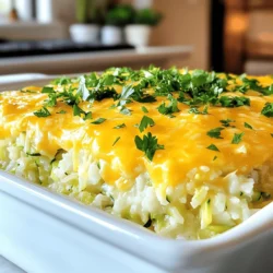 Für einen leckeren Käse-Zucchini-Reisauflauf brauchst du folgende Zutaten: - 2 Tassen gekochter Reis (weiß oder braun) - 2 mittelgroße Zucchini, grob gerieben - 1 Tasse geriebener Cheddar-Käse - 1 Tasse Ricotta-Käse - 1/2 Tasse geriebener Parmesan-Käse - 1/2 Tasse gewürfelte Zwiebel - 2 Knoblauchzehen, fein gehackt - 1 Esslöffel Olivenöl - 1 Teelöffel italienische Gewürzmischung - Salz und Pfeffer nach Geschmack - 1/4 Tasse frische Petersilie, gehackt (zum Garnieren) Die Mengen sind für vier Portionen gedacht. Du kannst die Zutaten je nach Bedarf anpassen. Wenn du mehr Gäste hast, verdopple die Mengen einfach. Achte darauf, dass der Auflauf gut gefüllt ist. Zucchini gibt Feuchtigkeit und Geschmack. Der Käse macht alles schön cremig. - Zucchini: Wähle frische, feste Zucchini. Sie sollten glänzend und ohne Druckstellen sein. Kleinere Zucchini sind oft zarter. - Käse: Nutze guten Käse. Frisch geriebener Cheddar schmeckt besser als verpackter. Parmesan sollte ebenfalls frisch sein. - Reis: Du kannst sowohl weißen als auch braunen Reis verwenden. Brauner Reis hat mehr Biss und Nährstoffe. - Gewürze: Frische Kräuter bringen mehr Aroma. Wenn du keine italienische Mischung hast, nimm Oregano, Basilikum und Thymian. Dieser Auflauf ist einfach und macht Spaß zu kochen. Du kannst die Zutaten nach deinem Geschmack ändern. Folge der Anleitung im Full Recipe, um ein tolles Ergebnis zu erzielen! Zuerst müssen Sie alles bereit haben. Kochen Sie zwei Tassen Reis, falls noch nicht geschehen. Sie können weißen oder braunen Reis verwenden. Reiben Sie dann zwei mittelgroße Zucchini grob. Diese Zucchini geben dem Auflauf Frische und Geschmack. Hacken Sie auch zwei Knoblauchzehen und eine Zwiebel klein. Diese Zutaten bringen Aroma. Stellen Sie alle Zutaten zusammen, um den Kochprozess zu erleichtern. Erhitzen Sie einen Esslöffel Olivenöl in einer Pfanne. Fügen Sie die gewürfelte Zwiebel hinzu und braten Sie sie, bis sie glasig ist. Das dauert etwa drei bis vier Minuten. Dann geben Sie den gehackten Knoblauch dazu und braten ihn für eine weitere Minute. In einer großen Schüssel vermengen Sie jetzt die geriebenen Zucchini, den gekochten Reis, die sautierte Zwiebel und den Knoblauch. Fügen Sie eine Tasse Ricotta-Käse und die Hälfte der Tasse geriebenen Cheddar hinzu. Rühren Sie alles gut durch, bis die Mischung gleichmäßig ist. Würzen Sie die Mischung mit einem Teelöffel italienischer Gewürzmischung, Salz und Pfeffer. Passen Sie die Gewürze nach Ihrem Geschmack an. Geben Sie die Mischung in eine gefettete Auflaufform mit einer Größe von 23x23 cm. Streichen Sie die Mischung gleichmäßig glatt. Bestreuen Sie alles mit dem restlichen Cheddar und dem Parmesan-Käse. Heizen Sie nun Ihren Ofen auf 190°C vor. Stellen Sie die Auflaufform in den Ofen und backen Sie den Auflauf für 25 bis 30 Minuten. Der Käse sollte geschmolzen und sprudelnd sein. Die Ränder des Auflaufs werden leicht goldbraun. Nehmen Sie den Auflauf aus dem Ofen und lassen Sie ihn ein paar Minuten abkühlen. Vor dem Servieren garnieren Sie ihn mit frischer, gehackter Petersilie. So wird der Auflauf schön anzusehen und noch schmackhafter. Für das vollständige Rezept lesen Sie den Abschnitt [Full Recipe]. Ein häufiger Fehler ist, die Zucchini nicht richtig vorzubereiten. Zu viel Wasser kann den Auflauf matschig machen. Reibe die Zucchini und drücke das Wasser gut aus. Ein weiterer Fehler ist die Verwendung von zu wenig Gewürzen. Probier die Mischung vor dem Backen. So kannst du den Geschmack anpassen. Um den Auflauf noch besser zu machen, füge frische Kräuter hinzu. Basilikum oder Thymian passen perfekt. Du kannst auch etwas Zitronensaft für Frische verwenden. Probiere verschiedene Käsesorten. Gouda oder Mozzarella geben dem Gericht eine neue Note. Du kannst auch einen Hauch von Chili oder Paprika für einen Kick hinzufügen. Die richtige Konsistenz ist wichtig. Der Auflauf sollte cremig, aber nicht flüssig sein. Verwende genug Ricotta-Käse, um die Mischung zusammenzuhalten. Wenn du magst, kannst du auch ein Ei hinzufügen. Das hilft, den Auflauf zu binden. Achte darauf, die Backzeit genau zu beachten, um eine goldbraune Oberseite zu erreichen. Für das vollständige Rezept, siehe [Full Recipe]. {{image_4}} Wenn du auf der Suche nach vegetarischen Alternativen bist, gibt es viele Möglichkeiten. Du kannst das Rezept ganz ohne Fleisch zubereiten. Verwende einfach mehr Gemüse wie Paprika oder Spinat. Diese Zutaten fügen Farbe und Geschmack hinzu. Eine weitere Option ist, Pilze zu verwenden. Sie bringen eine herzhafte Note in das Gericht. Achte darauf, die Zucchini nicht ganz zu ersetzen, da sie die Basis des Rezepts bildet. Um den Käse-Zucchini-Reisauflauf noch schmackhafter zu machen, kannst du zusätzliche Zutaten hinzufügen. Überlege, etwas geräucherten Paprika oder Chili-Flocken hinzuzufügen. Diese Gewürze bringen eine angenehme Schärfe. Auch frische Kräuter wie Basilikum oder Thymian eignen sich gut. Mische sie in die Reis-Mischung für ein frisches Aroma. Wenn du es noch cremiger magst, füge mehr Ricotta oder eine andere Käsesorte hinzu. Du kannst auch Feta-Käse verwenden, um eine salzige Note zu erhalten. Wenn du glutenfrei essen möchtest, ist der Käse-Zucchini-Reisauflauf eine gute Wahl. Du kannst einfach sicherstellen, dass der verwendete Reis glutenfrei ist. Auch die Gewürzmischung sollte glutenfrei sein. Achte auf die Zutatenliste. Wenn du etwas knusprige Textur möchtest, füge glutenfreie Semmelbrösel oben hinzu. Dies gibt dem Auflauf eine angenehme Kruste. Du kannst auch Quinoa statt Reis verwenden. Quinoa ist eine tolle glutenfreie Option und hat einen hohen Nährwert. Für das vollständige Rezept kannst du die [Full Recipe] ansehen. Um den Käse-Zucchini-Reisauflauf frisch zu halten, lagern Sie ihn in einem luftdichten Behälter. Stellen Sie sicher, dass der Auflauf vollständig abgekühlt ist, bevor Sie ihn abdecken. Dies hilft, Feuchtigkeit zu vermeiden. Im Kühlschrank bleibt er bis zu drei Tage genießbar. Wenn Sie ihn länger aufbewahren möchten, sollten Sie ihn einfrieren. Zum Aufwärmen des Auflaufs heizen Sie den Ofen auf 180°C vor. Legen Sie den Auflauf in eine Auflaufform und decken Sie ihn mit Alufolie ab. So bleibt der Käse schön geschmolzen und der Auflauf trocknet nicht aus. Backen Sie ihn etwa 20 Minuten oder bis er heiß ist. Alternativ können Sie ihn auch in der Mikrowelle aufwärmen. Stellen Sie die Mikrowelle auf mittlere Hitze und erwärmen Sie ihn in kurzen Intervallen. Für das Einfrieren schneiden Sie den Auflauf in Portionen. Wickeln Sie jede Portion in Frischhaltefolie oder legen Sie sie in einen gefriergeeigneten Behälter. Beschriften Sie die Behälter mit dem Datum. So wissen Sie, wie lange er schon im Gefrierfach ist. Der Auflauf kann bis zu drei Monate eingefroren werden. Zum Auftauen legen Sie die Portionen einfach über Nacht in den Kühlschrank, bevor Sie sie aufwärmen. Für das vollständige Rezept besuchen Sie den Abschnitt [Full Recipe]. Um den Käse-Zucchini-Reisauflauf vegan zu machen, ersetzen Sie die Käsesorten. Verwenden Sie pflanzliche Käsealternativen, die gut schmelzen. Für den Ricotta können Sie eine Mischung aus pürierten Cashews und etwas Zitronensaft nehmen. Achten Sie darauf, auch den Parmesan durch einen veganen Ersatz zu ersetzen. Diese Optionen geben Ihnen einen ähnlichen Geschmack und eine cremige Textur. Ja, Sie können frischen Reis verwenden, aber er muss gekocht werden. Ungekochter Reis braucht viel länger, um zu garen. Um sicherzustellen, dass der Auflauf gut gelingt, kochen Sie den Reis zuerst. Alternativ können Sie auch vorgekochten Reis aus dem Kühlregal nutzen. Dieser spart Zeit und macht die Zubereitung einfacher. Der Käse-Zucchini-Reisauflauf hält sich im Kühlschrank bis zu drei Tage. Lagern Sie ihn in einem luftdichten Behälter, um die Frische zu bewahren. Wenn Sie ihn länger aufbewahren möchten, können Sie ihn auch einfrieren. So bleibt der Geschmack und die Textur erhalten. Erwärmen Sie die Portionen im Ofen oder in der Mikrowelle, wenn Sie bereit sind, ihn zu genießen. Zusammenfassend haben wir die Zutaten, Zubereitung und Variationen des Käse-Zucchini-Reisauflaufs erkundet. Ich habe Schritt-für-Schritt-Anleitungen gegeben und Tipps zum Lagern und Aufwärmen geteilt. Überlege, welche Varianten dir schmecken könnten. Sei kreativ bei den Zutaten und achte auf die Konsistenz. Nutze auch die FAQs, um häufige Fragen zu klären. Mit diesen Tipps gelingt dir der Auflauf garantiert gut. Viel Spaß beim Kochen!