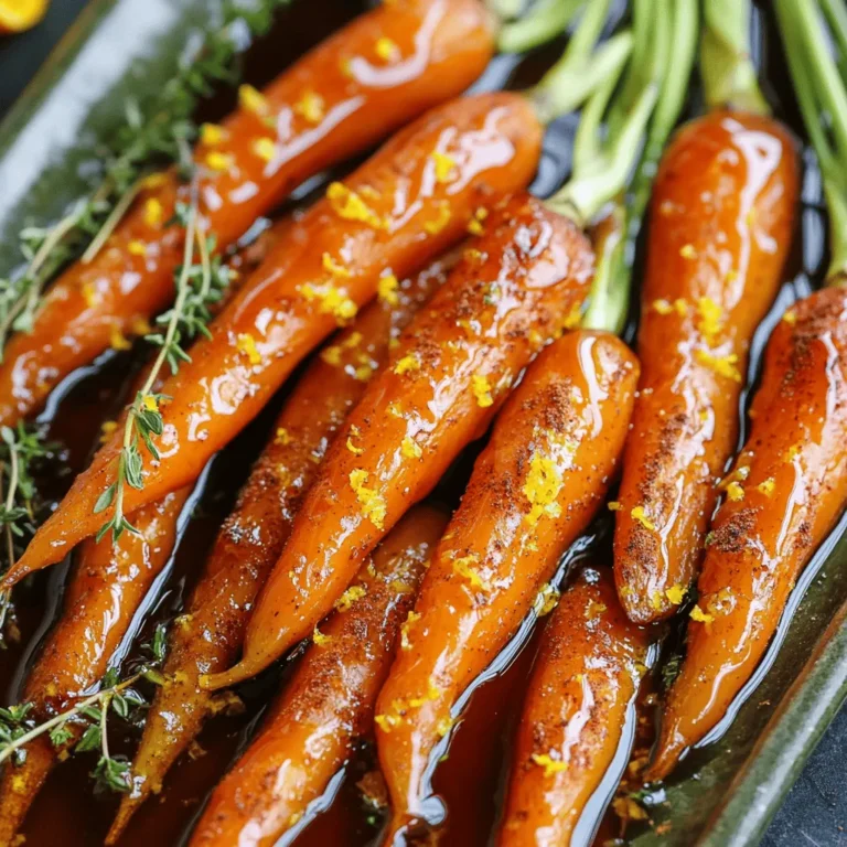 Für das Rezept benötigst du: - 450 g Baby-Karotten (oder normale Karotten, in Stifte geschnitten) - 3 Esslöffel reiner Ahornsirup - 2 Esslöffel Olivenöl - 1 Teelöffel Zimt - 1/2 Teelöffel Muskatnuss - Salz und Pfeffer nach Geschmack - 1 Esslöffel frische Thymianblätter (oder 1 Teelöffel getrockneter Thymian) - Schale von 1 Orange (optional, für eine zitrusartige Note) Wähle frische, knusprige Karotten für das beste Aroma. Achte darauf, dass sie keine Flecken oder weichen Stellen haben. Baby-Karotten sind süß und zart, aber normale Karotten schmecken auch gut. Du kannst sie in Stifte schneiden, um das Rösten zu erleichtern. Frische Karotten sind oft lebendiger in der Farbe und haben mehr Geschmack. Wenn du keinen Ahornsirup hast, kannst du Honig oder Agavendicksaft verwenden. Beide geben einen süßen Geschmack. Für das Öl kannst du Sonnenblumenöl oder Rapsöl nehmen. Diese Öle haben einen neutralen Geschmack. Das sorgt dafür, dass die Aromen der Karotten gut durchkommen. Zuerst benötigst du frische Karotten. Baby-Karotten sind süß und einfach zu handhaben. Wenn du normale Karotten verwendest, schneide sie in gleichmäßige Stifte. So garen sie gleichmäßig. Dann vermische die Zutaten in einer großen Schüssel. Nimm drei Esslöffel reinen Ahornsirup, zwei Esslöffel Olivenöl, einen Teelöffel Zimt und einen halben Teelöffel Muskatnuss. Füge Salz und Pfeffer hinzu, um den Geschmack zu verstärken. Wenn du magst, gib die Schale einer Orange und frische Thymianblätter dazu. Diese Zutaten bringen viel Aroma. Heize den Ofen auf 200°C vor. Gib die Karotten in die Schüssel mit der Glasur. Mische sie gut, damit jede Karotte die süße Mischung aufnimmt. Dann lege die Karotten in eine einzelne Schicht auf ein Blech mit Backpapier. Röste die Karotten für 25 bis 30 Minuten. Sie sind fertig, wenn sie weich und karamellisiert sind. Rühre die Karotten nach der Hälfte der Zeit um. So garen sie gleichmäßig und bekommen eine schöne Farbe. Wenn die Karotten fertig sind, lasse sie kurz abkühlen. Serviere sie auf einer schönen Platte. Für einen zusätzlichen Farbton kannst du mehr frische Thymianblätter darüber streuen. Ein kleiner Schuss mehr Ahornsirup kurz vor dem Servieren erhöht den Geschmack. Für die vollständige Anleitung und weitere Details, schaue dir das Full Recipe an. Beim Rösten von Karotten gibt es einige häufige Fehler. Ein großer Fehler ist, die Karotten zu dicht auf das Blech zu legen. Wenn sie zu eng sind, dämpfen sie sich anstatt zu rösten. Achte darauf, dass sie in einer einzigen Schicht liegen. Ein weiterer Fehler ist, die Karotten nicht gleichmäßig zu schneiden. Unterschiedliche Größen garen unterschiedlich. Versuche, die Karotten gleichmäßig zu schneiden, um eine gleichmäßige Garung zu erreichen. Um den Geschmack der Karotten zu verbessern, kannst du einige einfache Tricks anwenden. Ein Spritzer frischer Zitrone kann die Süße des Ahornsirups ausgleichen. Auch eine Prise Chili oder Paprika kann für etwas Schärfe sorgen. Experimentiere mit Kräutern wie Rosmarin oder Oregano, um neue Geschmacksrichtungen zu entdecken. Ich empfehle, die Karotten vor dem Rösten etwas mit Salz einzureiben. Das hebt die Aromen hervor und macht sie noch leckerer. Dieses Rezept ist sehr vielseitig. Du kannst es mit verschiedenen Gemüsesorten ausprobieren. Zum Beispiel schmecken Süßkartoffeln oder Pastinaken auch großartig mit Ahornsirup. Brokkoli oder Blumenkohl können ebenfalls geröstet werden. Du kannst sogar eine Mischung aus Gemüse verwenden. Das bringt Abwechslung auf den Tisch. Achte darauf, die Garzeit je nach Gemüse anzupassen. So hast du immer ein köstliches Gericht! {{image_4}} Um die übrig gebliebenen Karotten frisch zu halten, lege sie in einen luftdichten Behälter. Du kannst auch Frischhaltefolie verwenden, um sie abzudecken. Stelle sicher, dass sie bei Raumtemperatur abgekühlt sind, bevor du sie in den Kühlschrank gibst. So bleiben sie in der Regel drei bis fünf Tage genießbar. Wenn du die Karotten wieder aufwärmen möchtest, nimm eine Pfanne oder ein Backblech. Erhitze etwas Olivenöl darin und gib die Karotten hinzu. Erhitze sie bei mittlerer Hitze, bis sie warm sind. Alternativ kannst du sie auch in der Mikrowelle aufwärmen. Stelle die Mikrowelle auf eine mittlere Stufe und erwärme die Karotten für 1–2 Minuten. Rühre zwischendurch um, um eine gleichmäßige Erwärmung zu erreichen. Falls du mehr Karotten hast, kannst du sie einfrieren. Lass die Karotten zuerst komplett abkühlen. Lege sie dann in einen Gefrierbeutel und drücke die Luft heraus. Beschrifte den Beutel mit dem Datum. Du kannst die Karotten bis zu drei Monate einfrieren. Zum Auftauen lege sie einfach über Nacht in den Kühlschrank. Danach kannst du sie wie oben beschrieben aufwärmen. Nutze diesen einfachen Aufbewahrungshinweis, um dein Ahornsirup-glasiertes Karotten Rezept zu genießen, wann immer du magst! Eine Portion der Ahornsirup-glasierten Karotten hat etwa 150 Kalorien. Diese Karotten sind auch eine gute Quelle für Vitamine. Sie enthalten viel Vitamin A, das gut für das Sehen ist. Auch Ballaststoffe sind in Karotten enthalten, was gut für die Verdauung ist. Der Ahornsirup bringt etwas Zucker, aber er hat auch Mineralien. So enthält er Mangan und Zink. Karotten sind sehr gesund. Sie helfen, die Augen stark zu halten. Außerdem unterstützen sie das Immunsystem. Der hohe Gehalt an Antioxidantien kann auch Entzündungen reduzieren. Ahornsirup hat weniger Zucker als andere Süßstoffe. Er bietet Antioxidantien und kann den Blutzucker nicht so stark erhöhen. Beide Zutaten machen das Gericht nicht nur lecker, sondern auch nahrhaft. Für Menschen mit bestimmten Diäten gibt es Anpassungen. Wenn du auf Zucker achtest, kannst du weniger Ahornsirup verwenden. Für Veganer ist das Rezept bereits geeignet, da es keine tierischen Produkte enthält. Wenn du eine glutenfreie Diät machst, ist das Rezept sicher. Du kannst auch die Karotten durch andere Gemüsesorten wie Süßkartoffeln oder Pastinaken ersetzen. So bleibt das Gericht gesund und köstlich. Für mehr Informationen und die vollständige Zubereitung, schau dir das [Full Recipe] an. Die Zubereitung der Ahornsirup-glasierten Karotten dauert insgesamt etwa 40 Minuten. Davon sind 10 Minuten für die Vorbereitung nötig. In diesen 10 Minuten schneidest du die Karotten und mischst die Zutaten. Danach kommen die Karotten für 25 bis 30 Minuten in den Ofen. So einfach ist das! Ja, du kannst auch andere Gemüsesorten rösten! Zum Beispiel eignen sich Süßkartoffeln, Paprika oder Zucchini gut. Denke daran, die Garzeit anzupassen. Kleinere Stücke brauchen weniger Zeit. Achte darauf, dass die Gewürze und der Sirup gut zu deinem Gemüse passen. Ja, du kannst die Karotten im Voraus vorbereiten! Du kannst sie schälen und schneiden, dann in einem Behälter im Kühlschrank aufbewahren. Mische die Gewürze und den Ahornsirup erst kurz vor dem Rösten. So bleiben die Karotten frisch und lecker. Um köstliche geröstete Karotten zuzubereiten, haben wir alles Wichtige behandelt. Wir haben die notwendigen Zutaten aufgelistet und Tipps zur Auswahl der besten Karotten gegeben. Außerdem erklärte ich, wie man sie perfekt röstet und anrichtet. Ich tat dies, um häufige Fehler zu vermeiden und die Aromen zu verbessern. Vergiss nicht, übrig gebliebene Karotten richtig zu lagern. Mit diesen Informationen bist du bereit, die besten gerösteten Karotten zuzubereiten. Diese einfache Anleitung macht die Zubereitung zum Kinderspiel!