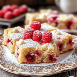 Weiße Schokoladen Himbeer Blondies Einfach und Lecker