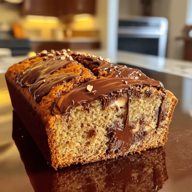 - 3 reife Bananen - 1/3 Tasse geschmolzene Butter - 3/4 Tasse Zucker - 1 Tasse Weizenmehl - 1 Teelöffel Backnatron - Prise Salz - 1 großes Ei - 1 Teelöffel Vanilleextrakt - 1/2 Tasse Nutella (plus extra für das Swirling) Für mein Nutella Swirl Bananenbrot benutze ich nur die besten Zutaten. Die Bananen müssen reif sein. Reife Bananen geben dem Brot die süße, die es braucht. Ich zerdrücke sie gut mit der geschmolzenen Butter. So vermische ich die beiden Zutaten, bis sie eine glatte Masse ergeben. Ich füge das Backnatron und eine Prise Salz hinzu. Das Backnatron hilft dem Brot, gut zu gehen. Dann kommt der Zucker dazu, gefolgt von einem verquirlten Ei und einem Teelöffel Vanilleextrakt. Diese Zutaten geben Geschmack und machen das Brot fluffig. Jetzt ist das Mehl an der Reihe. Ich gebe es nach und nach in die Mischung. Dabei rühre ich vorsichtig, damit das Brot nicht zu dicht wird. Es ist wichtig, nicht zu lange zu rühren. So bleibt die Textur leicht und locker. Und jetzt kommt der Spaß! Ich gieße die Hälfte des Teigs in eine gefettete Kastenform. Dann füge ich etwa 1/4 Tasse Nutella in kleinen Löffeln darauf. Danach kommt der restliche Teig. Obenauf kommt wieder Nutella. Mit einem Messer wirble ich die Nutella in den Teig. Dadurch entsteht ein tolles Muster. Die Zutaten sind einfach, aber die Kombination macht das Brot besonders lecker. Mit diesen Grundzutaten zauberst du ein köstliches Bananenbrot, das jeder lieben wird. - Heize den Ofen auf 175°C (350°F) vor. - Fette eine Kastenform (9x5 Zoll) gut ein. - Zerdrücke die Bananen in einer großen Schüssel. - Mische die zerdrückten Bananen mit der geschmolzenen Butter. - Füge Backnatron und eine Prise Salz hinzu. - Rühre den Zucker, das verquirlte Ei und den Vanilleextrakt unter. - Gib das Mehl nach und nach dazu und rühre vorsichtig. - Gieße die Hälfte des Teigs in die Kastenform. - Betupfe die Oberseite mit etwa 1/4 Tasse Nutella. - Füge den restlichen Teig hinzu und platziere mehr Nutella darauf. - Wirble die Nutella mit einem Messer in den Teig. - Backe das Brot 50-60 Minuten lang. - Mache den Zahnstocher-Test, um zu prüfen, ob es fertig ist. - Nicht zu lange rühren: Wenn Sie den Teig zubereiten, rühren Sie nur, bis alles kombiniert ist. Zu viel Rühren macht das Brot dicht und weniger fluffig. Das ist wichtig für die beste Textur. - Zahnstocher-Test zur Garprobe: Stecken Sie einen Zahnstocher in die Mitte des Brotes. Wenn er sauber herauskommt, ist das Bananenbrot fertig. Dies ist eine einfache Methode, um sicherzustellen, dass Ihr Brot perfekt gebacken ist. - Warm servieren mit extra Nutella: Schneiden Sie das Bananenbrot warm und geben Sie einen Löffel Nutella obenauf. Dies macht es besonders lecker und schokoladig. - Toppings wie gehackte Haselnüsse oder Schlagsahne: Fügen Sie gehackte Haselnüsse für den Crunch hinzu oder einen Klecks Schlagsahne für die Süße. Diese Extras machen Ihr Bananenbrot noch besser. {{image_4}} Für eine glutenfreie Variante verwenden Sie glutenfreies Mehl. Dieses Mehl ersetzt das Weizenmehl in Ihrem Rezept. Achten Sie darauf, dass Ihre anderen Zutaten auch glutenfrei sind. So bleibt Ihr Bananenbrot für alle genießbar. Glutenfreies Mehl kann etwas trockener sein. Fügen Sie eventuell einen Esslöffel mehr Butter oder ein wenig Joghurt hinzu. Dadurch bleibt das Bananenbrot schön saftig. Sie können das Rezept leicht anpassen. Fügen Sie Nüsse oder Schokoladenstückchen hinzu. Walnüsse oder Pekannüsse passen gut dazu. Sie bringen einen schönen Crunch in den Teig. Schokoladenstückchen machen es noch süßer und schokoladiger. Eine weitere Idee ist die Verwendung von anderen Nussaufstrichen. Mandel- oder Erdnussbutter bringen neue Aromen. Diese Aufstriche können Sie genau wie Nutella in den Teig swirl. Experimentieren Sie und finden Sie Ihre Lieblingskombination! Das Bananenbrot kann einfach aufbewahrt werden. Wenn Sie es bei Raumtemperatur lagern, bleibt es frisch und lecker. Wickeln Sie es in Frischhaltefolie oder legen Sie es in einen luftdichten Behälter. So bleibt der Geschmack erhalten. Wenn Sie das Brot länger aufbewahren möchten, können Sie es im Kühlschrank lagern. Denken Sie daran, dass dies die Textur etwas ändern kann. Ein luftdichter Behälter ist auch hier wichtig, um das Austrocknen zu verhindern. Wie lange bleibt das Bananenbrot frisch? Bei Raumtemperatur hält es sich etwa 3 bis 4 Tage. Wenn Sie es im Kühlschrank aufbewahren, können Sie es bis zu einer Woche genießen. Für längere Haltbarkeit frieren Sie das Bananenbrot ein. Verpacken Sie es gut in Frischhaltefolie und dann in einen Gefrierbeutel. So bleibt es bis zu drei Monate frisch. Wenn Sie es auftauen möchten, lassen Sie es einfach bei Raumtemperatur liegen. Um trockenes Bananenbrot zu vermeiden, gibt es einige einfache Tipps: - Verwende reife Bananen. Je reifer, desto mehr Feuchtigkeit bringen sie mit. - Füge geschmolzene Butter hinzu. Dies macht den Teig saftiger. - Mische die Zutaten nur kurz. Zu viel Rühren kann das Brot trocken machen. - Lass das Brot nicht zu lange im Ofen. Überprüfe es rechtzeitig mit einem Zahnstocher. - Bewahre das Brot in einem luftdichten Behälter auf. So bleibt es frisch. Ja, gefrorene Bananen sind eine tolle Wahl! - Sie sind oft reif und süß, was den Geschmack verbessert. - Auftauen ist einfach. Lass sie einfach bei Raumtemperatur stehen. - Du sparst Zeit, da du sie nicht extra reifen lassen musst. - Die Textur bleibt beim Backen gut, wenn du sie richtig zubereitest. Die Backzeit für das Bananenbrot beträgt 50 bis 60 Minuten. - Heize den Ofen auf 175°C vor. - Überprüfe nach 50 Minuten den Garzustand mit einem Zahnstocher. - Wenn der Zahnstocher sauber herauskommt, ist das Brot fertig. - Lass es nach dem Backen 10 Minuten in der Form abkühlen. Diese Anleitung zeigt, wie du ein köstliches Nutella-Bananenbrot machst. Wir haben die wichtigen Zutaten, eine klare Schritt-für-Schritt-Anleitung und nützliche Tipps behandelt. Denke daran, dass du das Brot warm servieren kannst, um den vollen Geschmack zu genießen. Probiere auch verschiedene Varianten mit Nüssen oder glutenfreiem Mehl. Jetzt hast du alles, um dein eigenes leckeres Bananenbrot zu backen. Viel Spaß beim Ausprobieren!