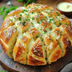 Für das Knoblauch-Parmesan-Zupfbrot benötigst du die folgenden Zutaten: - 1 großes Stück Artisan Brot (rund oder oval) - 1/2 Tasse ungesalzene Butter, geschmolzen - 4 Zehen Knoblauch, fein gehackt - 1 Tasse geriebener Parmesan-Käse - 1 Esslöffel getrocknete italienische Kräuter (Oregano, Basilikum, Thymian) - 1/4 Teelöffel rote Pfefferflocken (optional) - Frische Petersilie, gehackt (zur Garnitur) - Salz nach Geschmack Diese Zutaten sind einfach zu finden und machen dein Brot besonders lecker. Artisan Brot gibt dem Zupfbrot eine tolle Textur. Die Butter und der Knoblauch bringen viel Geschmack. Parmesan-Käse sorgt für eine leckere Kruste. Um das Brot noch besser zu machen, kannst du einige Ergänzungen ausprobieren: - Füge 1 Teelöffel Zitronensaft hinzu, um Frische zu bringen. - Verwende frische Kräuter wie Basilikum oder Thymian für mehr Aroma. - Eine Prise Knoblauchpulver kann den Knoblauchgeschmack verstärken. - Olivenöl anstelle von Butter macht das Brot leichter. Mit diesen Ergänzungen kannst du das Brot nach deinem Geschmack anpassen. Experimentiere ruhig, um deine perfekte Mischung zu finden! Zu diesem köstlichen Zupfbrot passen einige Weine sehr gut: - Weißwein wie Sauvignon Blanc oder Pinot Grigio ergänzen die Aromen. - Ein leichter Rotwein wie Pinot Noir passt ebenfalls gut. - Roséwein bietet eine frische Alternative für warme Tage. Die Wahl des Weins hängt von deinem Geschmack ab. Probiere verschiedene Sorten aus, um deine Lieblingskombination zu finden! Heize deinen Ofen auf 190 °C vor. Das ist die perfekte Temperatur für unser Brot. Nimm ein großes Stück Artisan Brot, das rund oder oval ist. Du brauchst auch ungesalzene Butter, die geschmolzen ist. Hacke vier Zehen Knoblauch fein. Mische die Butter und den Knoblauch in einer Schüssel. Vergiss die italienischen Kräuter nicht! Das gibt dem Brot viel Geschmack. In einer kleinen Schüssel kombinierst du die geschmolzene Butter mit dem gehackten Knoblauch. Füge dann einen Esslöffel getrocknete italienische Kräuter hinzu. Diese Kräuter sind Oregano, Basilikum und Thymian. Wenn du es scharf magst, kannst du auch rote Pfefferflocken hinzufügen. Mische alles gut. Achte darauf, dass die Mischung gleichmäßig wird. Lege das Artisan Brot auf ein großes Stück Aluminiumfolie. Benutze ein gezahntes Messer, um das Brot tief in einem Kreuzmuster zu schneiden. Achte darauf, den Boden nicht zu durchschneiden. Jetzt kommt der spaßige Teil! Verwende einen Pinsel oder einen Löffel, um die Knoblauch-Butter-Mischung in jede Einschnittstelle zu träufeln. Lass die Mischung tief eindringen. Das Brot wird dadurch saftig und lecker. Wickle das Brot in Aluminiumfolie und lege es auf ein Backblech. Backe es für 15 bis 20 Minuten. Der Käse wird schmelzen und das Brot wird warm. Danach entferne vorsichtig die Folie. Backe das Brot für weitere 5 bis 10 Minuten. So bekommst du eine knusprige Kruste. Lass das Brot kurz abkühlen und garniere es mit frischer Petersilie. Serviere es warm und genieße den wunderbaren Geschmack! Um Ihr Knoblauch-Parmesan-Zupfbrot knusprig zu machen, folgen Sie diesen einfachen Schritten: Wickeln Sie das Brot in Aluminiumfolie, um es gleichmäßig zu backen. Entfernen Sie die Folie in der letzten Backzeit, um die Kruste zu bräunen. Backen Sie es für 5-10 Minuten länger, bis die Oberfläche goldbraun ist. Achten Sie darauf, das Brot nicht zu lange zu backen, da es sonst trocken wird. Ein häufiger Fehler ist, das Brot nicht tief genug einzuschneiden. Schneiden Sie es etwa bis zur Hälfte, damit die Füllung gut eindringen kann. Ein weiterer Fehler ist, die Knoblauch-Butter-Mischung nicht gleichmäßig zu verteilen. Stellen Sie sicher, dass die Mischung in jede Einschnittstelle gelangt. Überfüllen Sie das Brot nicht mit Käse; zu viel Käse kann es schwer machen. Um das Brot einfacher zu schneiden, lassen Sie es etwas abkühlen. Verwenden Sie ein gezahntes Messer, um die Stücke sauber zu schneiden. Servieren Sie das Zupfbrot auf einem rustikalen Holzbrett. Stellen Sie ein kleines Schälchen mit geschmolzener Knoblauchbutter zum Dippen bereit. Das macht das Essen noch besser und sieht einladend aus! {{image_4}} Es gibt viele köstliche Käsesorten, die Sie verwenden können. Probieren Sie Mozzarella für eine weichere Textur. Cheddar gibt dem Brot einen kräftigen Geschmack. Feta bringt eine salzige Note, die gut zu Knoblauch passt. Sie können auch eine Mischung aus verschiedenen Käsesorten verwenden. Mischen Sie Parmesan mit Gruyère für eine besondere Note. Diese Variationen machen Ihr Zupfbrot noch spannender. Neben italienischen Kräutern können Sie auch andere Gewürze verwenden. Rosmarin und Thymian geben dem Brot einen aromatischen Geschmack. Für etwas Schärfe, fügen Sie mehr rote Pfefferflocken hinzu. Für eine frische Note können Sie Basilikum oder Dill verwenden. Experimentieren Sie mit Ihren Lieblingsgewürzen. So schaffen Sie ein Brot, das perfekt zu Ihrem Geschmack passt. Für eine vegane Version können Sie die Butter durch pflanzliche Margarine ersetzen. Verwenden Sie veganen Parmesan oder Hefeflocken für den Käsegeschmack. Sie können auch pürierten Cashewkern als Käse-Ersatz nutzen. Das Brot wird trotzdem lecker und saftig. Diese Alternativen machen das Rezept für alle zugänglich. Jeder kann das köstliche Zupfbrot genießen! Um den ungebackenen Teig richtig zu lagern, packe ihn in Frischhaltefolie. So bleibt er frisch und weich. Du kannst ihn auch in einem luftdichten Behälter aufbewahren. Lagere den Teig im Kühlschrank, wenn du ihn nicht sofort brauchst. Verbrauche ihn innerhalb von zwei Tagen für das beste Ergebnis. Wenn du Reste von deinem Knoblauch-Parmesan-Zupfbrot hast, lagere sie in einem luftdichten Behälter. So bleibt das Brot weich und lecker. Du kannst das Zupfbrot auch in Aluminiumfolie wickeln. So bleibt es frisch. Es hält sich bis zu drei Tage bei Raumtemperatur. Für eine längere Lagerung kannst du das Brot auch einfrieren. Wickele es gut ein, um Gefrierbrand zu vermeiden. Um das Zupfbrot aufzuwärmen, heize deinen Ofen auf 180 °C vor. Wickele das Brot in Aluminiumfolie, um es saftig zu halten. Backe es für etwa 10-15 Minuten. Wenn du eine knusprige Kruste willst, entferne die Folie für die letzten 5 Minuten. Du kannst auch eine Mikrowelle nutzen, aber das Brot wird nicht so knusprig. Erwärme es in kurzen Intervallen, um es nicht zu überhitzen. Ja, gefrorenes Brot funktioniert gut. Lassen Sie es zuerst auftauen. Das Brot sollte Raumtemperatur erreichen. Schneiden Sie es dann wie im Rezept beschrieben. Die Knoblauch-Butter-Mischung kann gut in das gefrorene Brot eindringen. So bleibt es saftig und lecker. Das Brot bleibt frisch für etwa zwei Tage. Lagern Sie es in einem luftdichten Behälter. Wenn Sie es länger aufbewahren möchten, können Sie es einfrieren. Wickeln Sie es gut in Folie. Beim Aufwärmen wird es fast wie frisch gebacken. Servieren Sie das Brot mit einer Dip-Sauce. Geschmolzene Knoblauchbutter passt perfekt. Auch ein frischer Salat ist eine gute Wahl. Weinliebhaber können einen leichten Weißwein wählen. Dies ergänzt die Aromen gut. Das Knoblauch-Parmesan-Zupfbrot ist einfach, lecker und vielseitig. Wir haben die besten Zutaten, Variationen und Tipps geteilt, um dein Brot perfekt zu machen. Denke daran, beim Zubereiten den Ofen richtig vorzubereiten und die Knoblauch-Butter gut zu mixen. Mit den Tipps für die perfekte Knusprigkeit und den Antworten auf häufige Fragen wird dein Zupfbrot sicher ein Hit. Probiere verschiedene Käsesorten und Gewürze aus, um deine eigene Note zu finden. Viel Spaß beim Backen und Genießen!