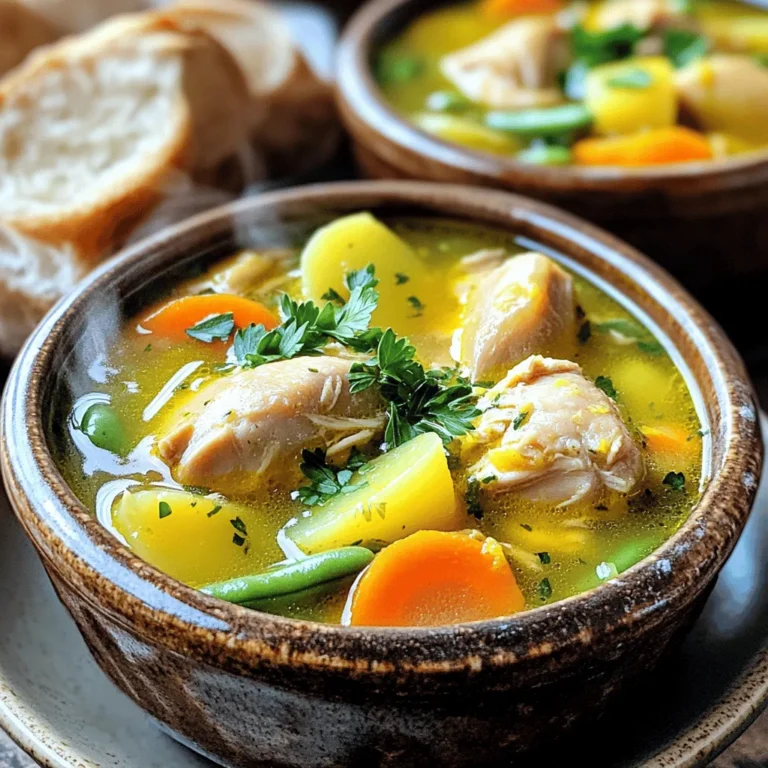 Für den Slow Cooker Lemon Herb Chicken Stew brauchst du: - 4 Hautlose, entbeinte Hähnchenschenkel, gewürfelt - 3 mittlere Karotten, in Scheiben geschnitten - 2 Selleriestangen, gehackt - 1 große Zwiebel, gewürfelt - 3 Knoblauchzehen, gehackt - 1 Tasse grüne Bohnen, geputzt und in 2,5 cm lange Stücke geschnitten - 3 mittlere Kartoffeln, gewürfelt - 1 Liter natriumreduzierter Hühnerbrühe - 1 Zitrone, abgerieben und ausgepresst - 1 Teelöffel getrockneter Thymian - 1 Teelöffel getrockneter Oregano - 1 Lorbeerblatt - 2 Esslöffel Olivenöl - Salz und Pfeffer nach Geschmack - Frische Petersilie zum Garnieren Diese Zutaten machen den Eintopf frisch und lecker. Das Hähnchen gibt dir Protein, während die Gemüse Vitamine und Ballaststoffe bieten. Um den Geschmack zu verbessern, kannst du frische Kräuter verwenden. Frische Petersilie, Thymian oder Oregano bringen eine tolle Note. Achte darauf, sie kurz vor dem Servieren hinzuzufügen, damit sie frisch bleiben. Wenn du eine andere Brühe oder Öl ausprobieren möchtest, nimm Gemüsebrühe für eine milde Note oder Kokosnussöl für einen süßen Geschmack. Diese kleinen Änderungen machen deine Variante einzigartig. Zuerst brätst du das Hähnchen an. Erhitze zwei Esslöffel Olivenöl in einer Pfanne bei mittlerer Hitze. Füge die gewürfelten Hähnchenschenkel hinzu. Würze sie mit Salz und Pfeffer. Brate das Hähnchen etwa vier bis fünf Minuten, bis es leicht gebräunt ist. Übertrage das Hähnchen dann in den Slow Cooker. Jetzt bereitest du das Gemüse vor. In derselben Pfanne gibst du die gewürfelte Zwiebel, Karotten und Sellerie. Sauté das Gemüse für drei bis vier Minuten, bis es weich ist. Füge den gehackten Knoblauch hinzu und brate ihn eine weitere Minute. Dann übertrage das Gemüse auch in den Slow Cooker. Jetzt ist es Zeit, die Zutaten hinzuzufügen und zu mischen. Gib die gewürfelten Kartoffeln, die grünen Bohnen, die Hühnerbrühe, die Zitronenschale und den Zitronensaft in den Slow Cooker. Füge den getrockneten Thymian, Oregano und das Lorbeerblatt hinzu. Rühre alles gut um, damit sich die Aromen verbinden. Stelle die Kochzeit und Temperatur ein. Du kannst den Slow Cooker auf niedrig für sechs bis sieben Stunden oder auf hoch für drei bis vier Stunden einstellen. Das Hähnchen sollte durchgegart und das Gemüse zart sein. Vor dem Servieren entferne das Lorbeerblatt. Schmecke den Eintopf ab und passe die Würze mit Salz und Pfeffer an. Serviere den Eintopf heiß. Garniere ihn mit frisch gehackter Petersilie. Das gibt dem Gericht eine schöne Farbe und zusätzlichen Geschmack. Fülle den Eintopf in tiefe Schalen und serviere dazu knuspriges Brot. So wird jede Portion besonders lecker. Wenn du mit dem Slow Cooker arbeitest, gibt es einige Fehler, die du vermeiden solltest. - Überkochen des Hähnchens: Zu lange Garzeit macht das Hähnchen trocken. Stelle sicher, dass du die Kochzeit genau einhältst. - Zu wenig Gewürze verwenden: Ein Eintopf braucht Geschmack. Übertreibe es nicht, aber würze gut mit Salz und Pfeffer. Du kannst Zeit sparen, wenn du die richtigen Vorbereitungen triffst. - Vorbereitungen im Voraus treffen: Schneide das Gemüse am Tag vorher. So bist du schneller fertig. - Verwendung von Tiefkühlgemüse: Tiefkühlgemüse ist praktisch und spart Zeit. Es bleibt frisch und hat oft einen guten Geschmack. Aromen sind das Herz eines guten Eintopfs. Hier sind zwei Tipps, um sie zu verbessern. - Zitrusfrüchte für zusätzlichen Geschmack: Zitronensaft und Schale geben Frische. Sie machen den Eintopf lebendiger und interessanter. - Kräuter frisch hinzufügen: Frische Kräuter wie Petersilie sorgen für mehr Aroma. Füge sie erst kurz vor dem Servieren hinzu, um ihren Geschmack zu bewahren. {{image_4}} Für eine vegetarische Version kannst du Tofu oder Kichererbsen verwenden. Tofu nimmt die Aromen gut auf und wird schön zart. Kichererbsen bieten eine nahrhafte Option und fügen eine angenehme Textur hinzu. Du kannst auch verschiedene Gemüsevariationen ausprobieren. Zucchini, Paprika oder Spinat sind tolle Ergänzungen. Diese Gemüse bringen Farbe und Geschmack in den Eintopf. Du kannst auch Reis oder Nudeln hinzufügen, um den Eintopf reichhaltiger zu machen. Beides passt gut zu den Aromen des Gerichts. Probiere auch andere Gemüsesorten aus, wie Blumenkohl oder Brokkoli. Diese geben dem Eintopf zusätzliche Nährstoffe und machen ihn noch bunter. Variiere die Zutaten, um neue Geschmäcker zu entdecken. Experimentiere mit lokalen Gewürzen, um dem Eintopf eine persönliche Note zu geben. Ein Hauch von Paprika oder Kreuzkümmel kann den Geschmack verändern. Du kannst die Gewürze anpassen, um deinen Vorlieben gerecht zu werden. Füge mehr Zitrone für einen frischeren Geschmack hinzu oder verwende frische Kräuter wie Basilikum oder Oregano. So machst du den Eintopf zu deinem ganz eigenen Gericht. Um deinen Slow Cooker Lemon Herb Chicken Stew frisch zu halten, lasse ihn zuerst abkühlen. Fülle den Eintopf dann in luftdichte Behälter. So bleibt der Geschmack erhalten. Du kannst den Eintopf auch in Portionen aufteilen. Das macht das Aufwärmen einfacher. Für die Verwendung von Einfriermethoden, achte darauf, dass der Eintopf vollständig abgekühlt ist. Fülle ihn in Gefrierbeutel oder -behälter. Vergiss nicht, das Datum und den Inhalt zu notieren. So behältst du den Überblick. Im Kühlschrank bleibt der Eintopf bis zu fünf Tage frisch. Achte darauf, ihn gut abzudecken. In der Tiefkühltruhe kann er bis zu drei Monate gelagert werden. Der Geschmack bleibt auch nach dem Einfrieren gut. Die beste Vorlaufzeit für den Geschmack ist, den Eintopf ein paar Stunden ruhen zu lassen. Die Aromen verbinden sich besser. Wenn du ihn aufwärmst, schmeckt er oft noch besser. Ja, du kannst gefrorenes Hähnchen verwenden. Es ist wichtig, dass du das Hähnchen zuerst auftauen lässt. Du kannst es über Nacht im Kühlschrank auftauen. Wenn du keine Zeit hast, kannst du das gefrorene Hähnchen auch direkt in den Slow Cooker geben. In diesem Fall verlängert sich die Kochzeit. Stelle sicher, dass das Hähnchen in der Mitte mindestens 75 Grad Celsius erreicht. So bleibt es sicher zu essen. Der Eintopf hält sich gut im Kühlschrank. Du solltest ihn in einem luftdichten Behälter aufbewahren. Er bleibt dort etwa drei bis vier Tage frisch. Wenn du ihn länger aufbewahren möchtest, friere ihn ein. So bleibt er bis zu drei Monate haltbar. Achte darauf, den Eintopf gut abzukühlen, bevor du ihn ins Gefrierfach gibst. So vermeidest du, dass sich Eiskristalle bilden. Ja, du kannst den Eintopf auch auf dem Herd zubereiten. Beginne damit, das Hähnchen wie im Rezept beschrieben anzubraten. Füge dann das Gemüse hinzu und brate alles zusammen an. Gib danach die Brühe und die Gewürze hinzu. Lass den Eintopf auf niedriger Hitze köcheln. Koche ihn etwa 30 bis 40 Minuten lang. Rühre gelegentlich um, damit nichts anbrennt. So bekommst du einen schönen, reichhaltigen Geschmack. Ein herzhaftes Hähnchen-Eintopf-Rezept erfordert frische Zutaten, klare Schritte und hörbare Tipps. Wir haben die Hauptzutaten und wie man sie optimal nutzt, besprochen. Ich habe auch hilfreiche Fehler und Zeitersparnisse gegeben. Variationen wie vegetarische Alternativen oder Gewürze machen diesen Eintopf besonders. Beachten Sie die Lagerung, um die Frische zu bewahren. Sie können diesen Eintopf einfach anpassen. Genießen Sie jede Löffel mit Freude!