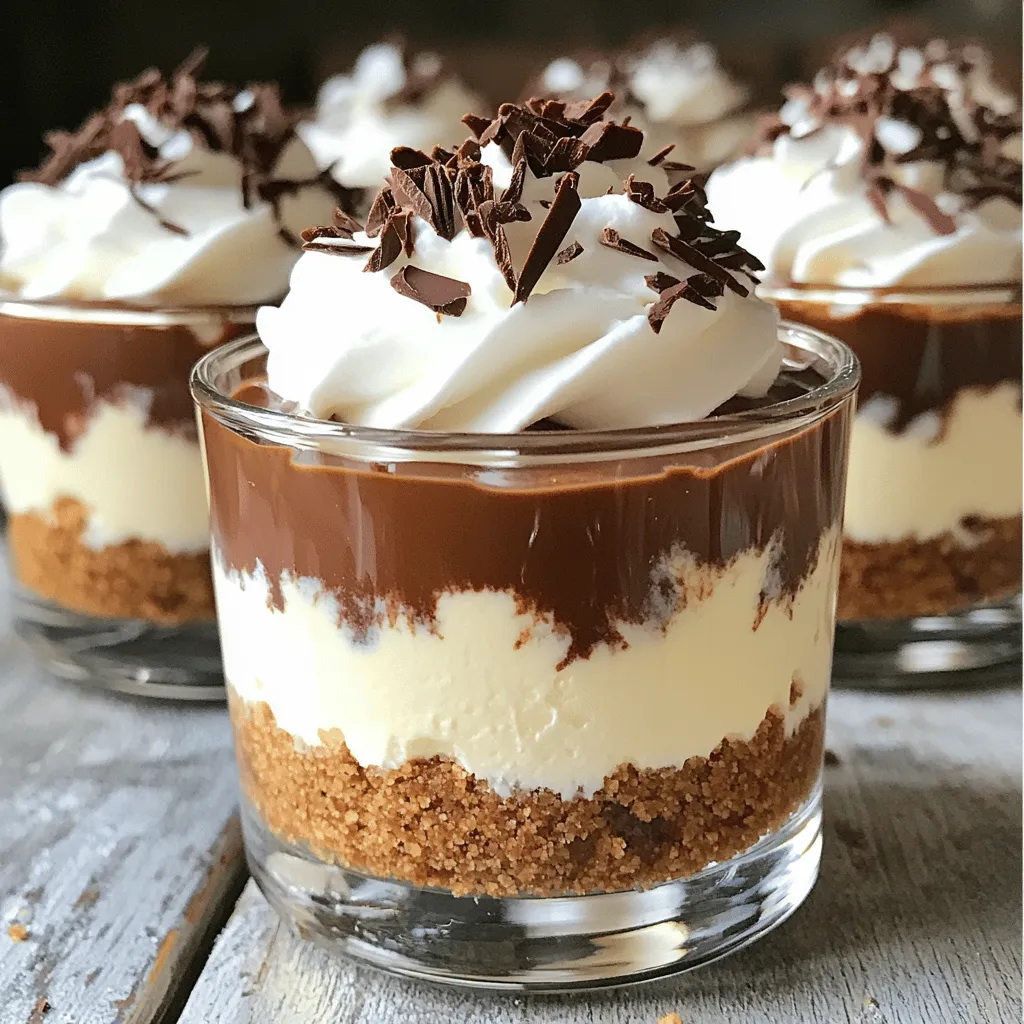 - 1 Tasse Graham-Cracker-Brösel - 2 Tassen Frischkäse, weich gestellt - 1/4 Tasse Espresso, abgekühlt Die Hauptzutaten sind die Basis für unseren leckeren No-Bake Mocha Cheesecake. Die Graham-Cracker-Brösel geben der Kruste Knusprigkeit und Geschmack. Frischkäse sorgt für die cremige Füllung. Der Espresso bringt den Kaffee-Geschmack, den wir lieben. - 1/2 Tasse Puderzucker - 1/2 Tasse Schlagsahne - 1 Teelöffel Vanilleextrakt Zusätzliche Zutaten wie Puderzucker machen die Füllung süß. Schlagsahne sorgt für Luftigkeit und eine weiche Textur. Vanilleextrakt gibt dem Cheesecake mehr Tiefe und einen tollen Duft. - 2 Esslöffel Kakaopulver - 1/4 Tasse Schokoladenspäne - Schlagsahne (zum Topping) Garnierungen sind der letzte Schliff. Kakaopulver bringt den Schokoladengeschmack. Schokoladenspäne verleihen dem Dessert einen schönen Look. Ein Klecks Schlagsahne oben drauf macht es perfekt und noch verlockender. Jede Zutat spielt eine wichtige Rolle in diesem Rezept. Sie schaffen zusammen ein köstliches Erlebnis. - Mische die Graham-Cracker-Brösel mit der geschmolzenen Butter. - Rühre, bis die Brösel gut mit Butter bedeckt sind. - Verteile die Mischung gleichmäßig in Servierbechern. - Drücke die Kruste fest, damit sie stabil bleibt. - Schlage den weichen Frischkäse in einer großen Schüssel cremig. - Füge den Puderzucker langsam hinzu und rühre gut um. - Gib den abgekühlten Espresso, Vanilleextrakt und Kakaopulver hinzu. - Mische alles gut, bis die Füllung glatt ist. - Schlage die Schlagsahne in einer separaten Schüssel. - Füge die geschlagene Sahne vorsichtig zur Frischkäse-Mischung hinzu. - Fülle die Mocha-Cheesecake-Mischung in die Becher. - Fülle die Becher bis etwa 3/4 voll. - Decke die Becher mit Frischhaltefolie ab. - Stelle sie mindestens 4 Stunden in den Kühlschrank. - Lasse die Cheesecake Cups am besten über Nacht ruhen. Um die beste Schlagsahne zu bekommen, schlage sie kalt. Kühle die Schlagsahne für 15 Minuten, bevor du beginnst. Schlage sie langsam, bis sich weiche Spitzen bilden. So bleibt die Sahne luftig und leicht. Für die Frischkäse-Mischung ist es wichtig, den Frischkäse vorher weich zu stellen. Lass ihn mindestens 30 Minuten bei Raumtemperatur. Dadurch wird die Mischung gleichmäßiger und cremiger. Mische die Zutaten langsam, um Klumpen zu vermeiden. Die Becher kannst du toll dekorieren. Verwende dafür einen Spritzbeutel für die Schlagsahne. So sieht es schön aus. Streue die Schokoladenspäne oben drauf für einen schokoladigen Kick. Du kannst die Cheesecake Cups auch mit anderen Desserts kombinieren. Serviere sie mit frischen Früchten oder einer heißen Schokoladensauce. So wird das Dessert noch interessanter. Bereite die Becher im Voraus vor. Du kannst sie bis zu zwei Tage vorher zubereiten. So sparst du Zeit, wenn Gäste kommen. Kühle die Cheesecake Cups richtig für die besten Ergebnisse. Lass sie mindestens vier Stunden im Kühlschrank. Besser ist es, sie über Nacht stehen zu lassen. So festigt sich die Füllung optimal. {{image_4}} Möchten Sie etwas Neues probieren? Ändern Sie den Kaffeegeschmack! Verwenden Sie zum Beispiel Chai-Tee oder Matcha. Diese Alternativen bringen frische Aromen in Ihre Cheesecake Cups. Sie können auch Gewürze hinzufügen. Zimt oder Muskatnuss geben einen warmen, herzhaften Geschmack. Ein Hauch von Kaffeelikör macht sie noch interessanter. Sie können diese leckeren Cheesecake Cups auch vegan machen. Ersetzen Sie den Frischkäse durch veganen Quark oder Cashew-Creme. Verwenden Sie Kokosnusscreme für die Schlagsahne. Das sorgt für einen tollen Geschmack. Für glutenfreie Optionen nehmen Sie glutenfreie Kekse. Diese Anpassungen halten den Genuss hoch und die Zutaten einfach. Die Präsentation macht viel aus! Verwenden Sie kleine Gläser oder Tassen. Das macht die Cheesecake Cups noch hübscher. Mini-Versionen sind perfekt für Partys. Diese kleinen Leckerbissen sind süß und leicht zu essen. Sie können die Becher auch kreativ dekorieren. So wird jeder Biss zu einem Erlebnis. Die No-Bake Mocha Cheesecake Cups sind einfach zu lagern. Wickeln Sie die Becher in Frischhaltefolie oder verwenden Sie einen luftdichten Behälter. So bleibt die Frische erhalten. Lagern Sie die Cheesecake Cups im Kühlschrank. Sie sind bis zu fünf Tage haltbar. Wenn Sie die Cheesecake Cups länger aufbewahren möchten, können Sie sie einfrieren. Stellen Sie sicher, dass die Becher gut verpackt sind. Nutzen Sie Frischhaltefolie und anschließend einen Gefrierbeutel. So vermeiden Sie Gefrierbrand. Diese Cups bleiben bis zu zwei Monate frisch im Gefrierfach. Lassen Sie die gefrorenen Cheesecake Cups im Kühlschrank auftauen. Dies dauert mehrere Stunden. Servieren Sie die Becher kalt. Fügen Sie vor dem Servieren einen Klecks Schlagsahne und Schokoladenspäne hinzu. Das sieht toll aus und schmeckt noch besser. Um die Füllung anzupassen, ändere einfach die Menge des Puderzuckers. Wenn du es süßer magst, füge mehr Puderzucker hinzu. Für weniger Süße, reduziere die Menge. Beginne mit einem Esslöffel weniger und probiere die Füllung. So kannst du den Geschmack ganz einfach nach deinem Wunsch anpassen. Ja, du kannst andere Kekse für die Kruste nutzen. Zum Beispiel sind Oreo-Kekse eine tolle Wahl. Sie geben der Kruste einen schokoladigen Geschmack. Auch digestive Kekse oder sogar Nüsse sind möglich. Sei kreativ und finde, was dir am besten schmeckt! Die Cheesecake Cups bleiben im Kühlschrank etwa 3 bis 5 Tage frisch. Stelle sicher, dass du die Becher gut abdeckst. So bleibt die Füllung cremig und lecker. Wenn du sie länger aufbewahren möchtest, kannst du sie auch einfrieren. Dieser Blogbeitrag beschreibt, wie man leckere Cheesecake Cups zubereitet. Wir haben die Hauptzutaten wie Graham-Cracker-Brösel, Frischkäse und Espresso behandelt. Die Schritt-für-Schritt-Anleitung macht das Nachmachen einfach. Denken Sie an Tipps für die perfekte Konsistenz und kreative Variationen. Alles ist gut für Aufbewahrung und späteren Genuss. Mit diesen Informationen gelingt Ihnen jeder Cheesecake Cup. Genießen Sie das Backen und das leckere Ergebnis!