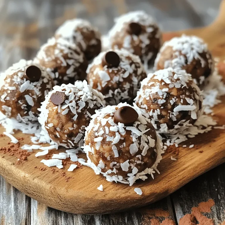 - 1 Tasse Haferflocken (gerollt) - 1/2 Tasse Mandelbutter (oder Erdnussbutter) - 1/3 Tasse Honig (oder Ahornsirup für eine vegane Option) Diese Hauptzutaten sind die Basis für meine Schokoladen-Kokos-Energiebälle. Ich liebe Haferflocken, weil sie gut für die Verdauung sind und Energie liefern. Mandelbutter oder Erdnussbutter sorgt für einen cremigen Geschmack und gesunde Fette. Der Honig oder Ahornsirup fügt Süße hinzu und hilft, alles zusammenzuhalten. - 1/4 Tasse ungesüßtes Kakaopulver - 1/2 Tasse Kokosraspeln (plus zusätzlich für die Außenbeschichtung) - 1/4 Tasse Zartbitterschokoladenstückchen (milchfrei, falls gewünscht) Zusätzliches Kakaopulver gibt einen schokoladigen Geschmack. Kokosraspeln bringen eine tropische Note und eine tolle Textur. Die Schokoladenstückchen sind der Genussfaktor. Du kannst sie auch ohne Milch wählen, wenn du das magst. - 1 Teelöffel Vanilleextrakt - Eine Prise Meersalz Vanilleextrakt bringt ein tolles Aroma in die Mischung. Das Meersalz balanciert die Süße und macht den Geschmack interessanter. Diese kleinen Extras machen einen großen Unterschied. Zuerst nehme ich eine große Schüssel. Dort gebe ich die Haferflocken, die Mandelbutter und den Honig hinein. Ich vermenge alles gut, bis die Mischung klebrig ist. Diese Basis ist wichtig für den Geschmack. Jetzt füge ich das Kakaopulver, die Kokosraspeln, die Schokoladenstückchen und das Meersalz hinzu. Ich rühre alles gut um. So verteilen sich die Aromen gleichmäßig. Es wird sehr schokoladig und süß. Ich nehme ungefähr einen Esslöffel der Mischung. Mit meinen Händen forme ich kleine Kugeln. Wenn ich möchte, wälze ich sie in den Kokosraspeln. Das gibt einen tollen Crunch. Ich wiederhole diesen Schritt, bis der Teig aufgebraucht ist. Wenn der Teig zu trocken ist, füge einfach etwas mehr Mandelbutter hinzu. Das hilft, den Teig geschmeidig zu machen. Du kannst auch einen kleinen Spritzer Wasser verwenden. Wenn der Teig zu feucht ist, gib mehr Haferflocken oder Kakaopulver dazu. So erhältst du die perfekte Konsistenz für deine Energiebälle. Falls du Allergien hast oder persönliche Vorlieben, gibt es viele Alternativen. Anstelle von Mandelbutter kannst du Erdnussbutter verwenden. Für die süße Note funktioniert auch Agavendicksaft statt Honig. Wenn du keine Schokolade magst, lasse die Schokoladenstückchen weg. Oder wähle weiße Schokolade für einen anderen Geschmack. Bewahre die Energie-Kugeln in einem luftdichten Behälter auf. So bleiben sie frisch und lecker. Im Kühlschrank halten sie bis zu einer Woche. Wenn du sie länger aufbewahren möchtest, kannst du sie auch einfrieren. In einem gefrierfesten Behälter sind sie bis zu drei Monate haltbar. {{image_4}} Fügen Sie Nüsse, Samen oder Trockenfrüchte hinzu. Mandeln oder Walnüsse geben einen tollen Crunch. Chiasamen oder Leinsamen bringen gesunde Fette. Getrocknete Cranberries oder Aprikosen fügen Süße hinzu. Diese Zutaten erhöhen den Nährwert der Energiebälle. Aromatisierungsoptionen wie Zimt oder Minze machen das Rezept spannend. Ein Teelöffel Zimt gibt Wärme und Tiefe. Frische Minze bringt Frische und einen tollen Duft. Experimentieren Sie mit diesen Aromen, um Ihre perfekte Mischung zu finden. Für eine vollständig vegane Version verwenden Sie pflanzliche Milch. Ersetzen Sie Honig durch Ahornsirup oder Agavendicksaft. Verwenden Sie auch vegane Schokoladenstückchen. So bleibt der Genuss ganz ohne tierische Produkte. Diese Alternativen sind einfach und lecker. Die Energiekugeln sind bis zu einer Woche haltbar. Lagern Sie sie im Kühlschrank. So bleiben sie frisch und lecker. Kühlen hilft, die Konsistenz zu halten. Zudem schmecken sie nach dem Kühlen besser. Ich finde, sie sind dann noch schmackhafter. Für längere Haltbarkeit können Sie die Kugeln einfrieren. Legen Sie sie einfach in einen luftdichten Behälter. So bleiben sie bis zu drei Monate gut. Achten Sie darauf, die Kugeln nicht übereinander zu stapeln. Das verhindert, dass sie zusammenkleben. Die Wahl des Behälters ist sehr wichtig. Ein luftdichter Behälter schützt die Kugeln vor Feuchtigkeit. Außerdem bleibt der Geschmack so erhalten. Ich empfehle, Glasbehälter oder spezielle Aufbewahrungsboxen zu nutzen. So bleiben Ihre Energiekugeln lange frisch und schmackhaft. Die Schokoladen-Kokos-Energiebälle sind eine gesunde Wahl. Eine Kugel hat etwa 100 Kalorien. Dies variiert je nach Zutaten. Hier sind die Nährwerte pro Kugel: - Kalorien: ca. 100 - Fett: 5g - Kohlenhydrate: 10g - Eiweiß: 3g Diese Energiebälle bieten eine gute Mischung aus Nährstoffen. Die Haferflocken liefern Ballaststoffe. Die Nüsse bringen gesunde Fette. Auch die Schokolade gibt dir einen kleinen Schub. Ja, du kannst die Energiekugeln im Voraus machen. Sie sind einfach zu lagern. Bereite sie einfach nach dem Rezept vor. Nach dem Kühlen sind sie direkt bereit zum Essen. - Vorbereitung: Du kannst die Kugeln bis zu einer Woche im Kühlschrank lagern. - Lagerung: Verwende einen luftdichten Behälter. So bleiben sie frisch und lecker. Wenn du sie für später machen möchtest, friere sie einfach ein. Sie halten sich bis zu drei Monate im Gefrierfach. Lass sie einfach im Kühlschrank auftauen, wenn du sie brauchst. Ja, die Energiekugeln sind glutenfrei. Verwende einfach glutenfreie Haferflocken. Diese sind leicht zu finden. - Zutaten: Achte darauf, dass alle anderen Zutaten ebenfalls glutenfrei sind. - Optionen: Mandelbutter oder Erdnussbutter sind oft glutenfrei. Prüfe immer die Etiketten. Mit diesen Zutaten kannst du die Kugeln ohne Sorgen genießen. Sie sind eine tolle Option für alle, die glutenfrei leben. Energiekugeln sind einfach zuzubereiten und bieten viele Vorteile. Wir haben die Hauptzutaten wie Haferflocken, Mandelbutter und Honig behandelt. Außerdem habe ich dir Tipps gegeben, wie du den Teig anpassen und die Kugeln aufbewahren kannst. Variationen und Lagerung waren ebenfalls wichtig. Mit diesen Ideen hast du schmackhafte Snacks, die gesund sind. Experimentiere mit den Rezepten und finde deinen Favoriten. So kannst du stets frische Energiekugeln genießen.