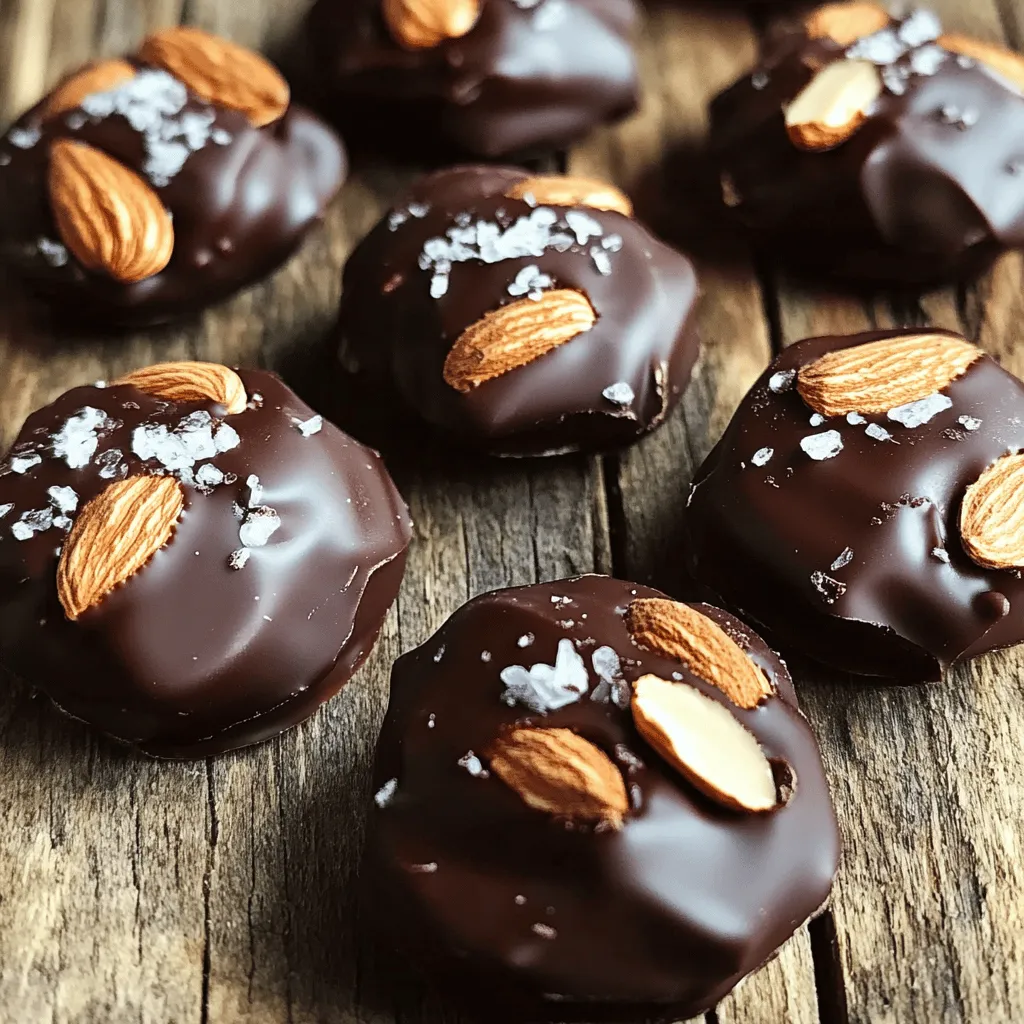 Um Dunkle Schokoladen-Mandelcluster zu machen, brauchen Sie wenige, aber wichtige Zutaten: - 1 Tasse rohe Mandeln - 225 g Zartbitterschokolade (70% Kakao oder mehr) - 1 Esslöffel Kokosöl - 1 Teelöffel Meersalz (vorzugsweise flakig) Die Mandeln geben den Cluster einen schönen Crunch. Die Zartbitterschokolade sorgt für den reichen Geschmack. Kokosöl hilft, die Schokolade glatt zu machen. Das Meersalz bringt den süßen und salzigen Geschmack zusammen. Wenn Sie etwas Neues ausprobieren möchten, fügen Sie Gewürze hinzu. Eine Prise Zimt kann Wärme bringen. Chili-Pulver gibt einen kleinen Kick. Probieren Sie es aus! So machen Sie die Cluster noch aufregender. Wählen Sie Zartbitterschokolade mit mindestens 70 % Kakao. Je höher der Kakaoanteil, desto intensiver der Geschmack. Achten Sie auf die Zutatenliste. Gute Schokolade hat oft weniger Zucker. Suchen Sie nach Marken ohne viele Zusatzstoffe. Diese Auswahl verbessert den Geschmack Ihrer Mandelcluster. Heizen Sie Ihren Ofen auf 175°C vor. Verteilen Sie die rohen Mandeln gleichmäßig auf einem Backblech. Rösten Sie sie etwa 10 Minuten. Die Mandeln sollten goldbraun und aromatisch sein. Lassen Sie sie danach abkühlen. Dies gibt den Mandeln einen tollen Geschmack. Bereiten Sie ein Wasserbad vor. Füllen Sie den unteren Topf mit Wasser, aber berühren Sie den oberen Topf nicht. Geben Sie die Zartbitterschokolade und das Kokosöl in den oberen Topf. Erhitzen Sie diese Mischung bei mittlerer Hitze. Rühren Sie ständig, bis die Schokolade geschmolzen ist. Achten Sie darauf, dass kein Wasser in die Schokolade gelangt. Nehmen Sie den geschmolzenen Topf vom Herd. Rühren Sie die gerösteten Mandeln in die Schokolade. Wenn Sie möchten, fügen Sie Zimt oder Chili-Pulver hinzu. Bereiten Sie ein Backblech mit Backpapier vor. Verwenden Sie einen Löffel, um kleine Häufchen der Mischung auf das Backpapier zu setzen. Jedes Cluster sollte etwa 1 bis 2 Esslöffel wiegen. Bestreuen Sie die Cluster sofort mit Meersalz, solange die Schokolade warm ist. Stellen Sie das Backblech für 30 Minuten in den Kühlschrank, bis die Cluster fest sind. Nach dem Aushärten nehmen Sie die Cluster vorsichtig vom Papier. Lagern Sie sie an einem kühlen Ort. Um die Schokolade perfekt zu schmelzen, nutzen Sie ein Wasserbad. Füllen Sie einen Topf mit Wasser, ohne den oberen Topf zu berühren. Das Wasser sollte leicht köcheln. Legen Sie dann die Zartbitterschokolade und das Kokosöl in den oberen Topf. Rühren Sie ständig, damit die Mischung gleichmäßig schmilzt. Achten Sie darauf, dass kein Wasser in die Schokolade gelangt. Wasser kann die Schokolade klumpig machen und ihre Textur ruinieren. Um die Mandelcluster frisch zu halten, lagern Sie sie in einem luftdichten Behälter. Diese Behälter schützen vor Feuchtigkeit und Gerüchen. Sie können die Cluster bei Zimmertemperatur aufbewahren. Für längere Frische stellen Sie sie in den Kühlschrank. Achten Sie darauf, dass die Cluster nicht zusammenkleben. Verwenden Sie Backpapier zwischen den Schichten, wenn nötig. Sie können das Rezept leicht anpassen. Fügen Sie eine Prise Zimt oder Chili-Pulver hinzu, um einen besonderen Kick zu geben. Experimentieren Sie mit anderen Nüssen wie Cashews oder Walnüssen. Auch getrocknete Früchte wie Cranberries oder Ananas passen gut. So schaffen Sie eine neue Geschmackskombination. Schaffen Sie Ihre eigene Version und überraschen Sie Freunde und Familie. {{image_4}} Es gibt viele Wege, Dunkle Schokoladen-Mandelcluster zu bereichern. Eine einfache Möglichkeit ist, Gewürze hinzuzufügen. Zimt verleiht Wärme, während Chili-Pulver einen aufregenden Kick gibt. Beide Optionen bringen ein neues Geschmacksniveau. Sie können auch andere Nüsse verwenden. Cashews oder Pekannüsse passen gut. Diese Nüsse bieten unterschiedliche Texturen und Aromen. Ein weiterer Trick ist, getrocknete Früchte hinzuzufügen. Rosinen, Cranberries oder Aprikosen bringen Süße und Farbe. Wenn jemand Allergien hat, gibt es Alternativen. Anstelle von Mandeln können Sie Sonnenblumenkerne verwenden. Diese sind nussfrei und lecker. Für Schokolade können Sie Zartbitterschokolade ohne Milch wählen. So bleibt das Rezept vegan. Kokosöl kann durch Pflanzenöl ersetzt werden. Auch hier bleibt der Geschmack gut. Dunkle Schokoladen-Mandelcluster sind leicht anpassbar. Für Keto-Diäten verwenden Sie zuckerfreie Schokolade. Diese Option hilft, die Kohlenhydrate niedrig zu halten. Für Paleo-Diäten können Sie Honig oder Ahornsirup verwenden. Diese Süßstoffe sind natürlicher und passen gut. Wenn Sie glutenfrei sind, sind diese Cluster perfekt. Alle Zutaten sind glutenfrei. Experimentieren Sie mit diesen Ideen! So machen Sie Ihr Rezept einzigartig. Um die Dunkle Schokoladen-Mandelcluster frisch zu halten, lagere sie in einem luftdichten Behälter. Ein Glasbehälter mit einem festen Deckel ist ideal. Stelle den Behälter an einen kühlen, dunklen Ort. Vermeide direkte Sonneneinstrahlung und Hitze, um die Schokolade zu schützen. Die Cluster halten sich gut für etwa zwei Wochen. Nach dieser Zeit können sie an Geschmack verlieren. Achte darauf, die Cluster regelmäßig zu überprüfen. Wenn sie anfangen, trocken zu werden oder die Schokolade ihren Glanz verliert, ist es Zeit, sie zu genießen. Wenn du noch Zutaten übrig hast, wie Mandeln oder Schokolade, verwende sie in anderen Rezepten. Mandeln passen gut in Müslis oder Salate. Zartbitterschokolade eignet sich hervorragend für Desserts oder zum Schmelzen für andere Süßigkeiten. So vermeidest du Lebensmittelverschwendung und schaffst neue Leckereien! Dunkle Schokoladen-Mandelcluster halten bis zu zwei Wochen. Lagern Sie sie in einem luftdichten Behälter. So bleibt die Frische erhalten. Wenn Sie sie im Kühlschrank aufbewahren, können sie sogar bis zu einem Monat halten. Achten Sie darauf, dass sie nicht mit Feuchtigkeit in Berührung kommen. Ja, Sie können die Cluster mit anderen Nüssen zubereiten. Pistazien, Walnüsse oder Haselnüsse sind tolle Alternativen. Jedes Mal erhalten Sie einen neuen Geschmack. Rösten Sie die Nüsse wie in dem Rezept beschrieben. So bringen Sie das Beste aus den Nüssen hervor. Die Zubereitung ohne Zucker ist machbar. Verwenden Sie zuckerfreie Schokolade oder ersatzweise Kakaonibs. Diese Varianten sind weniger süß, haben aber einen intensiven Schokoladengeschmack. Achten Sie darauf, die Nüsse gut zu rösten, um den Geschmack zu verbessern. Dunkle Schokoladen-Mandelcluster sind einfach zuzubereiten und lecker. In diesem Artikel habe ich die Hauptzutaten, die Zubereitung und hilfreiche Tipps behandelt. Du kannst bei den Aromen kreativ sein und die Cluster an deinen Geschmack anpassen. Denke auch an die Lagerung, damit sie lange frisch bleiben. Mit diesen Infos bist du bereit, eigene Mandelcluster zu machen. Viel Spaß beim Ausprobieren und Genießen!