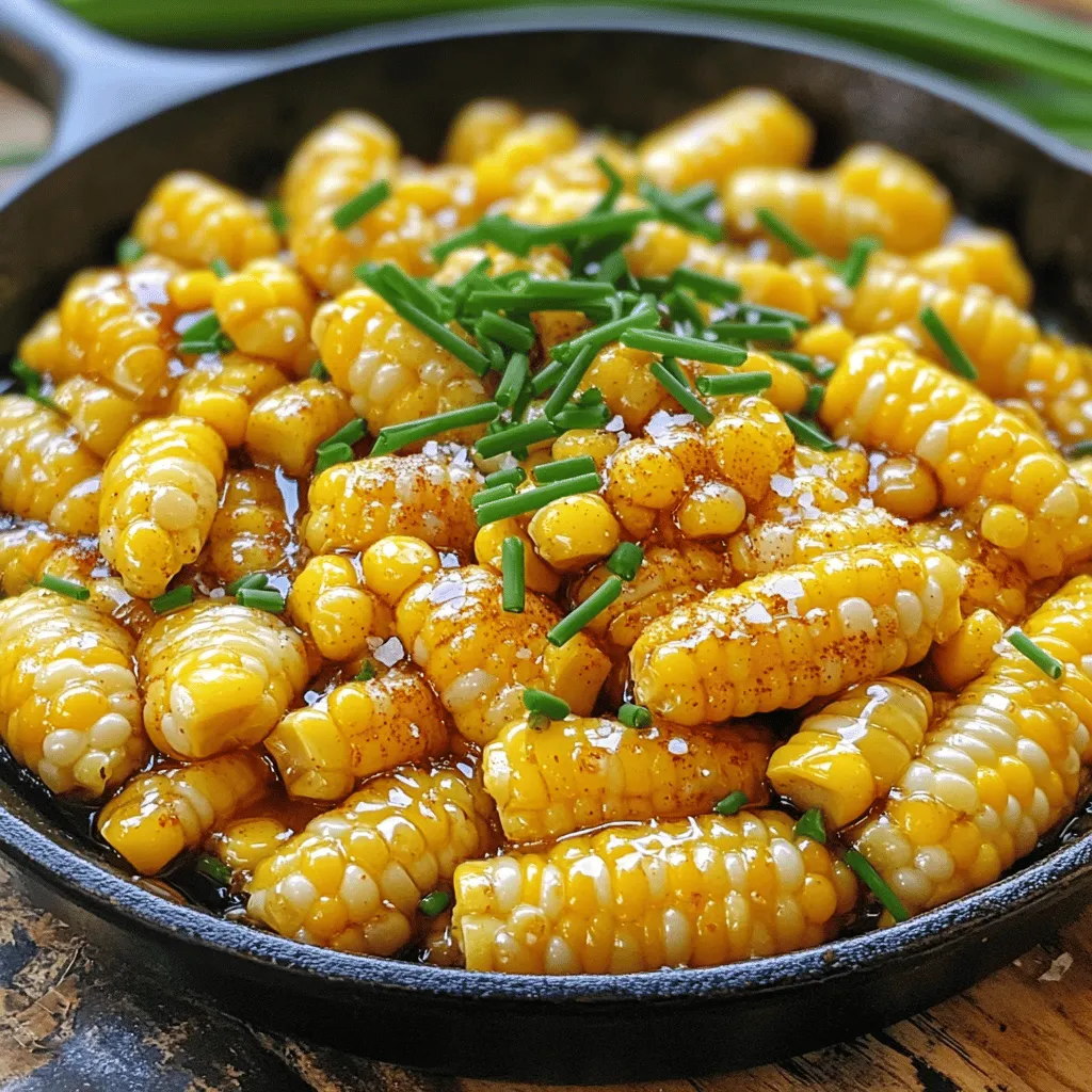 - 4 Tassen frischer oder gefrorener süßer Mais - 3 Esslöffel ungesalzene Butter - 2 Esslöffel Honig Die Hauptzutaten sind einfach und leicht zu finden. Frischer oder gefrorener süßer Mais gibt den besten Geschmack. Ungezuckerte Butter macht alles cremig und lecker. Der Honig bringt die Süße und macht das Gericht besonders. - 1 Teelöffel Meersalz - 1/4 Teelöffel schwarzer Pfeffer - 1/4 Teelöffel geräuchertes Paprika (optional) - 2 Esslöffel frische Schnittlauch, gehackt Die Gewürze sind wichtig für den Geschmack. Meersalz hebt alle Aromen hervor. Schwarzer Pfeffer gibt einen kleinen Kick. Geräuchertes Paprika macht das Gericht noch spezieller, aber das ist nicht notwendig. Der gehackte Schnittlauch bringt Farbe und frischen Geschmack. - Gusseiserne Pfanne - Kochlöffel - Messer und Schneidebrett Für die Zubereitung brauchen Sie eine gusseiserne Pfanne. Sie speichert die Hitze gut. Ein Kochlöffel hilft beim Rühren. Ein scharfes Messer und ein Schneidebrett sind nötig, um den Mais vorzubereiten. Wenn Sie frischen Mais haben, schälen Sie die Kolben. Schneiden Sie die Körner mit einem scharfen Messer ab. Bei gefrorenem Mais geben Sie ihn in eine Schüssel. Lassen Sie ihn bei Zimmertemperatur auftauen. Nehmen Sie eine große gusseiserne Pfanne. Setzen Sie die Pfanne auf mittlere Hitze. Geben Sie die ungesalzene Butter hinein. Warten Sie, bis die Butter vollständig geschmolzen ist. Achten Sie darauf, dass die Butter nicht braun wird. Fügen Sie den vorbereiteten Mais in die Pfanne hinzu. Sautieren Sie den Mais für etwa 5 bis 7 Minuten. Rühren Sie gelegentlich um. Der Mais sollte durchwärmt und leicht karamellisiert sein. Träufeln Sie den Honig über den Mais. Fügen Sie das Meersalz, den schwarzen Pfeffer und das geräucherte Paprika hinzu, wenn Sie es mögen. Rühren Sie gut um. Kochen Sie alles für 2 bis 3 Minuten weiter, bis der Mais schön glasiert ist. Nehmen Sie die Pfanne vom Herd. Streuen Sie den frischen Schnittlauch oben drauf. Servieren Sie den Mais direkt in der Pfanne oder in einer schönen Schüssel. Diese Beilage passt hervorragend zu gegrilltem Fleisch oder als lebendiger Salat. Um die beste Konsistenz zu erreichen, sautieren Sie den Mais bei mittlerer Hitze. Rühren Sie den Mais regelmäßig um. So wird er gleichmäßig warm und leicht karamellisiert. Achten Sie darauf, dass die Butter nicht zu braun wird. Braune Butter kann bitter sein. Wenn Sie Überkochen vermeiden wollen, halten Sie die Hitze konstant. Gelegentliches Rühren sorgt für gleichmäßige Hitzeverteilung. Um den Geschmack zu verstärken, können Sie verschiedene Kräuter und Gewürze verwenden. Frischer Schnittlauch ist eine tolle Wahl. Auch Petersilie oder Basilikum passen gut. Wenn Sie eine süßere Note wünschen, probieren Sie andere Süßungsmittel. Agavendicksaft oder Ahornsirup können spannend sein. Diese Alternativen bringen neue Geschmäcker in Ihr Gericht. Honigbutter-Pfannenmais passt perfekt zu gegrilltem Fleisch. Servieren Sie ihn neben Hähnchen oder Rindfleisch. Auch Fischgerichte harmonieren gut damit. Für eine schöne Präsentation können Sie den Mais direkt in der Pfanne servieren. Alternativ füllen Sie ihn in eine dekorative Schüssel. Garnieren Sie ihn mit frischem Schnittlauch für einen tollen Farbkontrast. {{image_4}} Für eine vegane Version des Honigbutter-Pfannenmaises können Sie pflanzliche Butter verwenden. Diese Butter hat den gleichen Geschmack. Sie schmelzen sie einfach in der Pfanne wie die normale Butter. Der Rest des Rezepts bleibt gleich. So bleibt der köstliche Geschmack erhalten, ohne tierische Produkte zu nutzen. Wenn Sie es gerne etwas schärfer mögen, fügen Sie Chilipulver oder frische Chilis hinzu. Ein Teelöffel Chilipulver reicht in der Regel aus, um dem Gericht einen Kick zu geben. Wenn Sie frische Chilis verwenden, schneiden Sie sie in kleine Stücke. Geben Sie sie zusammen mit dem Mais in die Pfanne. So genießen Sie eine tolle, würzige Note. Die Menge an Honig können Sie nach Ihrem Geschmack anpassen. Mögen Sie es süßer? Fügen Sie mehr Honig hinzu. Wenn Sie weniger Süße möchten, verwenden Sie weniger. Dies gibt Ihnen die Freiheit, den Geschmack genau zu treffen, den Sie lieben. Experimentieren Sie ein wenig, um die perfekte Balance zu finden. Um Reste von Honigbutter-Pfannenmais aufzubewahren, lassen Sie den Mais zuerst abkühlen. Dann geben Sie ihn in einen luftdichten Behälter. Lagern Sie den Behälter im Kühlschrank. So bleibt der Mais frisch. Sie können ihn 3 bis 5 Tage aufbewahren. Achten Sie darauf, den Behälter gut zu verschließen, um Gerüche zu vermeiden. Für die Langzeitlagerung empfehle ich, den Mais einzufrieren. Teilen Sie den abgekühlten Mais in Portionen auf. Verwenden Sie gefriergeeignete Beutel oder Behälter. So bleibt der Geschmack erhalten. Sie können den Mais bis zu 6 Monate einfrieren. Denken Sie daran, das Datum auf den Beuteln zu notieren. So wissen Sie, wann Sie ihn eingefroren haben. Um die Konsistenz des Maises beim Aufwärmen zu erhalten, verwenden Sie eine Pfanne. Fügen Sie einen Esslöffel Wasser oder Butter hinzu. Erwärmen Sie den Mais bei mittlerer Hitze. Rühren Sie regelmäßig um. So bleibt der Mais saftig und lecker. Vermeiden Sie die Mikrowelle, da der Mais dort schnell trocken wird. Die Zubereitung ist schnell. Die Vorbereitungszeit beträgt nur 5 Minuten. Die Kochzeit liegt bei etwa 10 Minuten. Insgesamt sind es 15 Minuten für köstlichen Mais. Ja, gefrorener Mais ist eine gute Wahl. Lassen Sie den gefrorenen Mais vor der Zubereitung kurz auftauen. Dies hilft, eine gleichmäßige Kochzeit zu erreichen. Sie müssen den gefrorenen Mais nicht kochen, bevor Sie ihn in die Pfanne geben. Honigbutter-Pfannenmais passt gut zu vielen Hauptgerichten. Servieren Sie ihn zu gegrilltem Fleisch, wie Hähnchen oder Steak. Auch zu Fischgerichten ist er eine leckere Beilage. Sie können ihn auch zu einer vegetarischen Hauptspeise kombinieren. Honigbutter-Pfannenmais ist einfach und lecker. Mit frischem oder gefrorenem Mais und wenigen Zutaten kannst du eine köstliche Beilage zubereiten. Denk daran, die Gewürze und Kräuter anzupassen, um deinen Geschmack zu treffen. Du kannst auch Varianten ausprobieren, wie die vegane oder würzige Version. Lagere die Reste richtig, um die Frische zu bewahren. Dieser simple, aber geschmackvolle Mais passt perfekt zu vielen Hauptgerichten und wird deine Gäste beeindrucken. Jetzt liegt es an dir, das Rezept auszuprobieren. Guten Appetit!