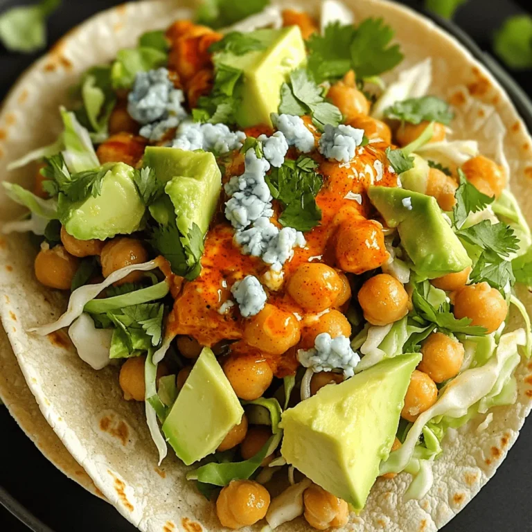 Für diese leckeren Tacos benötigst du: - 1 Dose (425 g) Kichererbsen, gut abgetropft und abgespült - 2 Esslöffel Olivenöl - 60 ml Buffalo-Sauce (nach Geschmack anpassen) - 1 Teelöffel Knoblauchpulver - 1 Teelöffel geräuchertes Paprikapulver - Salz und Pfeffer nach Geschmack - 8 kleine Mais-Tortillas - 125 g fein gehobelter Kohl - 1/2 Avocado, gewürfelt - 60 g Blauschimmelkäse, zerbröselt (optional) - Frischer Koriander zum Garnieren Diese Zutaten sind einfach zu finden. Kichererbsen machen die Tacos nahrhaft und sättigend. Die Kombination aus Buffalo-Sauce und Gewürzen gibt den Tacos den besonderen Kick. Du kannst die Tacos mit zusätzlichen Zutaten aufpeppen. Hier sind einige Vorschläge: - Jalapeños für extra Schärfe - Frischer Limettensaft für mehr Frische - Gegrillte Paprika für süße Noten - Salsa oder Guacamole als Dip Diese Zutaten bringen mehr Vielfalt und Geschmack. Sie helfen, die Tacos individuell anzupassen. Die Wahl der Tortillas ist wichtig für den Genuss. Du kannst verschiedene Arten verwenden: - Kleine Mais-Tortillas für einen klassischen Stil - Weizentortillas für eine weichere Textur - Vollkorn-Tortillas für mehr Ballaststoffe Jede Tortilla hat ihren eigenen Geschmack. Probiere verschiedene aus, um deine Lieblingskombination zu finden. Zuerst öffnen Sie die Dose Kichererbsen. Lassen Sie das Wasser ab und spülen Sie die Kichererbsen gut ab. In einer großen Schüssel vermengen Sie die Kichererbsen mit Olivenöl, Buffalo-Sauce, Knoblauchpulver, geräuchertem Paprikapulver, Salz und Pfeffer. Rühren Sie alles gut um, bis die Kichererbsen gleichmäßig bedeckt sind. Dieser Schritt sorgt für viel Geschmack. Heizen Sie den Air Fryer auf 200°C vor. Legen Sie die gewürzten Kichererbsen in eine einzige Schicht in den Korb des Air Fryers. Luftfrittieren Sie die Kichererbsen für 10 bis 12 Minuten. Schütteln Sie den Korb nach der Hälfte der Zeit. So werden die Kichererbsen schön knusprig und lecker. Während die Kichererbsen garen, erwärmen Sie die Tortillas. Legen Sie die Tortillas in eine trockene Pfanne. Erhitzen Sie sie bei mittlerer Hitze für etwa 30 Sekunden auf jeder Seite. Sie sollten warm und biegsam sein. Nehmen Sie eine Tortilla und geben Sie einen großen Löffel der knusprigen Kichererbsen darauf. Fügen Sie gehobelten Kohl und gewürfelte Avocado hinzu. Wenn Sie mögen, streuen Sie auch etwas zerbröselten Blauschimmelkäse darüber. Garnieren Sie Ihre Tacos mit frischem Koriander. Das bringt zusätzlichen Geschmack und Frische. Servieren Sie die Tacos sofort, vielleicht mit etwas extra Buffalo-Sauce an der Seite. Diese Tacos sind eine großartige Mischung aus knusprig und cremig. Sie werden sicher lieben, wie einfach und schnell sie zuzubereiten sind! Um die Kichererbsen knusprig zu machen, ist der Air Fryer der beste Freund. Heize ihn auf 200°C vor. Verteile die Kichererbsen gleichmäßig im Korb. Schüttle den Korb einmal während der Garzeit. So werden die Kichererbsen von allen Seiten knusprig. Achte darauf, dass sie nicht übereinander liegen. So gelingt die perfekte Luftfrittierung und du bekommst den besten Geschmack. Die Buffalo-Sauce ist der Schlüssel zu diesem Rezept. Du kannst die Schärfe leicht anpassen. Füge mehr oder weniger Buffalo-Sauce hinzu, je nach Vorliebe. Knoblauchpulver und geräuchertes Paprikapulver geben den Kichererbsen mehr Tiefe. Experimentiere mit deinen Lieblingsgewürzen. Ein Hauch von Limette kann auch frischen Wind bringen. So wird jedes Taco einzigartig und lecker. Serviere die Tacos mit frischem Kohl und Avocado. Das gibt eine schöne Textur. Du kannst auch Salsa oder Guacamole dazu anbieten. Ein erfrischendes Getränk passt gut dazu. Probiere ein kaltes Bier oder Limonade. Beide bringen die Aromen gut zur Geltung. Diese Tacos sind perfekt für einen entspannten Abend mit Freunden. {{image_4}} Wenn Sie vegan sind, können Sie den Blauschimmelkäse weglassen. Stattdessen probieren Sie eine cremige Avocado-Soße. Mischen Sie einfach Avocado mit Limettensaft und etwas Wasser. Diese Soße gibt den Tacos einen tollen Geschmack. Sie können auch veganen Käse verwenden, wenn Sie das möchten. Viele Marken bieten eine leckere, pflanzliche Käse-Alternative. Kichererbsen sind großartig, aber andere Hülsenfrüchte sind auch lecker. Sie können schwarze Bohnen oder Linsen verwenden. Diese Hülsenfrüchte haben einen anderen Geschmack und Textur. Schwarze Bohnen geben einen erdigen Geschmack. Linsen sind zart und passen gut zu den Gewürzen. Experimentieren Sie mit verschiedenen Hülsenfrüchten, um Ihre perfekten Tacos zu finden. Buffalo-Sauce ist scharf und würzig, aber viele andere Saucen passen gut. Sie können BBQ-Sauce für eine süßere Note verwenden. Sriracha gibt den Tacos einen scharfen Kick. Wenn Sie es mild mögen, probieren Sie eine Joghurt- oder Sour-Cream-Soße. Diese Soßen machen die Tacos frisch und cremig. Spielen Sie mit den Saucen, um Ihr Lieblingsrezept zu kreieren. Wenn du Tacos übrig hast, bewahre sie in einem luftdichten Behälter auf. So bleiben sie frisch. Du kannst die Kichererbsen und die Tortillas getrennt lagern. Das hält die Tortillas weich. Die Kichererbsen bleiben knusprig, wenn du sie nicht mit der Tortilla vermischst. Um die Tacos wieder aufzuwärmen, lege die Kichererbsen in den Air Fryer. Stelle ihn auf 180°C ein. Erhitze sie für etwa 5 Minuten. Das macht sie wieder knusprig. Erwärme die Tortillas in einer Pfanne für 30 Sekunden pro Seite. So bleiben sie weich und lecker. Kichererbsen in Dosen halten sich lange. Lagere sie an einem kühlen, trockenen Ort. Frischer Kohl bleibt im Kühlschrank etwa eine Woche frisch. Avocados reifen schnell, also achte darauf, sie rechtzeitig zu verwenden. Blauschimmelkäse solltest du im Kühlschrank lagern und innerhalb von 5 bis 7 Tagen verbrauchen. Kichererbsen sind sehr gesund. Sie sind reich an Protein und Ballaststoffen. Diese Nährstoffe helfen, die Verdauung zu fördern und den Blutzucker zu stabilisieren. Kichererbsen enthalten auch Vitamine wie B6 und Mineralien wie Magnesium. Diese Tacos sind also eine gute Wahl für eine ausgewogene Ernährung. Ja, du kannst Buffalo-Sauce ganz einfach selbst machen. Mische einfach scharfe Sauce mit geschmolzener Butter. Füge nach Geschmack etwas Knoblauchpulver hinzu. Du kannst auch Honig oder Agavensirup für eine süßere Note hinzufügen. Experimentiere mit den Zutaten, um deine perfekte Sauce zu finden. Zu diesen Tacos passen viele Beilagen. Hier sind einige Ideen: - Frischer Salat für etwas Knackiges - Guacamole für Cremigkeit - Salsa für zusätzliche Würze - Reis oder Quinoa als Beilage - Gegrilltes Gemüse für mehr Farbe und Geschmack Diese Beilagen ergänzen die Aromen der Tacos und machen die Mahlzeit noch leckerer. Buffalo Kichererbsen-Tacos sind einfach zuzubereiten und voller Geschmack. Ich habe die besten Zutaten und einen klaren Schritt-für-Schritt-Prozess vorgestellt. Du kannst deinen Tacos durch verschiedene Gewürze und Saucen mehr Leben verleihen. Die Lagerung ist ebenfalls wichtig, um Reste optimal zu nutzen. Probier es aus, und genieße die kreative Vielfalt. Diese Tacos sind nicht nur lecker, sondern auch gesund und vielseitig. Mach deine Küche zum Ort für köstliche Erlebnisse mit jedem Biss.