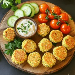 Für knusprige Falafel benötigst du einige einfache, frische Zutaten: - 1 Tasse getrocknete Kichererbsen, über Nacht eingeweicht - 1 kleine Zwiebel, grob gehackt - 2 Knoblauchzehen, gehackt - 1/4 Tasse frische Petersilienblätter - 1/4 Tasse frische Korianderblätter - 1 Teelöffel Kreuzkümmelpulver - 1 Teelöffel Korianderpulver - 1/2 Teelöffel Backpulver - 1/4 Teelöffel Cayennepfeffer (optional) - Salz und Pfeffer nach Geschmack - 3 Esslöffel Weizenmehl - 2 Esslöffel Olivenöl (zum Bestreichen) Diese Zutaten geben der Falafel ihren tollen Geschmack und die richtige Textur. Die richtige Mischung an Gewürzen macht den Unterschied. Hier sind die wichtigsten: - Kreuzkümmel: Gibt einen warmen, erdigen Geschmack. - Koriander: Fügt Frische und Zitrusnoten hinzu. - Cayennepfeffer: Gibt einen kleinen Kick, wenn du es schärfer magst. - Petersilie und Koriander: Diese Kräuter bringen Farbe und Frische. Diese Gewürze und Kräuter sorgen für das besondere Aroma deiner Falafel. Du kannst deine Falafel leicht anpassen. Hier sind einige Ideen: - Gemüse: Füge fein gehackte Karotten oder Zucchini hinzu. - Nüsse: Walnüsse oder Mandeln geben einen knusprigen Biss. - Vollkornmehl: Ersetze Weizenmehl durch Vollkornmehl für mehr Nährstoffe. - Käse: Ein wenig Feta kann eine leckere, salzige Note geben. Mit diesen Optionen kannst du deine Falafel ganz nach deinem Geschmack gestalten. Für die perfekte Falafel sind frische Zutaten wichtig. Beginne mit 1 Tasse getrockneten Kichererbsen. Diese sollten über Nacht in Wasser eingeweicht werden. Dadurch werden sie weich und leicht zu verarbeiten. Am nächsten Tag spülst du die Kichererbsen gut ab und lässt sie abtropfen. Nun bereite das Gemüse vor. Hacke 1 kleine Zwiebel grob und zerkleinere 2 Knoblauchzehen. Frische Kräuter sind ein Muss. Nimm 1/4 Tasse Petersilie und 1/4 Tasse Koriander. Diese Kräuter geben den Falafeln einen tollen Geschmack. Jetzt kommt der spaßige Teil! Gib die Kichererbsen, die Zwiebel, den Knoblauch, die Petersilie und den Koriander in eine Küchenmaschine. Füge 1 Teelöffel Kreuzkümmel, 1 Teelöffel Korianderpulver, 1/2 Teelöffel Backpulver, und nach Geschmack Salz und Pfeffer hinzu. Wenn du es schärfer magst, füge 1/4 Teelöffel Cayennepfeffer hinzu. Pulsieren, bis die Mischung grob und krümelig ist. Achte darauf, dass sie nicht zu fein wird. Übertrage die Mischung in eine Schüssel und rühre 3 Esslöffel Weizenmehl unter. Sollte die Masse zu feucht sein, füge mehr Mehl hinzu. Lass die Mischung 30 Minuten im Kühlschrank ruhen. So wird sie fester und lässt sich besser formen. Heize die Heißluftfritteuse auf 190 °C (375 °F) vor. Forme die Mischung zu kleinen Bällen oder Patties, etwa in der Größe eines Golfballs. Bestreiche jeden Ball leicht mit 2 Esslöffeln Olivenöl. Legen die Falafel-Bällchen in den Korb der Heißluftfritteuse. Achte darauf, sie nicht zu überfüllen. Möglicherweise musst du dies in mehreren Durchgängen tun. Frittieren die Falafel für 12-15 Minuten. Wende sie auf halbem Weg, bis sie goldbraun und knusprig sind. Nimm die Falafeln heraus und lass sie kurz abkühlen. Serviere sie mit Tahini-Sauce oder Tzatziki, garnierte mit Kirschtomaten und Gurkenscheiben. So wird dein Gericht bunt und einladend! Um die perfekte Knusprigkeit bei Ihren Falafel-Bissen zu erreichen, sollten Sie einige Schritte beachten. Zuerst müssen Sie die Kichererbsen über Nacht einweichen. Dadurch werden sie weich und lassen sich gut verarbeiten. Verwenden Sie frische Kräuter, um den Geschmack zu intensivieren. Achten Sie darauf, die Falafel-Mischung nicht zu fein zu pürieren. Eine grobe Konsistenz sorgt für bessere Textur. Bestreichen Sie die Bällchen leicht mit Olivenöl. Dies hilft ihnen, goldbraun und knusprig zu werden. Ein häufiger Fehler ist, die Kichererbsen nicht richtig abtropfen zu lassen. Das kann die Mischung zu feucht machen und die Falafel zerfallen lassen. Ein weiterer Fehler ist das Überfüllen des Frittierkorbs. Lassen Sie genug Platz, damit die heiße Luft zirkulieren kann. Achten Sie auch darauf, die Falafel nicht zu lange zu braten. Zu langes Frittieren macht sie trocken. Lassen Sie die Mischung 30 Minuten im Kühlschrank ruhen, um die Form zu halten. Um die Zubereitung effizient zu gestalten, planen Sie Ihre Schritte gut. Beginnen Sie mit dem Einweichen der Kichererbsen am Abend zuvor. So sparen Sie Zeit am nächsten Tag. Während die Mischung im Kühlschrank ruht, können Sie die Beilagen vorbereiten. Schneiden Sie Gemüse oder bereiten Sie Dips wie Tahini-Sauce vor. Diese Vorbereitungen sparen Zeit und machen das Servieren einfacher. So haben Sie mehr Zeit, um die knusprigen Falafel zu genießen! {{image_4}} Du kannst die klassischen Kichererbsen für deine Falafel durch andere Hülsenfrüchte ersetzen. Linsen sind eine gute Wahl. Sie bringen eine tolle Farbe und einen feinen Geschmack. Auch schwarze Bohnen sind spannend. Sie fügen einen herzhaften Touch hinzu. Wenn du nach einer glutenfreien Option suchst, verwende Kichererbsenmehl anstelle von Weizenmehl. Das gibt zusätzliche Ballaststoffe und Nährstoffe. Nutze die frischen Zutaten aus deiner Region. Sie machen das Gericht besonders und lecker. Zum Beispiel kannst du frische Kräuter wie Schnittlauch oder Dill hinzufügen. Diese Kräuter geben den Falafel einen neuen Geschmack. Im Sommer sind junge Zucchini eine tolle Ergänzung. Sie machen die Bissen saftig und frisch. Die passenden Dips machen deine Falafel noch besser. Tahini-Sauce ist klassisch und sehr lecker. Sie ist cremig und hat einen nussigen Geschmack. Auch Joghurt-Dips sind super. Füge Gurken und Minze hinzu, um einen erfrischenden Dip zu machen. Wenn du es scharf magst, probiere einen scharfen Salsa-Dip. Serviere die Falafel mit frischem Gemüse. Kirschtomaten und Gurken sind perfekt. Sie machen den Teller bunt und gesund. So wird jede Mahlzeit zu einem Fest! Um die Falafel-Bissen frisch zu halten, lagern Sie sie in einem luftdichten Behälter. Stellen Sie sicher, dass die Falafel vollständig abgekühlt sind, bevor Sie sie einpacken. So vermeiden Sie Feuchtigkeit. Lagern Sie die Bissen im Kühlschrank, dort bleiben sie bis zu drei Tage lecker. Wenn Sie Falafel für später aufbewahren möchten, können Sie sie einfrieren. Formen Sie die Bissen einfach und legen Sie sie auf ein Backblech. Lassen Sie sie für ein paar Stunden im Gefrierfach. Sobald sie fest sind, packen Sie sie in einen Gefrierbeutel. So halten sie bis zu zwei Monate. Zum Auftauen legen Sie sie einfach in den Kühlschrank. Um die Falafel wieder aufzuwärmen, nutzen Sie die Heißluftfritteuse. Erhitzen Sie sie bei 190 °C für etwa 5-7 Minuten. So werden sie wieder knusprig. Sie können die Falafel auch in der Pfanne aufwärmen, aber die Heißluftfritteuse sorgt für die beste Textur. Servieren Sie die Bissen mit frischem Gemüse oder einer köstlichen Sauce. Falafel sind im Kühlschrank bis zu 3 Tage haltbar. Lagere sie in einem luftdichten Behälter. So bleiben sie frisch und lecker. Du kannst sie auch aufwärmen, um den Knusprigkeitsgrad zu erhalten. Wenn du die Falafel länger aufbewahren möchtest, friere sie ein. So bleiben sie bis zu 3 Monate gut. Ja, du kannst Kichererbsen durch andere Hülsenfrüchte ersetzen. Linsen sind eine gute Option. Sie bringen einen anderen Geschmack, sind aber ebenfalls lecker. Du kannst auch schwarze Bohnen oder Erbsen verwenden. Achte darauf, die Konsistenz gut zu prüfen. Einige Hülsenfrüchte benötigen möglicherweise mehr oder weniger Mehl. Die klassischen Falafel sind nicht glutenfrei, da Weizenmehl verwendet wird. Du kannst jedoch glutenfreies Mehl verwenden. Mandelmehl oder Kichererbsenmehl sind gute Alternativen. So kannst du trotzdem knusprige Falafel genießen. Achte darauf, auch alle anderen Zutaten auf Glutenfreiheit zu prüfen. Falafel sind gesund und lecker. Wir haben die Hauptzutaten, Gewürze und Zubereitungsschritte besprochen. Knusprigkeit ist wichtig, genauso wie das Vermeiden von Fehlern. Variationen mit saisonalen Zutaten bringen neuen Geschmack. Richtiges Lagern sorgt für Frische, und die FAQs klären wichtige Fragen. Experimentiere mit deinen eigenen Kreationen. Dips und Beilagen machen dein Gericht noch besser. Letztendlich sind Falafel eine tolle Wahl für alle, die leicht und köstlich essen wollen.